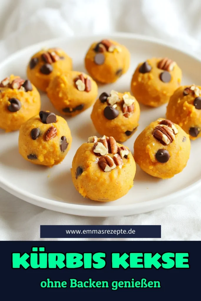 Entdecke die köstlichen No-Bake Pumpkin Cookie Dough Bites - ein einfaches, gesundes Rezept für herbstliche Leckerbissen, die du lieben wirst! Mit Mandelmehl, Kürbispüree und einer Prise Gewürz sind diese Bites perfekt für einen schnellen Snack oder als süßes Dessert. Klicke hier, um die vollständigen Anweisungen und Tipps zur Präsentation zu entdecken! Verwöhne dich mit diesem leckeren Rezept! #NoBake #Kürbisrezepte #GesundeSnacks #Kekse