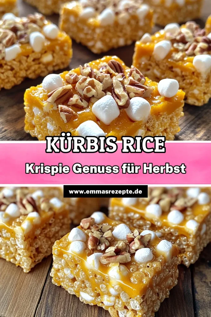 Entdecken Sie das perfekte Rezept für Kürbisgewürz Rice Krispie Treats! Diese köstlichen Treats kombinieren die Aromen des Herbstes mit knusprigen Rice Krispies und cremigem Kürbispüree. Einfach zuzubereiten und ideal für jeden Anlass - sie bringen ein Stück Festtagsstimmung in Ihr Zuhause. Klicken Sie durch, um Ihre eigenen zu kreieren und teilen Sie den herbstlichen Genuss! #Kürbisgewürz #RiceKrispieTreats #Herbstrezepte #Dessertideen
