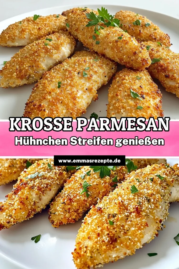 Entdecke das Rezept für krosse Parmesan-Hühnchen-Streifen aus der Heißluftfritteuse! Diese knusprigen Leckerbissen sind einfach zuzubereiten und perfekt für ein schnelles Abendessen oder einen Snack. Mit nur wenigen Zutaten erreichst du ein großartiges Geschmacks- und Texturerlebnis. Klicke jetzt, um die Schritt-für-Schritt-Anleitung und alle Geheimnisse für das perfekte Hühnchen zu entdecken! #Heißluftfritteuse #HühnchenRezept #Knusprig #Parmesan