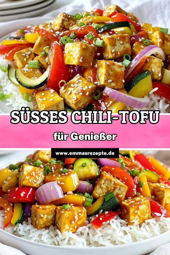 Entdecken Sie das köstliche Rezept für Süßes Chili-Tofu Vergnügen! Dieser schmackhafte, knusprige Tofu mit buntem Gemüse ist nicht nur gesund, sondern auch einfach zuzubereiten. Mit einem Hauch von süßer Chilisauce und Gewürzen wird dieses Gericht zum Highlight Ihres Essens. Perfekt serviert mit Jasminreis, wird jeder Bissen zum Genuss. Klicken Sie jetzt für die vollständigen Anweisungen und genießen Sie Ihr neues Lieblingsgericht! #TofuRezepte #GesundeEssen #VegetarischeKüche #SüßesChiliTofu