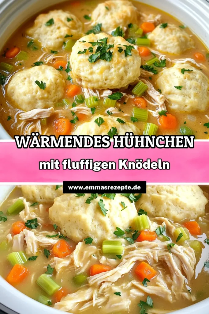 Entdecke das Rezept für gemütliches Slow Cooker Hühnchen mit Knödeln und verwandle dein Abendessen in ein kulinarisches Erlebnis! Diese einfache und köstliche Mahlzeit kombiniert zarte Hühnchenteile mit herzhaften Knödeln und frischem Gemüse. Perfekt für den ganzen Familienabend! Klicke hier, um das vollständige Rezept zu genießen und noch mehr köstliche Ideen zu finden! #SlowCooker #HühnchenRezept #Knödel #Kochideen