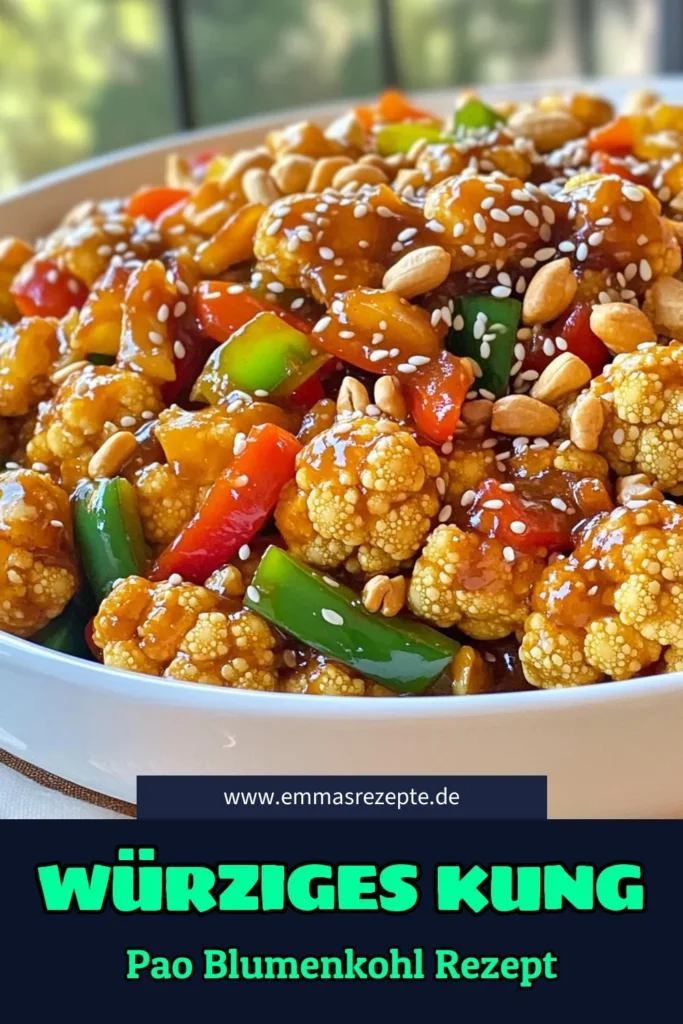 Genießen Sie diese würzige Kung Pao Blumenkohl-Variante, die nicht nur köstlich, sondern auch einfach zuzubereiten ist! Entdecken Sie, wie der geröstete Blumenkohl perfekt mit einer aromatischen Sauce und knackigen Erdnüssen harmoniert. Dieses Rezept ist ideal für eine schnelle und gesunde Mahlzeit, die garantiert begeistert. Klicken Sie hier, um die vollständige Zubereitung und weitere Tipps zu erfahren und Ihr neues Lieblingsgericht zu entdecken!