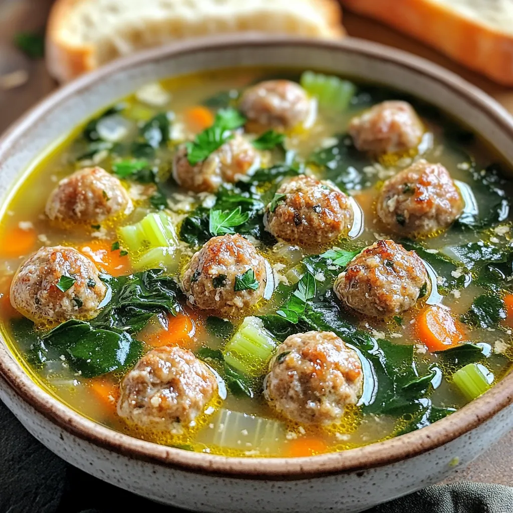 Für die Slow Cooker italienische Hochzeitssuppe brauchen wir einige wichtige Zutaten. Hier sind sie: - 450 g gemahlenes Hähnchen oder Pute - 100 g Semmelbrösel, idealerweise italienisch gewürzt - 50 g geriebener Parmesan - 1 großes Ei, verquirlt - 2 Esslöffel frische Petersilie, gehackt - 1 Teelöffel Knoblauchpulver - 1 Teelöffel Zwiebelpulver - Salz und Pfeffer nach Geschmack - 2 Liter Hühnerbrühe - 150 g frischer Spinat, gehackt - 150 g Karotten, gewürfelt - 150 g Sellerie, gewürfelt - 100 g Orzo-Nudeln - 1 Teelöffel getrockneter Oregano - 1 Teelöffel getrocknetes Basilikum Diese Zutaten bringen den wahren Geschmack Italiens in Ihr Zuhause. Manchmal möchte man die Suppe anpassen. Hier sind einige optionale Zutaten: - Frische Kräuter wie Thymian oder Rosmarin - Ein Spritzer Zitronensaft für mehr Frische - Gewürze wie Paprika oder Cayennepfeffer für etwas Schärfe - Weitere Gemüsesorten wie Zucchini oder grüne Bohnen Diese Optionen helfen, die Suppe nach Ihrem Geschmack zu verändern. Die Wahl der richtigen Zutaten ist wichtig. Achten Sie auf Folgendes: - Wählen Sie frisches Gemüse. Das sorgt für mehr Geschmack und Nährstoffe. - Verwenden Sie hochwertiges Hähnchen oder Pute. Das Fleisch sollte frisch und gut gewürzt sein. - Kaufen Sie italienisch gewürzte Semmelbrösel. Sie geben der Suppe einen tollen Geschmack. - Achten Sie auf die Brühe. Eine gute Hühnerbrühe macht einen großen Unterschied. Mit diesen Tipps gelingt Ihre Suppe noch besser. Um die Fleischbällchen zuzubereiten, nehme ich eine große Schüssel. Ich gebe das gemahlene Hähnchen, die Semmelbrösel, den geriebenen Parmesan, das verquirlte Ei, die Petersilie, das Knoblauchpulver und das Zwiebelpulver hinein. Ich füge dann Salz und Pfeffer nach Geschmack hinzu. Ich vermenge alles gründlich, bis die Masse gleichmäßig ist. Jetzt forme ich kleine Fleischbällchen, etwa 2,5 cm groß. Diese lege ich beiseite, während ich die Brühe vorbereite. In meinen Slow Cooker gebe ich 2 Liter Hühnerbrühe. Dann füge ich die gewürfelten Karotten und den gewürfelten Sellerie hinzu. Ich streue den getrockneten Oregano und das getrocknete Basilikum darüber. Mit einem Löffel rühre ich alles gut um. Jetzt kommen die vorbereiteten Fleischbällchen vorsichtig in die Brühe. Ich achte darauf, dass sie gleichmäßig verteilt sind. Ich decke den Slow Cooker ab. Ich stelle ihn auf niedrige Temperatur für 6-8 Stunden oder auf hohe Temperatur für 3-4 Stunden. Während die Suppe kocht, entfalten sich die Aromen. Etwa 30 Minuten vor dem Servieren gebe ich den gehackten Spinat und die Orzo-Nudeln hinzu. Ich rühre alles gut um und decke den Slow Cooker wieder ab. Nach 30 Minuten sind die Nudeln zart und der Spinat ist zusammengefallen. Bevor ich serviere, schmecke ich die Suppe ab und passe die Gewürze nach Bedarf an. Ein häufiger Fehler ist, die Fleischbällchen zu groß zu machen. Sie sollten etwa 2,5 cm groß sein. So garen sie gleichmäßig und bleiben saftig. Achten Sie auch darauf, die Gewürze gut zu mischen. Wenn Sie das nicht tun, kann der Geschmack ungleichmäßig sein. Zu viel Salz kann die Suppe auch sehr salzig machen. Beginnen Sie mit einer kleinen Menge und passen Sie den Geschmack an. Um den Geschmack zu verbessern, verwenden Sie frische Kräuter statt getrockneter. Frische Petersilie und Oregano bringen mehr Aromen. Ein Spritzer Zitronensaft vor dem Servieren kann die Aromen aufhellen. Sie können auch eine Prise Chili hinzufügen, um etwas Schärfe zu bekommen. Experimentieren Sie mit verschiedenen Gemüsesorten, um neue Geschmäcker zu entdecken. Slow Cooker Italienisches Hochzeitsuppe ist perfekt zum Vorkochen. Sie können die Fleischbällchen und das Gemüse am Vorabend vorbereiten. Lagern Sie alles separat im Kühlschrank. Am nächsten Tag geben Sie die Brühe und die Zutaten in den Slow Cooker. So sparen Sie Zeit und genießen trotzdem ein köstliches Gericht. Außerdem bleibt die Suppe im Kühlschrank mehrere Tage frisch. {{image_4}} Du kannst die köstliche Hochzeitssuppe einfach anpassen. Statt Hähnchen kannst du zerdrückte Bohnen oder Linsen nutzen. Diese geben der Suppe eine tolle Textur und viele Nährstoffe. Verwende auch pflanzliche Brühe, um den Geschmack zu bewahren. Für die Käsealternative probiere vegane Parmesan-Optionen oder Hefeflocken. Sie bringen den gleichen herzhaften Geschmack. Die Suppe schmeckt am besten, wenn du frisches Gemüse verwendest. Im Frühling kannst du Erbsen oder Spargel hinzufügen. Im Herbst sind Kürbiswürfel eine tolle Wahl. Auch Zucchini oder Paprika passen gut dazu. Achte darauf, das Gemüse in kleine Stücke zu schneiden, damit es gleichmäßig gart. So bleibt alles schön knackig und frisch. Die Gewürze machen den Unterschied. Du kannst Oregano und Basilikum durch frische Kräuter ersetzen. Frischer Thymian oder Rosmarin verleihen einen tollen Geschmack. Wenn du es schärfer magst, füge eine Prise Chiliflocken hinzu. Experimentiere mit den Aromen, um die Suppe nach deinem Geschmack zu gestalten. Es macht Spaß, neue Kombinationen auszuprobieren! Um Ihre Slow Cooker Italienische Hochzeitsuppe frisch zu halten, lagern Sie sie richtig. Im Kühlschrank bleibt die Suppe bis zu vier Tage gut. Stellen Sie sicher, dass Sie sie in einem luftdichten Behälter aufbewahren. Wenn Sie die Suppe länger aufbewahren möchten, frieren Sie sie ein. In einem gefrierfesten Behälter hält sie bis zu drei Monate. Achten Sie darauf, etwas Platz im Behälter zu lassen, da sich die Suppe beim Einfrieren ausdehnt. Beim Wiedererwärmen der Suppe ist Geduld wichtig. Wenn Sie die Suppe aus dem Kühlschrank nehmen, wärmen Sie sie auf dem Herd auf. Gießen Sie die Suppe in einen Topf und erhitzen Sie sie bei mittlerer Hitze. Rühren Sie sie regelmäßig um, damit sie gleichmäßig warm wird. Wenn Sie die gefrorene Suppe erwärmen, lassen Sie sie zuerst im Kühlschrank auftauen. Danach folgen Sie den gleichen Schritten wie beim Aufwärmen der Kühlschrank-Version. Die Haltbarkeit der Suppe hängt von der Lagerung ab. Im Kühlschrank bleibt die Suppe bis zu vier Tage frisch. Wenn Sie sie einfrieren, genießen Sie sie bis zu drei Monate lang. Achten Sie darauf, beim Essen auf die Frische zu achten. Wenn die Suppe seltsam riecht oder die Farbe sich verändert hat, werfen Sie sie weg. Sicherheit geht vor! Du kannst die Suppe bis zu fünf Tage im Kühlschrank aufbewahren. Stelle sicher, dass du die Suppe in einem luftdichten Behälter lagerst. Wenn du sie länger aufbewahren möchtest, friere die Suppe ein. Im Gefrierschrank hält sie bis zu drei Monate. Das macht sie zu einer tollen Option für Meal Prep. Ja, du kannst andere kleine Nudeln verwenden. Beliebte Alternativen sind kleine Muschelnudeln oder Ditalini. Achte darauf, die Kochzeit anzupassen, da verschiedene Nudelsorten unterschiedlich lange brauchen, um gar zu werden. Du kannst auch glutenfreie Nudeln nehmen, wenn du das möchtest. Du kannst Putenfleisch als Alternative verwenden. Veggie-Fans könnten Tofu oder Kichererbsen ausprobieren. Wenn du eine vegetarische Option willst, nimm einfach mehr Gemüse und eventuell einige Hülsenfrüchte. Sie geben der Suppe eine gute Textur und viel Geschmack. In diesem Artikel haben wir die wichtigsten Zutaten für eine köstliche Suppe besprochen. Ich habe Ihnen gezeigt, wie man die Fleischbällchen vorbereitet und die Brühe kocht. Außerdem gab es viele Tipps, wie Sie Fehler vermeiden können. Variationen wie vegetarische Optionen sind ebenfalls möglich. Zum Schluss haben wir über die beste Aufbewahrung gesprochen. Suppe ist einfach und wandelbar. Sie können kreativ sein und Ihre eigene Note hinzufügen. Viel Freude beim Kochen!