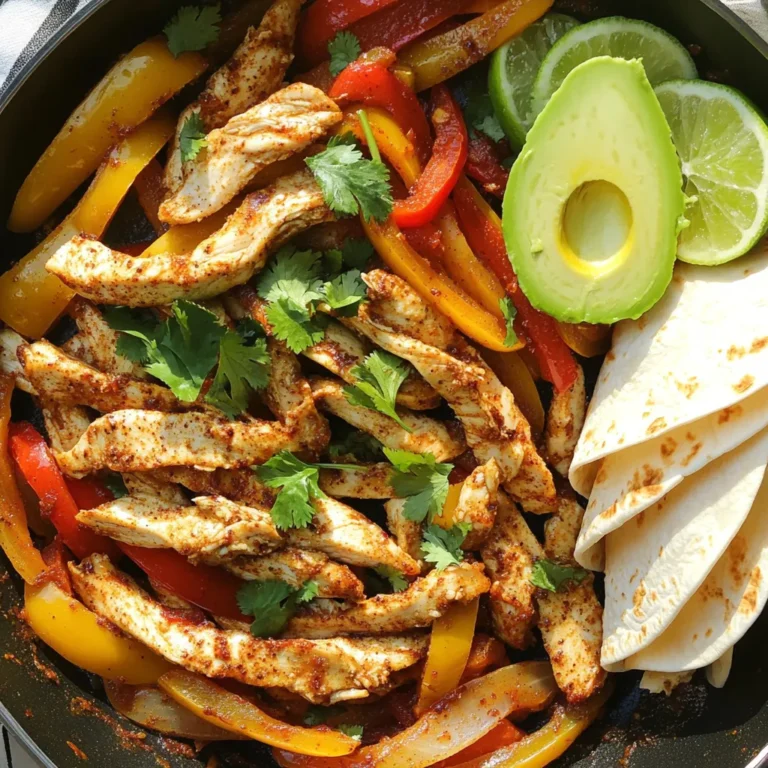 Für die smoky chipotle chicken fajitas brauchen wir frische und hochwertige Zutaten. Hier sind die Hauptzutaten, die du benötigst: - 450g Hähnchenbrustfilets, enthäutet und -entbeint, in dünne Streifen geschnitten - 1 Esslöffel Olivenöl - 1 rote Paprika, in Streifen geschnitten - 1 gelbe Paprika, in Streifen geschnitten - 1 mittelgroße Zwiebel, in Streifen geschnitten - 2 Esslöffel Limettensaft - 8 kleine Mehltortillas Diese Zutaten sorgen für einen tollen Geschmack in deinem Gericht. Die Gewürze sind der Schlüssel zu diesem Rezept. Hier sind die Gewürze, die du für die Marinade brauchst: - 1 Teelöffel geräucherter Paprika - 1 Teelöffel Chipotle-Pulver - 1 Teelöffel Knoblauchpulver - 1 Teelöffel Zwiebelpulver - Salz und Pfeffer nach Geschmack Diese Gewürze geben den Fajitas einen rauchigen und würzigen Kick, der sie besonders macht. Um die Fajitas zu vervollständigen, füge einige frische Beilagen hinzu. Hier sind einige Vorschläge: - Frischer Koriander, gehackt, zur Garnierung - Geschnittene Avocado - Limettenschnitze zum Servieren Die Beilagen bringen Frische und Farbe auf deinen Teller. Sie ergänzen das Gericht perfekt und machen es noch köstlicher. Zuerst nehme ich eine mittelgroße Schüssel. Ich gebe die Hähnchenstreifen hinein. Dann füge ich 1 Esslöffel Olivenöl hinzu. Jetzt kommen der geräucherte Paprika, das Chipotle-Pulver, das Knoblauchpulver und das Zwiebelpulver dazu. Ich würze mit Salz und Pfeffer. Ich vermenge alles gut, sodass die Gewürze das Hähnchen gleichmäßig bedecken. Ich lasse die Mischung mindestens 15 Minuten marinieren. So wird der Geschmack intensiv. Ich heize eine große Pfanne auf mittlerer bis hoher Hitze vor. Dann gebe ich die marinierten Hähnchenstreifen in die Pfanne. Ich brate sie etwa 5-7 Minuten. Dabei rühre ich häufig um. Das Hähnchen ist fertig, wenn es durchgegart und leicht gebräunt ist. Jetzt füge ich die geschnittenen Paprika und die Zwiebel in die Pfanne. Ich lasse alles zusammen weitere 5-6 Minuten sautieren. Das Gemüse soll weich und leicht angebraten sein. Wenn es so aussieht, träufle ich den Limettensaft darüber. Ich rühre alles gut um und nehme die Pfanne von der Hitze. Ich mache die Mehltortillas warm. Dazu nutze ich eine trockene Pfanne oder die Mikrowelle. Ich achte darauf, dass sie nicht zu lange erhitzt werden. So bleiben sie weich und lecker. Jetzt kommt der beste Teil! Ich nehme eine Tortilla und gebe eine großzügige Portion des rauchigen Chipotle-Hähnchens und der Gemüsemischung darauf. Dann toppe ich alles mit geschnittener Avocado und frischem Koriander. Ich serviere die Fajitas mit Limettenschnitzen auf der Seite. Diese sorgen für einen zusätzlichen Geschmackskick. Die Marinierzeit ist sehr wichtig. Lass das Hähnchen mindestens 15 Minuten marinieren. So ziehen die Gewürze gut ein. Für mehr Geschmack kannst du es auch bis zu zwei Stunden marinieren. Verwende dafür eine Schüssel mit Deckel oder einen Beutel. Um saftiges Hähnchen zu bekommen, wähle die richtige Hitze. Erhitze die Pfanne auf mittlerer bis hoher Hitze. So brät das Hähnchen gut an. Achte darauf, es nicht zu lange zu garen. Nach 5-7 Minuten ist es oft perfekt. Du kannst die Gemüse leicht ändern. Probiere Zucchini oder Champignons. Diese geben den Fajitas einen neuen Geschmack. Auch frische Kräuter wie Thymian oder Oregano können toll sein. Sie bringen mehr Frische in das Gericht. {{image_4}} Du kannst diese Fajitas auch mit Tofu zubereiten. Tofu ist eine großartige pflanzliche Proteinquelle. Nimm festen Tofu und schneide ihn in Streifen. Mariniere ihn wie das Hähnchen mit Olivenöl, geräuchertem Paprika und Chipotle-Pulver. Brate den Tofu in der Pfanne goldbraun an. Füge dann die Paprika und Zwiebel hinzu. Diese Version ist lecker und gesund. Wenn du es scharf magst, füge mehr Chilipulver hinzu. Mehr Chilipulver gibt den Fajitas einen kräftigen Kick. Du kannst auch frische Jalapeños verwenden. Hacke sie klein und füge sie in die Marinade. Diese würzige Variante macht jedes Biss zu einem Geschmackserlebnis. Fajitas sind sehr vielseitig. Du kannst auch Rindfleisch oder Garnelen verwenden. Für Rindfleisch wähle dünne Streifen von Flanksteak. Marinieren und braten wie das Hähnchen. Garnelen sind schnell und einfach. Brate sie nur 2-3 Minuten, bis sie rosa sind. Diese Alternativen bringen neue Aromen in dein Gericht. Um die Reste der smoky chipotle chicken fajitas frisch zu halten, lege sie in einen luftdichten Behälter. Stelle sicher, dass die Fajitas gut abgekühlt sind, bevor du sie verpackst. So bleiben die Aromen erhalten. Du kannst die Reste bis zu drei Tage im Kühlschrank aufbewahren. Das Einfrieren ist eine tolle Option, wenn du die Fajitas länger aufbewahren möchtest. Teile die Fajitas in Portionen auf und lege sie in Gefrierbeutel. Drücke die Luft heraus, um Gefrierbrand zu vermeiden. So bleiben sie bis zu drei Monate frisch. Denke daran, die Tortillas separat zu lagern, um ihre Textur zu bewahren. Um die Fajitas aufzuwärmen, nutze eine Pfanne bei mittlerer Hitze. Füge ein wenig Öl hinzu, um das Austrocknen zu verhindern. Rühre die Fajitas regelmäßig um, bis sie gleichmäßig heiß sind. Alternativ kannst du die Fajitas auch in der Mikrowelle aufwärmen. Decke sie ab, um die Feuchtigkeit zu halten. So schmecken sie fast wie frisch zubereitet! Du kannst die Fajitas bis zu drei Tage im Kühlschrank aufbewahren. Bewahre sie in einem luftdichten Behälter auf. So bleiben sie frisch und lecker. Achte darauf, dass das Hähnchen gut abgekühlt ist, bevor du es in den Behälter gibst. Ja, du kannst die Marinade im Voraus machen. Stelle sie einfach in den Kühlschrank. Du kannst sie bis zu zwei Tage vorher zubereiten. Das gibt dem Hähnchen mehr Zeit, die Aromen aufzunehmen. Es wird dadurch noch schmackhafter. Einige tolle Beilagen sind: - Guacamole - Salsa - Sour Cream - Reis - Bohnen - Gegrilltes Gemüse Diese Beilagen ergänzen die Fajitas perfekt und bringen noch mehr Geschmack auf den Teller. Wenn du mehr Schärfe willst, hier sind einige Tipps: - Füge mehr Chipotle-Pulver hinzu. - Nutze frische Jalapeños oder andere scharfe Paprika. - Probiere scharfe Salsa oder scharfe Sauce als Garnitur. Diese Optionen helfen dir, die Fajitas auf das gewünschte Schärfeniveau zu bringen. Smoky Chipotle Chicken Fajitas sind eine leckere Wahl. Wir haben die besten Zutaten, Gewürze und Beilagen besprochen. Ich habe erläutert, wie man Hähnchen marinieren und braten kann. Außerdem lernte ich, wie man die Fajitas richtig zusammenstellt. Kreative Variationen erhöhen den Genuss, und ich gab Tipps zur Aufbewahrung. Denk daran, dass die Marinierzeit und die Garmethoden wichtig sind. Probiere verschiedene Kombinationen aus! So findest du den perfekten Geschmack für dich.