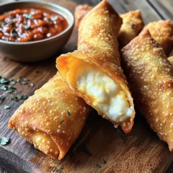 Für die perfekten Mozzarella Stick Eirollen brauchst du: - 8 frische Eiroll-Wraps - 8 Mozzarella-Sticks - 1 Tasse Weizenmehl - 2 große Eier, verquirlt - 1 Tasse Paniermehl (am besten Panko) Diese Zutaten sind einfach zu finden und machen dein Gericht lecker. Die Gewürze sind wichtig für den Geschmack. Du benötigst: - 1 Teelöffel Knoblauchpulver - 1 Teelöffel italienische Gewürzmischung - 1/2 Teelöffel Salz - 1/4 Teelöffel schwarzer Pfeffer Diese Gewürze geben den Eirollen einen tollen Kick und machen sie noch köstlicher. Für das perfekte Geschmackserlebnis empfehle ich: - Marinara-Soße zum Dippen Diese Soße passt super zu den knusprigen Eirollen. Du kannst auch andere Dips ausprobieren, wie BBQ-Soße oder Ranch-Dressing. Richten Sie eine Panierstation ein. Nehmen Sie drei Schalen. Geben Sie das Weizenmehl in die erste Schale. In die zweite Schale kommen die verquirlten Eier. In die dritte Schale geben Sie das Paniermehl. Fügen Sie Knoblauchpulver, italienische Gewürzmischung, Salz und Pfeffer hinzu. Mischen Sie alles gut. Nehmen Sie einen Eiroll-Wrap und legen Sie ihn auf eine saubere Fläche. Achten Sie darauf, dass eine Ecke zu Ihnen zeigt. Legen Sie einen Mozzarella-Stick in die Mitte. Klappen Sie die untere Ecke über den Käse. Falten Sie die Seiten ein und rollen Sie ihn eng auf. Versiegeln Sie die Kante mit Wasser. Wiederholen Sie dies mit den restlichen Wraps und Sticks. Tauchen Sie jeden Eiroll nacheinander in das Weizenmehl. Dann in die verquirlten Eier. Schließlich in die gewürzten Panierbrösel. Stellen Sie sicher, dass jede Rolle gut beschichtet ist. So wird sie schön knusprig. Heizen Sie Ihren Air Fryer auf 190°C vor. Das dauert etwa 5 Minuten. So sind die Eirollen perfekt zum Frittieren. Sprayen Sie den Korb des Air Fryers leicht mit Kochspray ein. Legen Sie die Eirollen in einer einzigen Schicht hinein. Achten Sie darauf, dass sie sich nicht berühren. Sprayen Sie die Oberseiten mit Kochspray. Frittieren Sie die Eirollen 8 bis 10 Minuten. Wenden Sie sie nach der Hälfte der Zeit um. Nehmen Sie die Eirollen aus dem Air Fryer. Lassen Sie sie kurz abkühlen. Servieren Sie sie warm mit Marinara-Soße zum Dippen. So schmecken sie am besten! Um die beste Panade zu erhalten, benutze frische Zutaten. Die Eiroll-Wraps sollten weich und flexibel sein. Achte darauf, die Mozzarella-Sticks gut zu umhüllen. Verwende Panko-Paniermehl für extra Knusprigkeit. Diese Art von Bröseln sorgt für eine tolle Textur. Stelle sicher, dass jeder Eiroll gut beschichtet ist. Eine dicke Schicht Panade macht den Unterschied. Ein häufiger Fehler ist, die Eirollen zu überladen. Wenn sie zu nah beieinander liegen, werden sie nicht gleichmäßig knusprig. Ein weiterer Fehler ist, nicht genug Kochspray zu verwenden. Dies kann dazu führen, dass die Panade nicht schön goldbraun wird. Achte darauf, die Eirollen nach der Hälfte der Garzeit umzudrehen, damit sie gleichmäßig garen. Stelle sicher, dass dein Air Fryer vor dem Kochen vorgeheizt ist. So wird die Hitze optimal genutzt. Wenn du Reste hast, bewahre die Eirollen in einem luftdichten Behälter auf. Sie bleiben so 2-3 Tage frisch. Zum Aufwärmen empfehle ich den Air Fryer. Stelle ihn auf 160°C und erhitze die Eirollen für 3-5 Minuten. So werden sie wieder knusprig. Du kannst sie auch im Ofen aufwärmen, aber das dauert länger. Vermeide die Mikrowelle, da die Eirollen dadurch matschig werden können. {{image_4}} Um vegane Mozzarella Stick Eirollen zuzubereiten, verwende pflanzliche Käsealternativen. Es gibt viele Marken, die schmelzbare vegane Käseprodukte anbieten. Wähle einen Käse, der gut schmilzt. Außerdem kannst du die Eiroll-Wraps durch Reisblätter ersetzen, um sie komplett pflanzlich zu halten. Diese Alternativen sind lecker und leicht. Wenn du keine Mozzarella-Sticks hast, probiere andere Käsesorten. Cheddar oder Gouda bieten einen anderen Geschmack und schmelzen gut. Du kannst auch Frischkäsefüllungen verwenden. Diese Füllungen verleihen den Eirollen eine cremige Textur. Experimentiere mit verschiedenen Käsesorten, um deinen Lieblingsgeschmack zu finden. Die Gewürze sind wichtig für den Geschmack. Neben Knoblauchpulver und italienischer Gewürzmischung kannst du auch andere Gewürze ausprobieren. Paprika gibt einen rauchigen Geschmack, während Kreuzkümmel eine warme Note hinzufügt. Füge Chili-Flocken hinzu, wenn du es scharf magst. Sei kreativ mit den Gewürzen und finde deine perfekte Mischung. Die Eirollen sind nach der Zubereitung bis zu drei Tage haltbar. Lagern Sie sie in einem luftdichten Behälter. So bleiben sie frisch und lecker. Wenn Sie die Eirollen nicht sofort essen, stellen Sie sicher, dass sie richtig abgekühlt sind. Bewahren Sie die Eirollen im Kühlschrank auf. Stellen Sie sicher, dass der Behälter gut verschlossen ist. Ein luftdichter Behälter verhindert, dass die Eirollen trocken werden. Sie können auch ein Stück Küchenpapier hinzufügen, um Feuchtigkeit zu absorbieren. Um die Eirollen wieder aufzuwärmen, verwenden Sie den Air Fryer. Stellen Sie ihn auf 190°C (375°F) ein. Legen Sie die Eirollen in den Korb und sprühen Sie etwas Kochspray darauf. Frittieren Sie sie für etwa 5 Minuten. So werden sie wieder knusprig und lecker. Alternativ können Sie die Eirollen auch im Ofen aufwärmen. Ja, du kannst die Eirollen auch im Ofen zubereiten. Heize den Ofen auf 200 Grad Celsius vor. Lege die Eirollen auf ein Backblech und sprühe sie leicht mit Kochspray ein. Backe sie für etwa 15-20 Minuten, bis sie goldbraun und knusprig sind. Du musst sie während des Backens einmal wenden. Der Klassiker ist Marinara-Soße. Sie passt perfekt zu den knusprigen Eirollen. Du kannst auch andere Dips ausprobieren, wie Ranch-Dressing oder süße Chili-Soße. Sogar Guacamole schmeckt super dazu. Sei kreativ und finde deinen Lieblingsdip! Das hängt von der Größe deines Air Fryers ab. In der Regel passen 4-6 Eirollen gleichzeitig hinein. Achte darauf, dass sie sich nicht berühren. So werden sie gleichmäßig knusprig. Wenn du mehr machst, brate sie in mehreren Chargen. Die klassischen Mozzarella Stick Eirollen sind nicht glutenfrei, da sie Weizenmehl und Paniermehl enthalten. Du kannst sie jedoch glutenfrei machen, indem du glutenfreies Mehl und Panko verwendest. So kannst du alle genießen, die glutenfrei essen müssen! Mozzarella Stick Eirollen sind einfach und lecker. Sie bestehen aus frischen Zutaten, einer knusprigen Panade und vielen Dip-Optionen. Ich habe die besten Tipps für die Zubereitung und Aufbewahrung gegeben. Variationen ermöglichen jedem, seinen Geschmack zu treffen. Denke daran, die häufigsten Fehler zu vermeiden, und nutze frische Gewürze. Du kannst auch vegane Versionen ausprobieren. Diese Snack-Idee wird alle begeistern. Jetzt bist du bereit, deine eigenen köstlichen Eirollen zu zaubern!