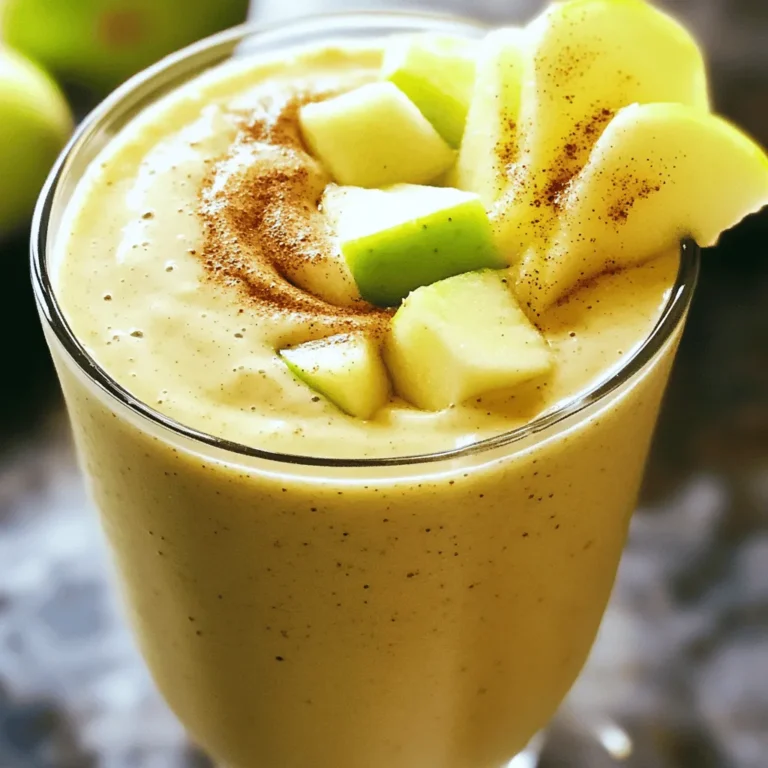- 1 mittelgroßer Apfel, entkernt und gewürfelt - 1 reife Banane - 1 Tasse ungesüßte Mandelmilch (oder andere Milch nach Wahl) - 1 Messlöffel Vanille-Protein-Pulver - 1 Teelöffel gemahlener Zimt - 1 Esslöffel Mandelbutter (oder Erdnussbutter) - 1 Esslöffel Honig oder Ahornsirup (optional für zusätzliche Süße) - 1/2 Tasse Eiswürfel Die Mengen sind für zwei Portionen. Wenn du mehr machen möchtest, verdopple einfach die Zutaten. Ein mittelgroßer Apfel reicht gut aus, um den Geschmack zu verstärken. Eine große Banane sorgt für eine süße und cremige Basis. Achte darauf, die Mandelmilch ungesüßt zu wählen. So kontrollierst du die Süße selbst. Das Proteinpulver hilft dir, den Smoothie nahrhaft zu machen. Ein Teelöffel Zimt bringt den tollen Geschmack von Äpfeln und Zimt hervor. Wenn du deinen Apfel auswählst, suche einen knackigen und süßen Apfel. Sorten wie Gala oder Fuji sind ideal. Wähle eine reife Banane, da sie süßer ist und die Textur verbessert. Bei der Mandelmilch ist die ungesüßte Variante am besten, da sie weniger Kalorien hat. Das Proteinpulver sollte hochwertig sein und idealerweise keine künstlichen Zusätze enthalten. Für den Zimt, suche einen frisch gemahlenen Zimt, um den besten Geschmack zu bekommen. Wenn du Nüsse magst, greife zu Mandelbutter. Sie ist nährstoffreich und gibt dem Smoothie eine tolle, cremige Konsistenz. Zuerst sammeln wir alle Zutaten. Du brauchst einen mittelgroßen Apfel, eine reife Banane und ungesüßte Mandelmilch. Den Apfel entkernst du und schneidest ihn in kleine Stücke. Die Banane muss nur geschält werden, dann ist sie bereit. Das macht die Mischung süßer und cremiger. Jetzt geht es zum Mixer. Gib die gewürfelten Äpfel, die Banane und die Mandelmilch in den Mixer. Füge dann einen Messlöffel Vanille-Protein-Pulver, einen Teelöffel Zimt und einen Esslöffel Mandelbutter hinzu. Die Mandelbutter gibt einen schönen, nussigen Geschmack. Wenn du es süßer magst, kannst du jetzt auch Honig oder Ahornsirup hinzufügen. Füge schließlich die Eiswürfel hinzu. Mixe alles auf hoher Stufe, bis die Mischung schön glatt ist. Jetzt probiere den Smoothie. Er ist vielleicht schon perfekt, aber du kannst die Süße oder den Zimt nach deinem Geschmack anpassen. Wenn du mehr Zimt möchtest, gib einfach etwas mehr dazu. Wenn du es süßer magst, füge mehr Honig oder Sirup hinzu. Gieße den Smoothie in ein Glas und garniere ihn mit einer Prise Zimt oder ein paar Apfelscheiben. So sieht er nicht nur gut aus, sondern schmeckt auch lecker! Um die beste Konsistenz für Ihren Smoothie zu erzielen, beachten Sie diese Tipps: - Verwenden Sie immer frische Zutaten. - Wählen Sie eine reife Banane. Sie macht den Smoothie cremiger. - Fügen Sie genug Flüssigkeit hinzu, aber nicht zu viel. - Eiswürfel machen den Smoothie erfrischend und kühl. - Mixen Sie alles gut, bis es glatt ist. Falls nötig, stoppen Sie den Mixer und schaben Sie die Seiten ab. Möchten Sie Ihren Smoothie noch gesünder machen? Hier sind einige einfache Ergänzungen: - Fügen Sie eine Handvoll Spinat oder Grünkohl für mehr Nährstoffe hinzu. - Chiasamen oder Leinsamen sind toll für Ballaststoffe und Omega-3-Fette. - Eine Prise Kurkuma kann entzündungshemmende Vorteile bringen. - Greek Yogurt sorgt für zusätzliches Protein und Cremigkeit. Es gibt viele Wege, um zusätzliche Nährstoffe in Ihren Smoothie zu bringen: - Nutzen Sie Haferflocken für mehr Ballaststoffe und Sättigung. - Probieren Sie Mandelmilch mit Protein für mehr Geschmack und Nährstoffe. - Fügen Sie Nüsse oder Samen hinzu, um gesunde Fette zu liefern. - Experimentieren Sie mit verschiedenen Obstsorten wie Birnen oder Beeren. Diese Tipps helfen Ihnen, Ihren Apfel-Zimt Protein-Smoothie auf das nächste Level zu bringen! {{image_4}} Wenn Sie keine Mandelmilch mögen, gibt es viele Alternativen. Sie können normale Milch, Sojamilch oder Hafermilch verwenden. Jede Milch hat ihren eigenen Geschmack. Kokosmilch bringt eine tropische Note in den Smoothie. Diese Variationen geben Ihnen viele Möglichkeiten, Ihren Smoothie zu genießen. Das Vanille-Protein-Pulver ist ein toller Start. Aber Sie können auch andere Proteinquellen nutzen. Erbsenprotein ist vegan und hat einen milden Geschmack. Wenn Sie Milchprodukte mögen, probieren Sie griechischen Joghurt. Er sorgt für eine cremige Textur und zusätzlichen Proteinboost. Sie können auch Quark oder Hüttenkäse verwenden. Diese Optionen machen den Smoothie noch nahrhafter. Um den Geschmack zu variieren, fügen Sie andere Früchte hinzu. Eine Handvoll Spinat macht den Smoothie grün und nährstoffreich. Eine Prise Muskatnuss kann eine warme Note bringen. Wenn Sie es süßer mögen, probieren Sie Datteln oder Trockenfrüchte. Diese Optionen machen den Smoothie aufregend und lecker. Nach der Zubereitung ist es wichtig, den Smoothie kühl zu halten. Wenn du ihn nicht sofort trinkst, stelle ihn in den Kühlschrank. In einem gut verschlossenen Behälter bleibt er frisch. Achte darauf, dass du einen luftdichten Behälter verwendest, um die Frische zu bewahren. So bleibt der Geschmack des Apfel-Zimt Protein-Smoothies erhalten. Die Zutaten für deinen Smoothie sollten frisch sein. Lagere die Äpfel und Bananen bei Raumtemperatur. Wenn sie reif sind, bewahre sie im Kühlschrank auf. Die Mandelmilch sollte gut verschlossen im Kühlschrank bleiben. Achte darauf, das Proteinpulver an einem trockenen Ort zu lagern. So vermeiden wir Klumpen und erhalten die beste Qualität. Du kannst den Smoothie bis zu 24 Stunden im Kühlschrank aufbewahren. Nach dieser Zeit kann er an Geschmack verlieren. Wenn du ihn länger behalten möchtest, friere ihn in Portionen ein. So bleibt er bis zu einem Monat frisch. Vergiss nicht, ihn vor dem Trinken aufzutauen und gut zu schütteln. Ein Apfel-Zimt Protein-Smoothie hat etwa 300 bis 350 Kalorien. Die genaue Anzahl hängt von den Zutaten ab. Wenn Sie Mandelmilch oder Honig verwenden, kann sich die Kalorienzahl ändern. Dieser Smoothie bietet viele Vorteile. Die Äpfel liefern Ballaststoffe, die gut für die Verdauung sind. Die Banane gibt Ihnen Energie und enthält Kalium. Zimt hat antioxidative Eigenschaften. Mandelbutter bietet gesunde Fette und Proteine. Ja, Sie können den Smoothie im Voraus machen. Mischen Sie die Zutaten und füllen Sie ihn in einen luftdichten Behälter. Lagern Sie ihn im Kühlschrank. Trinken Sie ihn innerhalb von 24 Stunden für den besten Geschmack. In diesem Artikel haben wir die besten Zutaten für deinen Apfel-Zimt Protein-Smoothie besprochen. Du hast alle Schritte gelernt, von der Vorbereitung bis zum Mixer-Prozess. Außerdem haben wir nützliche Tipps zur Konsistenz und gesunden Ergänzungen gegeben. Variationen helfen dir, den Geschmack nach deinem Wunsch zu ändern. Zum Schluss erfährst du, wie du den Smoothie richtig lagerst. Jetzt bist du bereit, deinen eigenen Smoothie zu machen und zu genießen!