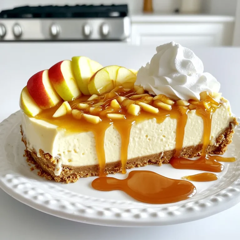 Für den Boden brauchen wir: - 1 ½ Tassen Graham-Cracker-Brösel - ¼ Tasse Zucker - ½ Tasse ungesalzene Butter, geschmolzen Diese Mischung gibt dem Käsekuchen eine knusprige Basis. Die Graham-Cracker-Brösel sind süß und leicht. Zucker macht den Boden noch schmackhafter. Die geschmolzene Butter sorgt dafür, dass alles gut zusammenhält. Für die köstliche Füllung benötigen wir: - 450 g Frischkäse, weich - ½ Tasse Zucker - 2 große Eier - 1 Teelöffel Vanilleextrakt - 2 Tassen geriebene Äpfel (ca. 2 mittelgroße Äpfel, geschält) - 1 Teelöffel Zimt Der Frischkäse macht die Füllung cremig. Zucker bringt die nötige Süße. Eier helfen, die Füllung fest zu machen. Vanilleextrakt gibt einen tollen Geschmack. Geriebene Äpfel bringen Frische und Zimt fügt Wärme hinzu. Für den Karamellüberzug brauchen wir: - ½ Tasse brauner Zucker - ¼ Tasse ungesalzene Butter - ¼ Tasse Schlagsahne - ½ Teelöffel Vanilleextrakt Der braune Zucker gibt dem Karamell eine tiefe Süße. Butter macht es reichhaltig. Schlagsahne sorgt für die cremige Konsistenz. Vanilleextrakt rundet den Geschmack ab. Dieser Überzug macht den Käsekuchen besonders! Heize deinen Ofen auf 163°C vor. Das ist wichtig, um einen gleichmäßigen Käsekuchen zu backen. Nimm nun eine mittelgroße Schüssel. Vermenge darin die Graham-Cracker-Brösel, den Zucker und die geschmolzene Butter. Rühre gut um, bis alles gleichmäßig vermischt ist. Jetzt drücke die Mischung auf den Boden einer 23 cm Springform. Achte darauf, dass der Boden gleichmäßig ist. Backe ihn für 10 Minuten, bis er leicht goldbraun ist. Danach nimm die Form aus dem Ofen und lasse sie abkühlen. Jetzt kommt die Füllung. In einer großen Rührschüssel schlägst du den weichen Frischkäse und den Zucker mit einem Handmixer. Mische, bis die Masse cremig und luftig ist. Füge dann die Eier nacheinander hinzu. Rühre gut, damit sich alles verbindet. Jetzt kommt der Vanilleextrakt, die geriebenen Äpfel und der Zimt dazu. Mische alles gut, bis die Füllung schön einheitlich aussieht. Gieße die Füllung über den abgekühlten Boden. Streiche die Oberfläche glatt. Klopfe die Form vorsichtig auf die Arbeitsfläche. So entfernst du Luftblasen. Stelle die Springform in den vorgeheizten Ofen. Backe den Käsekuchen für 50 bis 60 Minuten. Die Mitte soll leicht wackelig, aber fest sein. Schalte den Ofen aus und öffne die Tür einen Spalt. Lass den Käsekuchen eine Stunde im Ofen abkühlen. So verhinderst du Risse. Lass den Käsekuchen danach auf Raumtemperatur abkühlen. Decke ihn mit Frischhaltefolie ab und stelle ihn mindestens vier Stunden oder über Nacht in den Kühlschrank. So wird er perfekt fest. Um einen perfekten Käsekuchen zu machen, ist der Frischkäse wichtig. Er sollte weich sein und Raumtemperatur haben. Das hilft, Klumpen zu vermeiden. Wenn du die Eier hinzufügst, mache das einzeln. Rühre jede Zutat gut ein. Das macht die Füllung glatt und cremig. Achte darauf, die Füllung gleichmäßig auf den Boden zu gießen. Klopfe die Form leicht, um Luftblasen zu entfernen. Wenn du keinen Karamell magst, gibt es tolle Alternativen. Nutze Schokoladensauce für eine süße Note. Eine fruchtige Sauce aus pürierten Beeren passt auch gut. Du kannst sogar etwas Zimt oder Muskatnuss für zusätzlichen Geschmack hinzufügen. Joghurt oder Sahne als Topping machen das Dessert leichter. Ein häufiger Fehler ist, den Käsekuchen zu lange zu backen. Achte darauf, dass die Mitte leicht wackelt. Das sorgt für eine cremige Textur. Ein weiterer Fehler ist das schnelle Abkühlen. Lass den Käsekuchen im Ofen bei leicht geöffneter Tür abkühlen. So vermeidest du Risse. Lagere den Käsekuchen nach dem Abkühlen im Kühlschrank. So bleibt er frisch und lecker. {{image_4}} Für eine glutenfreie Version des Apfelkäsekuchens können Sie die Graham-Cracker-Brösel ersetzen. Nutzen Sie glutenfreie Kekse oder Mandelmehl. Es gibt viele leckere Alternativen. Achten Sie darauf, dass der Zucker und die Butter auch glutenfrei sind. Diese kleinen Änderungen machen den Käsekuchen genauso köstlich. Um eine vegane Version zu machen, ersetzen Sie den Frischkäse durch einen veganen Frischkäse. Verwenden Sie anstelle von Eiern einen Leinsamen- oder Chia-Ei-Ersatz. Mischen Sie einfach einen Esslöffel Leinsamen mit drei Esslöffeln Wasser. Lassen Sie es 5 Minuten stehen, bis es dick wird. Der Boden bleibt gleich. Denken Sie daran, auch die Butter durch pflanzliche Margarine zu ersetzen. Fügen Sie dem Käsekuchen verschiedene Geschmäcker hinzu. Sie können Kakaopulver für eine schokoladige Note verwenden. Auch Nüsse oder Schokoladenstückchen passen gut. Experimentieren Sie mit verschiedenen Gewürzen. Muskatnuss oder Ingwer können interessante Aromen bringen. Frische Zitrusfrüchte wie Zitrone oder Orange geben dem Kuchen einen frischen Kick. Um den Apfelkäsekuchen frisch zu halten, lege ihn in den Kühlschrank. Decke ihn gut mit Frischhaltefolie ab. So bleibt der Käsekuchen saftig und lecker. Im Kühlschrank bleibt er bis zu fünf Tage genießbar. Wenn du den Käsekuchen länger aufbewahren willst, friere ihn ein. Schneide den Kuchen in Stücke, damit du nur das benötigte Stück auftauen musst. Wicke jedes Stück gut in Folie ein und lege es in einen Gefrierbeutel. So bleibt die Qualität erhalten. Im Gefrierschrank hält er bis zu drei Monate. Die Qualität des Käsekuchens hängt von der Aufbewahrung ab. Im Kühlschrank bleibt er weich und cremig. Achte darauf, dass er nicht zu lange steht. Beim Einfrieren kann sich die Textur leicht verändern. Lasse den Käsekuchen vor dem Servieren im Kühlschrank auftauen. So behält er seinen vollen Geschmack. Du kannst den Käsekuchen bis zu fünf Tage im Kühlschrank aufbewahren. Stelle sicher, dass du ihn gut abdeckst. So bleibt er frisch und lecker. Nach ein paar Tagen kann der Geschmack etwas nachlassen, aber er bleibt immer noch gut. Wenn du ihn länger aufbewahren willst, friere ihn ein. Ja, du kannst die Äpfel durch andere Früchte ersetzen. Birnen eignen sich hervorragend. Auch Pfirsiche oder Kirschen passen gut. Achte darauf, die Früchte gut zu entkernen und klein zu schneiden. So wird der Käsekuchen gleichmäßig lecker. Ja, es ist wichtig, den Käsekuchen im Kühlschrank zu lagern. Der Käsekuchen enthält Frischkäse, der kühl bleiben muss. Dies sorgt auch dafür, dass die Textur schön bleibt. Lass ihn vor dem Servieren etwas bei Raumtemperatur stehen. So wird er cremig und zart. In diesem Blogbeitrag haben wir die Zutaten für den perfekten Käsekuchen durchgenommen. Sie wissen jetzt, was Sie für den Boden, die Füllung und den Karamellüberzug brauchen. Wir haben jeden Schritt von der Zubereitung bis zum Backen erklärt. Denken Sie an die praktischen Tipps, um Fehler zu vermeiden und Ihre Version zu verbessern. Variationen wie glutenfrei oder vegan sind ebenfalls möglich. Mit diesen Informationen gelingt Ihnen ein köstlicher Käsekuchen! Nutzen Sie diese Tipps und genießen Sie Ihr Backergebnis.