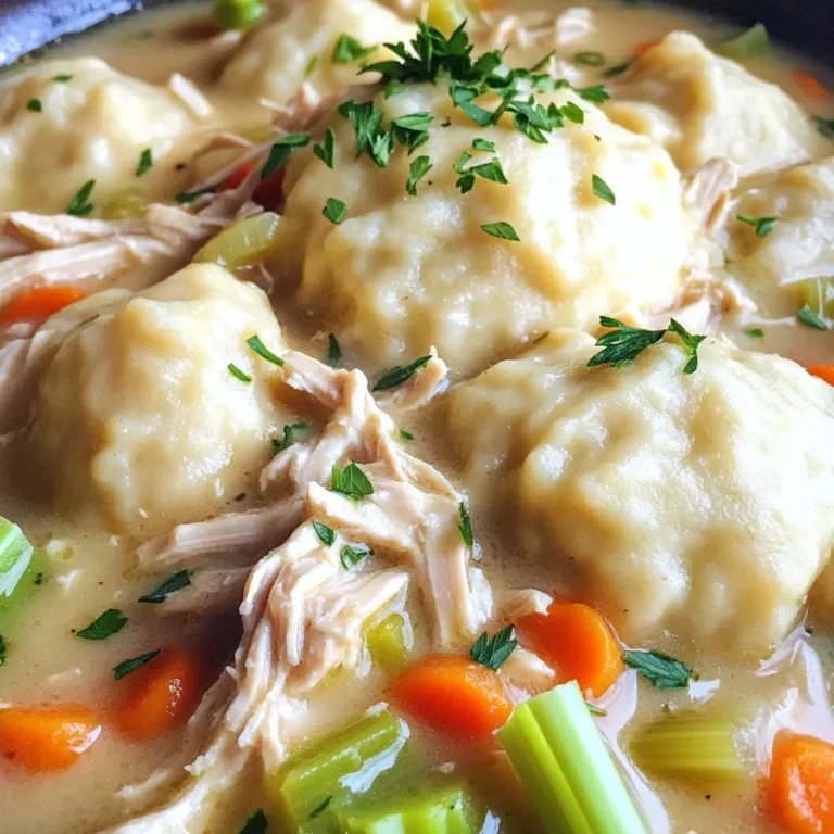 Für dieses leckere Gericht brauchen wir folgende Hauptzutaten: - 900 g Hähnchenbrustfilets, ohne Haut und Knochen - 1 Liter natriumarme Hühnerbrühe - 150 g Karotten, gewürfelt - 150 g Sellerie, gewürfelt - 1 mittelgroße Zwiebel, gehackt - 3 Knoblauchzehen, gehackt - 1 Dose (300 g) cremige Hühnersuppe - 300 g tiefgefrorene Erbsen - 250 ml Milch Diese Zutaten machen das Hähnchen zart und die Brühe reichhaltig. Die Karotten und der Sellerie bringen einen tollen Geschmack. Für den perfekten Geschmack brauchen wir diese Gewürze: - 1 Teelöffel getrockneter Thymian - 1 Teelöffel getrocknete Petersilie - 1 Teelöffel Salz - 1/2 Teelöffel schwarzer Pfeffer Diese Gewürze sorgen für eine aromatische und herzliche Note. Die Brühe und die cremige Hühnersuppe geben dem Gericht eine tolle Konsistenz. Um die Knödel zuzubereiten, benötigst du folgende Zutaten: - 250 g Weizenmehl (Type 405) - 1 Esslöffel Backpulver - 1/2 Teelöffel Natron - 60 g Butter, geschmolzen - 1/2 Tasse frische Petersilie, gehackt (für die Garnitur) Diese Zutaten machen die Knödel luftig und weich. Frische Petersilie sorgt für einen schönen Farbakkzent. Legen Sie die Hähnchenbrustfilets in den Slow Cooker. Würzen Sie sie mit Salz, Pfeffer, Thymian und Petersilie. Diese Gewürze geben dem Hähnchen einen tollen Geschmack. Fügen Sie die gehackten Zwiebeln, Karotten, Sellerie und Knoblauch hinzu. Diese Gemüse sorgen für mehr Textur und Geschmack im Gericht. Gießen Sie die Hühnerbrühe und die cremige Hühnersuppe über das Gemüse und Hähnchen. Rühren Sie leicht um, um alles gut zu vermischen. Decken Sie den Slow Cooker ab. Kochen Sie auf niedriger Stufe für 6-7 Stunden oder auf hoher Stufe für 3-4 Stunden. Das Hähnchen sollte zart sein und leicht zerfallen. In einer Schüssel mischen Sie Weizenmehl, Backpulver, Natron und eine Prise Salz. Fügen Sie dann die geschmolzene Butter und die Milch hinzu. Rühren Sie, bis alles gut vermischt ist. Wenn die Kochzeit vorbei ist, nehmen Sie das Hähnchen heraus. Zerteilen Sie es mit zwei Gabeln und geben Sie es zurück in den Slow Cooker. Rühren Sie die gefrorenen Erbsen unter die Mischung. Löffeln Sie den Knödelteig gleichmäßig über die Mischung im Slow Cooker. Decken Sie den Slow Cooker ab und kochen Sie auf hoher Stufe für 30-40 Minuten. Servieren Sie das Gericht heiß und garnieren Sie es mit frisch gehackter Petersilie. Um die Knödel perfekt zu machen, achte auf die Mischung. Der Teig sollte nicht zu flüssig oder zu fest sein. Wenn du die Butter und die Milch hinzufügst, rühre nur kurz. Es ist wichtig, dass Klumpen bleiben. So werden die Knödel schön luftig und locker. Wenn sie beim Kochen nicht aufgehen, waren sie wahrscheinlich zu fest. Um deinem Gericht mehr Geschmack zu geben, probiere verschiedene Gewürze aus. Eine Prise Muskatnuss kann den Knödeln eine tolle Note verleihen. Auch frische Kräuter wie Thymian oder Schnittlauch sind sehr lecker. Experimentiere mit Knoblauchpulver oder Zwiebelpulver für mehr Tiefe. Denke daran, die Menge langsam zu steigern. So findest du den perfekten Geschmack. Bereite die Zutaten vor dem Kochen vor. Das macht alles einfacher. Schneide das Gemüse gleich zu Beginn klein. Du kannst die Hähnchenbrust auch am Vortag würzen. So zieht das Aroma besser ein. Wenn du das Gericht am Morgen machst, kannst du es einfach im Slow Cooker lassen. Es wird immer besser, je länger es kocht. {{image_4}} Wenn Sie eine vegetarische Version von Hähnchen und Knödeln machen möchten, ist das einfach. Ersetzen Sie das Hähnchen durch 900 g feste Tofuwürfel oder Kichererbsen. Diese Zutaten bringen Protein und einen tollen Geschmack. Verwenden Sie Gemüsebrühe anstelle von Hühnerbrühe. Das macht das Gericht lecker und gesund. Möchten Sie mehr Farbe und Nährstoffe? Fügen Sie zusätzliches Gemüse hinzu! Zucchini, Paprika oder grüne Bohnen passen gut. Schneiden Sie sie in kleine Stücke, damit sie gleichmäßig garen. Sie können auch eine Dose Mais hinzufügen, um Süße zu bringen. Das Gemüse gibt dem Gericht mehr Textur und Geschmack. Manchmal möchte man etwas Abwechslung. Sie können das Hähnchen durch andere Fleischsorten ersetzen. Probieren Sie Putenbrust oder sogar Schweinefleisch. Für eine würzige Note können Sie Chorizo oder geräuchertes Fleisch verwenden. Diese Optionen verleihen dem Gericht eine neue Geschmacksrichtung und machen es spannend. Für die beste Frische bewahren Sie die Reste in luftdichten Behältern auf. Nutzen Sie kleinere Behälter für Einzelportionen. So ist das Aufwärmen einfach und schnell. Achten Sie darauf, die Knödel nicht zu zerdrücken, wenn Sie sie einlegen. Sie möchten, dass sie ihre Form behalten. Sie können Hähnchen und Knödel leicht einfrieren. Lassen Sie das Gericht zuerst abkühlen. Teilen Sie es in Portionen auf. Verwenden Sie gefrierfeste Beutel oder Behälter. Drücken Sie die Luft heraus, um Gefrierbrand zu vermeiden. So bleibt der Geschmack erhalten. Das Gericht hält sich bis zu drei Monate im Gefrierfach. Im Kühlschrank bleibt das Gericht frisch für etwa drei bis vier Tage. Stellen Sie sicher, dass es gut abgedeckt ist. So bleibt die Feuchtigkeit erhalten. Erwärmen Sie es gründlich, bevor Sie es essen. Wenn es komisch riecht oder die Farbe sich ändert, entsorgen Sie es. Sicherheit geht vor! Ja, du kannst frisches Gemüse verwenden. Frische Karotten, Sellerie und Zwiebeln sind großartige Alternativen. Sie bringen mehr Geschmack und Textur ins Gericht. Schneide die Karotten und den Sellerie in kleine Stücke. Du kannst auch frische Erbsen hinzufügen, wenn sie verfügbar sind. Achte darauf, die Garzeit im Slow Cooker eventuell anzupassen. Frisches Gemüse kann schneller garen als tiefgefrorenes. Um die Knödel fluffiger zu machen, gibt es einige Tricks. Verwende frische Zutaten und achte darauf, die Mischung nicht zu lange zu rühren. Zu viel Rühren macht die Knödel dicht. Füge etwas mehr Milch hinzu, um den Teig feuchter zu machen. Du kannst auch ein bisschen mehr Backpulver verwenden. Ein leichter Teig sorgt für fluffige Knödel. Ja, du kannst das Rezept auch im Ofen zubereiten. Koche das Hähnchen und das Gemüse in einer großen Auflaufform. Bereite die Knödel wie gewohnt zu und lege sie auf die Mischung. Decke die Form mit Folie ab und backe das Ganze bei 180 Grad Celsius für etwa 30-40 Minuten. So garen die Knödel gleichmäßig und bleiben saftig. Zusammenfassend haben wir die Hauptzutaten sowie die Zubereitungsschritte für unser Gericht betrachtet. Ich habe Tipps zur perfekten Knödelkonsistenz und Variationen vorgestellt. Du kannst das Gericht auch leicht lagern und aufbewahren. Denke daran, frisches Gemüse oder andere Proteinquellen zu verwenden, wenn du möchtest. Experimentiere mit den Gewürzen für neuen Geschmack. Mit diesen Informationen bist du bereit, das Gericht zu meistern. Viel Spaß beim Kochen und Genießen!