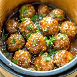 Slow Cooker Honey Garlic Meatballs einfache Rezeptidee