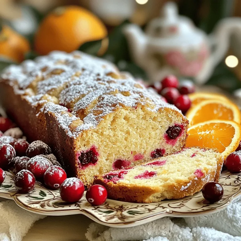 Für dein Cranberry Orange Tea Loaf benötigst du einige wichtige Zutaten. Diese sind: - 2 Tassen Allzweckmehl - 1/2 Tasse ungesalzene Butter, weich - 1 Tasse Kristallzucker - 2 große Eier - 1/2 Tasse frisch gepresster Orangensaft - Schale von 1 großer Orange - 1 Teelöffel Vanilleextrakt Diese Basiszutaten geben dem Laib seine saftige Textur und den frischen Geschmack. Das Mehl sorgt für die Struktur, während die Butter und der Zucker die Feuchtigkeit und Süße bringen. Die Eier helfen, alles zusammenzuhalten. Der Orangensaft und die Schale bringen ein tolles Aroma. Um dem Laib noch mehr Geschmack und Textur zu verleihen, füge folgende Zutaten hinzu: - 1 Tasse frische oder gefrorene Cranberries - 1/2 Tasse gehackte Walnüsse oder Pekannüsse (optional) - 1 Teelöffel Puderzucker zum Bestäuben (optional) Die Cranberries bringen eine fruchtige Säure, die perfekt mit der Süße des Zuckers harmoniert. Nüsse geben einen schönen Crunch. Wenn du magst, kannst du den fertigen Laib mit Puderzucker bestäuben. Das sieht toll aus und schmeckt süß. Mit diesen Zutaten bereitest du einen leckeren und saftigen Cranberry Orange Tea Loaf zu, der ideal für einen gemütlichen Nachmittag ist. Heize deinen Ofen auf 175 °C vor. Fette eine Kastenform von 23x13 cm ein. Bestäube die Form leicht mit Mehl. Diese Schritte sind wichtig, damit der Teig nicht kleben bleibt. In einer mittelgroßen Schüssel mische das Allzweckmehl, Backpulver, Natron und Salz. Verwende einen Schneebesen dafür. Mische alles gut, bis keine Klumpen mehr vorhanden sind. Stelle die Mischung beiseite. Nimm eine große Rührschüssel. Schlage die weiche Butter mit dem Kristallzucker. Das dauert etwa 3-4 Minuten. Die Mischung sollte hell und luftig sein. Jetzt füge die Eier nacheinander hinzu. Schlage nach jedem Ei gut, bis es ganz eingearbeitet ist. Rühre die Orangenschale, den frisch gepressten Orangensaft und den Vanilleextrakt unter. Mische die trockenen Zutaten nun nach und nach unter die feuchten Zutaten. Achte darauf, nicht zu viel zu mischen. Es sollte kein trockenes Mehl mehr sichtbar sein. Falte die Cranberries und die gehackten Nüsse vorsichtig unter den Teig. Gieße den Teig in die vorbereitete Kastenform. Glätte die Oberfläche mit einem Spatel. Backe das Brot im Ofen für 55-65 Minuten. Ein Zahnstocher sollte sauber herauskommen, wenn du ihn in die Mitte steckst. Lass das Brot nach dem Backen 10 Minuten in der Form abkühlen, bevor du es auf ein Gitterrost legst. - Messen Sie die Zutaten genau. Verwenden Sie eine Küchenwaage oder Messbecher. - Überprüfen Sie die Temperatur des Ofens. Ein Thermometer hilft, Fehler zu vermeiden. - Achten Sie auf die Backzeit. Stellen Sie einen Timer ein, um das Brot nicht zu verbrennen. - Vermeiden Sie es, den Teig zu übermischen. Zu viel Rühren macht das Brot trocken. - Lagern Sie die Zutaten richtig. Butter sollte weich, aber nicht geschmolzen sein. - Halten Sie die Cranberries ganz. Wenn Sie gefrorene verwenden, auftauen ist nicht nötig. {{image_4}} Du kannst die Cranberry Orange Tea Loaf leicht anpassen. Verwende andere Früchte, wie Äpfel oder Blaubeeren. Diese Früchte geben deinem Brot einen neuen Geschmack. Wenn du keine Nüsse magst, lass sie einfach weg. Du kannst die Nüsse durch zusätzliche Cranberries ersetzen. Das macht den Laib noch fruchtiger. Möchtest du etwas mehr Frische? Füge ein wenig Zitronenschale hinzu. Diese kleine Änderung macht einen großen Unterschied. Wenn du glutenfrei leben möchtest, ersetze das Allzweckmehl. Verwende glutenfreies Mehl, das für Kuchen geeignet ist. So bleibt der Laib locker und lecker. Für Diabetiker gibt es auch Zuckeralternativen. Nutze Stevia oder Erythrit, um den Zucker zu ersetzen. Achte darauf, die Menge richtig anzupassen. Das sorgt für die richtige Süße ohne Zucker. Diese Anpassungen machen das Rezept für jeden geeignet. Egal, welche Vorlieben du hast, du kannst diesen Laib genießen. Cranberry Orange Tea Loaf kann bei Raumtemperatur aufbewahrt werden. Wickeln Sie das Brot in Frischhaltefolie oder legen Sie es in einen luftdichten Behälter. So bleibt es frisch. Alternativ können Sie das Brot im Kühlschrank lagern. Denken Sie daran, dass die Kühle den Geschmack leicht verändern kann. Unbedeckt hält sich der Laib etwa drei Tage. In einem Behälter bleibt er bis zu fünf Tage frisch. Achten Sie darauf, das Brot rechtzeitig zu essen. Wenn es anfängt, trocken zu werden, können Sie es toasten. So wird es wieder lecker. Einfrieren ist eine gute Option, wenn Sie das Brot länger aufbewahren möchten. Schneiden Sie es in Scheiben. Wickeln Sie jede Scheibe in Frischhaltefolie und legen Sie sie in einen Gefrierbeutel. So bleibt das Brot bis zu drei Monate haltbar. Zum Auftauen lassen Sie die Scheiben einfach bei Raumtemperatur stehen. Sie können sie auch kurz im Toaster aufwärmen. Um sicherzustellen, dass das Brot feucht bleibt, befolge diese Tipps: - Genaues Messen: Verwende eine Küchenwaage für präzises Messen der Zutaten. - Eier: Wähle große Eier. Sie helfen beim Feuchtigkeitshaushalt. - Butter: Achte darauf, dass die Butter weich ist, nicht geschmolzen. - Zutaten mischen: Übermische den Teig nicht. Mische nur, bis die trockenen Zutaten eingearbeitet sind. - Backzeit: Achte darauf, das Brot nicht zu lange zu backen. Ein Zahnstocher sollte sauber herauskommen. Ja, du kannst gefrorene Cranberries verwenden. Achte darauf, sie nicht vorher aufzutauen. So bleibt das Brot saftig. Füge sie einfach direkt in den Teig ein. Die Kälte hilft, die Feuchtigkeit im Brot zu bewahren. Zu diesem leckeren Brot passen verschiedene Getränke. Hier sind einige Empfehlungen: - Tee: Schwarzer oder grüner Tee passt gut. - Kaffee: Ein milder Kaffee harmoniert wunderbar. - Kräutertee: Kamille oder Pfefferminztee sind ebenfalls tolle Begleiter. Experimentiere mit verschiedenen Getränken, um deinen perfekten Snack-Moment zu finden! In diesem Beitrag haben wir die Zutaten und Zubereitung des Cranberry Orange Tea Loaf durchlaufen. Wir haben gelernt, welche Hauptbestandteile wichtig sind und wie man den Teig mischt. Außerdem gab es hilfreiche Tipps zur Lagerung und Variationen für jeden Geschmack. Denke daran: Genaues Messen sorgt für das beste Ergebnis. Freiheit in der Rezeptgestaltung macht das Backen spannend. Viel Spaß beim Ausprobieren!