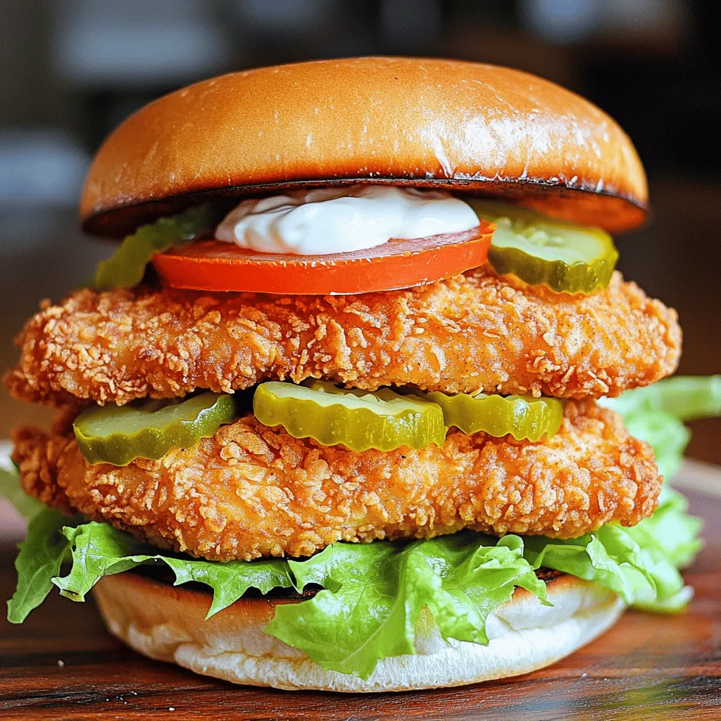 Für das perfekte Hähnchensandwich brauchen wir: - 2 Hähnchenbrustfilets, entbeint und ohne Haut - 240 ml Buttermilch - 2 Burgerbrötchen - Blätter Kopfsalat - Tomatenscheiben - Gewürzgurken (optional) - Mayonnaise oder eine Sauce nach Wahl Diese Zutaten sind einfach zu finden. Sie sorgen für den besten Geschmack und eine tolle Textur. Um das Hähnchen knusprig zu machen, nutzen wir: - 1 Teelöffel Knoblauchpulver - 1 Teelöffel Zwiebelpulver - 1 Teelöffel geräuchertes Paprikapulver - 1 Teelöffel Salz - ½ Teelöffel schwarzer Pfeffer - ½ Teelöffel Cayennepfeffer (nach Geschmack anpassen) - 125 g Allzweckmehl - 1 Teelöffel Backpulver - Kochspray Diese Gewürze bringen viel Geschmack. Die Mischung hilft, die perfekte Kruste zu bilden. Zusätzlich können Sie die Sandwiches aufpeppen mit: - Avocado - Käse - Senf oder BBQ-Sauce Experimentieren Sie mit verschiedenen Saucen. So wird Ihr Sandwich immer anders und spannend. Für das perfekte Hähnchensandwich beginne ich mit der Marinade. Nimm zwei Hähnchenbrustfilets und lege sie in eine mittelgroße Schüssel. Gieße 240 ml Buttermilch darüber. Füge einen Teelöffel Knoblauchpulver, einen Teelöffel Zwiebelpulver, einen Teelöffel geräuchertes Paprikapulver, einen Teelöffel Salz und einen halben Teelöffel schwarzen Pfeffer hinzu. Rühre alles gut um, damit das Hähnchen gleichmäßig mariniert wird. Lass das Hähnchen mindestens zwei Stunden oder über Nacht im Kühlschrank ziehen. Dies macht das Fleisch zart und gibt ihm viel Geschmack. In einer separaten Schüssel mische 125 g Allzweckmehl, einen Teelöffel Backpulver, einen Teelöffel Knoblauchpulver, einen Teelöffel Zwiebelpulver, einen Teelöffel geräuchertes Paprikapulver, einen Teelöffel Salz, einen halben Teelöffel schwarzen Pfeffer und nach Geschmack Cayennepfeffer. Diese Mischung gibt dem Hähnchen seine knusprige Kruste. Nach der Marinierzeit nimm das Hähnchen aus der Buttermilch und lasse die überschüssige Flüssigkeit abtropfen. Wende jedes Stück Hähnchen in der Mehlmischung, bis es gleichmäßig bedeckt ist. Drücke das Mehl gut an, um eine dickere Kruste zu erhalten. Heize deinen Air Fryer auf 190°C vor. Lass ihn etwa fünf Minuten laufen. Sprühe beide Seiten des panierten Hähnchens mit Kochspray ein. So wird das Hähnchen goldbraun und knusprig. Lege das Hähnchen in den Korb des Airfryers in einer einzigen Schicht. Achte darauf, dass sich die Stücke nicht berühren. Garzeit beträgt 10 bis 12 Minuten. Wende das Hähnchen nach der Hälfte der Garzeit. Die Innentemperatur sollte 74°C erreichen und die Kruste schön knusprig sein. Lass das Hähnchen nach dem Garen ein paar Minuten ruhen. Optional kannst du die Burgerbrötchen im Airfryer leicht anrösten. So erhältst du eine tolle Textur. Jetzt kannst du dein Sandwich zusammenbauen und genießen! Um das Hähnchen zart und geschmackvoll zu machen, marinieren Sie es in Buttermilch. Die Säure in der Buttermilch hilft, das Fleisch zu zart zu machen. Lassen Sie das Hähnchen mindestens zwei Stunden oder über Nacht im Kühlschrank ziehen. So nimmt es den vollen Geschmack auf. Um eine knusprige Textur zu erzielen, ist die Panade entscheidend. Mischen Sie Mehl mit Gewürzen wie Knoblauchpulver, Zwiebelpulver und geräuchertem Paprikapulver. Drücken Sie die Panade gut an das Hähnchen, damit es dick wird. Sprühen Sie die panierten Stücke mit Kochspray ein. Dies sorgt für eine goldene, knusprige Schicht. Heizen Sie den Airfryer auf 190°C vor, um die Wärme gleichmäßig zu verteilen. Legen Sie das Hähnchen in einer einzelnen Schicht hinein. Berühren Sie die Stücke nicht, damit die Luft zirkulieren kann. Wenden Sie das Hähnchen zur Hälfte der Garzeit. So wird es von allen Seiten knusprig. Garzeit sollte 10-12 Minuten betragen. {{image_4}} Du kannst dein Hähnchensandwich mit vielen Marinaden aufpeppen. Probiere zum Beispiel eine süße Teriyaki-Marinade oder eine scharfe Buffalo-Sauce. Diese Marinaden bringen neue Geschmäcker. Du kannst auch Joghurt und Kräuter verwenden. Diese Mischung macht das Hähnchen zart und lecker. Du kannst die Marinade sogar über Nacht einziehen lassen. So wird das Hähnchen besonders aromatisch. Für eine vegetarische Version kannst du das Hähnchen durch Tofu ersetzen. Schneide den Tofu in Scheiben und mariniere ihn in Buttermilch. Du kannst auch Blumenkohl verwenden. Der Blumenkohl wird in der Panade knusprig und ist eine tolle Wahl. Beide Alternativen sind lecker und zufriedenstellend. Sie bieten dir die gleiche knusprige Textur wie das Hähnchen. Die Sauce macht das Sandwich besonders lecker. Du kannst Mayonnaise, Senf oder BBQ-Sauce verwenden. Vielleicht magst du auch eine scharfe Sauce? Vergiss nicht, frische Zutaten hinzuzufügen. Blätter Kopfsalat und Tomatenscheiben sind immer gut. Gewürzgurken geben einen tollen Crunch. Experimentiere mit verschiedenen Kombinationen. So findest du deinen perfekten Geschmack. Wenn Sie Reste Ihres Hähnchensandwiches haben, bewahren Sie sie in einem luftdichten Behälter auf. Stellen Sie sicher, dass das Sandwich vollständig abgekühlt ist, bevor Sie es lagern. So bleibt die Frische länger erhalten. Um das Sandwich wieder aufzuwärmen, nutzen Sie den Air Fryer. Stellen Sie den Air Fryer auf 160°C (320°F). Garen Sie das Sandwich für etwa 5 Minuten. So wird es wieder knusprig. Alternativ können Sie auch eine Pfanne verwenden. Im Kühlschrank hält das Hähnchensandwich etwa 3 Tage. Wenn Sie es länger aufbewahren möchten, frieren Sie es ein. Im Gefrierschrank bleibt es bis zu 3 Monate frisch. Verpacken Sie es gut, um Frostschäden zu vermeiden. Ein Hähnchensandwich im Air Fryer braucht etwa 10-12 Minuten. Die Marinierzeit beträgt mindestens 2 Stunden. Ich empfehle, das Hähnchen zuerst in Buttermilch zu marinieren. Dies macht das Fleisch zart und saftig. Nach dem Marinieren kannst du die Hähnchenbrustfilets in die Panade tauchen und sie dann im Air Fryer garen. Die ideale Innentemperatur für Hähnchen beträgt 74°C (165°F). Diese Temperatur stellt sicher, dass das Hähnchen vollständig durchgegart ist. Du kannst ein Fleischthermometer verwenden, um dies zu überprüfen. Achte darauf, dass die Kruste knusprig ist, während das Innere saftig bleibt. Ja, du kannst gefrorenes Hähnchen im Air Fryer zubereiten. Die Garzeit wird jedoch länger sein. Ich empfehle, das Hähnchen zuerst vollständig aufzutauen. Dadurch erhältst du eine gleichmäßige Garung und eine bessere Kruste. Wenn du gefrorenes Hähnchen verwendest, erhöhe die Zeit um 5-10 Minuten und kontrolliere die Temperatur gründlich. Zusammengefasst haben wir die besten Zutaten für ein leckeres Hähnchensandwich erkundet. Du hast gelernt, wie man das Hähnchen perfekt marinieren und knusprig zubereiten kann. Tipps und Tricks helfen dir, die besten Ergebnisse in deinem Air Fryer zu erzielen. Variationen bieten dir viele Optionen, um dein Sandwich zu personalisieren. Schließlich weißt du jetzt, wie du Reste richtig lagerst. Probiere diese Schritte aus und genieße ein köstliches Hähnchensandwich!