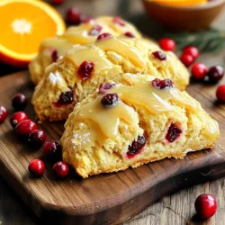 Für die Scones benötigst du folgende Zutaten: - 2 Tassen Weizenmehl - 1/3 Tasse Kristallzucker - 1 Esslöffel Backpulver - 1/2 Teelöffel Salz - 1/2 Tasse kalte, ungesalzene Butter, gewürfelt - 1/2 Tasse getrocknete Cranberries - Schale von 1 Orange - 1/2 Tasse Buttermilch - 1 großes Ei - 1 Teelöffel Vanilleextrakt Diese Zutaten sorgen für den perfekten Geschmack und die richtige Textur der Scones. Das Mehl bildet die Basis, während Zucker und Backpulver für den süßen und leichten Biss sorgen. Die Butter macht die Scones zart und flauschig. Für den Guss, der den Scones einen besonderen Glanz verleiht, brauchst du: - 1 Tasse Puderzucker - 2 Esslöffel frischer Orangensaft - 1 Teelöffel Orangenschale Dieser Guss bringt eine frische Note und ergänzt die Aromen der Scones. Der Puderzucker sorgt für die süße, während der Orangensaft und die Schale den fruchtigen Geschmack verstärken. Falls du einige Zutaten nicht zur Hand hast, kannst du sie einfach ersetzen. Hier sind einige Optionen: - Weizenmehl kann durch Dinkelmehl ersetzt werden. - Buttermilch kann auch durch normale Milch oder pflanzliche Milch ersetzt werden. - Du kannst die Cranberries durch andere getrocknete Früchte wie Rosinen oder Kirschen ersetzen. Diese Ersetzungen geben dir die Freiheit, die Scones nach deinem Geschmack anzupassen. Sei kreativ und finde die Kombinationen, die dir am besten gefallen! Heizen Sie Ihren Ofen auf 200°C vor. Dies sorgt für gleichmäßiges Backen. Legen Sie ein Backblech mit Backpapier aus. So kleben die Scones nicht fest. Nehmen Sie eine große Schüssel. Geben Sie 2 Tassen Weizenmehl, 1/3 Tasse Kristallzucker, 1 Esslöffel Backpulver und 1/2 Teelöffel Salz hinein. Mischen Sie alles gut. Dies ist die Basis für Ihre Scones. Fügen Sie 1/2 Tasse kalte, ungesalzene Butter hinzu. Die Butter sollte gewürfelt sein. Mischen Sie sie mit einem Teigmischer oder Ihren Fingern ein. Sie wollen eine grobe Krümelstruktur erreichen. So wird der Teig flauschig. In einer separaten Schüssel verquirlen Sie 1/2 Tasse Buttermilch, 1 großes Ei und 1 Teelöffel Vanilleextrakt. Dies bringt Feuchtigkeit und Geschmack in die Scones. Gießen Sie die feuchten Zutaten in die trockenen. Mischen Sie vorsichtig, bis alles verbunden ist. Seien Sie vorsichtig, nicht zu übermischen. Geben Sie den Teig auf eine bemehlte Fläche. Formen Sie ihn zu einem 2,5 cm dicken Kreis. Schneiden Sie ihn in Keile oder verwenden Sie einen Ausstecher. Legen Sie die Scones auf das Backblech. Backen Sie sie 15-20 Minuten bis sie goldbraun sind. Während die Scones backen, mischen Sie 1 Tasse Puderzucker, 2 Esslöffel frischen Orangensaft und 1 Teelöffel Orangenschale in einer Schüssel. Rühren Sie alles gut um, bis die Glasur glatt ist. Lassen Sie die Scones nach dem Backen etwas abkühlen. Träufeln Sie dann die Glasur über die warmen Scones. Um die perfekte Konsistenz für Ihre Scones zu erreichen, ist es wichtig, die Butter kalt zu verwenden. Kalte Butter sorgt für einen lockeren Scone. Mischen Sie die Butter mit den trockenen Zutaten, bis die Mischung krümelig ist. Achten Sie darauf, die feuchten Zutaten vorsichtig unterzuheben. Mischen Sie nur so lange, bis alles gerade so verbunden ist. Übermischen kann zu harten Scones führen. Lagern Sie die Scones in einem luftdichten Behälter. So bleiben sie frisch und weich. Bei Raumtemperatur sind sie 2 bis 3 Tage haltbar. Wenn Sie die Scones länger aufbewahren möchten, legen Sie sie in den Kühlschrank. Dort bleiben sie etwa eine Woche frisch. Ein häufiger Fehler ist, die Zutaten zu stark zu mischen. Dies kann die Scones hart machen. Ein weiterer Fehler ist, die Scones nicht lange genug zu backen. Achten Sie darauf, sie goldbraun zu backen. Verwenden Sie außerdem frische Zutaten. Alte Backpulver oder Butter können den Geschmack beeinträchtigen. {{image_4}} Wenn Sie Cranberries nicht mögen oder keine zur Hand haben, gibt es viele Alternativen. Sie können getrocknete Kirschen, Rosinen oder sogar kleine Stücke frischer Äpfel verwenden. Diese Zutaten bringen einen süßen Geschmack in die Scones. Auch Nüsse wie Walnüsse oder Pekannüsse fügen eine knusprige Textur hinzu. Die Glasur kann mit vielen Aromen variiert werden. Anstelle von Orangensaft können Sie Zitronensaft verwenden. Das gibt den Scones eine frische Note. Für einen schokoladigen Touch, mixen Sie Kakaopulver in die Glasur. Fügen Sie auch ein wenig Zimt hinzu, um die Wärme des Geschmacks zu steigern. Für eine gesündere Option können Sie Vollkornmehl anstelle von Weißmehl verwenden. Das gibt den Scones mehr Ballaststoffe. Reduzieren Sie den Zucker oder verwenden Sie Honig als Süßungsmittel. Fügen Sie auch Samen wie Chia oder Leinsamen hinzu, um die Nährstoffe zu steigern. So genießen Sie die Scones ohne schlechtes Gewissen. Jede Portion dieser Cranberry Orange Glazed Scones hat etwa 200 Kalorien. Dies ist eine gute Zahl für einen Snack oder ein leichtes Frühstück. Die Scones sind sättigend, aber nicht zu schwer. Diese Scones bieten einige wichtige Nährstoffe. Hier sind die Hauptbestandteile: - Eisen: Hilft bei der Bildung von roten Blutkörperchen. - Kalzium: Gut für starke Knochen und Zähne. - Ballaststoffe: Unterstützen eine gesunde Verdauung. - Vitamin C: Fördert das Immunsystem und die Hautgesundheit. Die Kombination aus Mehl, Butter und Cranberries macht sie nahrhaft und lecker. Diese Scones enthalten einige häufige Allergene: - Weizen: Für Menschen mit Zöliakie nicht geeignet. - Milch: Die Buttermilch ist ein Milchprodukt. - Eier: Diese sind in der Rezeptur enthalten. Für glutenfreie Varianten kann man glutenfreies Mehl verwenden. Veganer können die Eier und Buttermilch durch pflanzliche Alternativen ersetzen. Achten Sie immer auf die Zutaten, um sicherzugehen, dass sie zu Ihrer Diät passen. Scones sind frisch am besten. Sie bleiben bei Raumtemperatur zwei bis drei Tage gut. Lagern Sie sie in einem luftdichten Behälter. So bleiben sie weich und lecker. Wenn Sie sie kühler lagern, können sie bis zu einer Woche halten. Ja, Sie können die Scones im Voraus machen. Bereiten Sie den Teig bis zur Formung der Scones vor. Wickeln Sie den Teig in Frischhaltefolie ein. Lagern Sie ihn dann im Kühlschrank für bis zu 24 Stunden. Backen Sie die Scones einfach, wenn Sie bereit sind. Um Scones einzufrieren, formen Sie sie zuerst. Legen Sie die ungebackenen Scones auf ein Backblech. Frieren Sie sie für etwa eine Stunde ein. Danach können Sie sie in einen Gefrierbeutel umfüllen. Sie können die gefrorenen Scones direkt im Ofen backen. Backen Sie sie einfach ein paar Minuten länger. Scones sind einfach lecker und vielseitig. Ich habe die wichtigsten Zutaten und Schritte erklärt. Du hast gelernt, wie man die ideale Konsistenz erreicht und häufige Fehler vermeidet. Variationen wie gesunde Alternativen machen Scones spannend. Denke auch an die Nährwerte, um gut zu essen. Mit diesen Tipps bist du bereit, köstliche Scones zu backen. Viel Spaß beim Ausprobieren und Genießen!