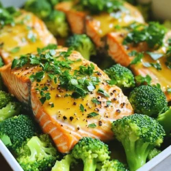- 2 Lachsfilets (je 170 g) - 2 Tassen Brokkoliröschen - 2 Esslöffel Olivenöl - Schale von 1 Zitrone - Saft von 1 Zitrone - 1 Teelöffel Knoblauchpulver - 1 Teelöffel Zwiebelpulver - 1 Teelöffel schwarzer Pfeffer - 1 Teelöffel geräuchertes Paprikapulver (optional für extra Geschmack) - Salz nach Geschmack - 1 Esslöffel frische Petersilie, gehackt - Salz und Pfeffer nach Geschmack Die Zutaten für dein Zitronenpfeffer-Lachs und Brokkoli-Gericht sind frisch und einfach. Du brauchst nur zwei Lachsfilets und zwei Tassen Brokkoliröschen. Achte darauf, dass die Lachsfilets frisch sind. Olivenöl ist wichtig für die Marinade und bringt Geschmack. Die Gewürze machen das Gericht besonders. Zitronensaft und -schale geben Frische. Knoblauchpulver und Zwiebelpulver sorgen für Tiefe im Geschmack. Der schwarze Pfeffer und das geräucherte Paprikapulver (wenn du magst) fügen eine angenehme Schärfe hinzu. Für die Garnierung brauchst du frische Petersilie. Sie sieht toll aus und gibt einen frischen Geschmack. Vergiss nicht, das Gericht mit Salz und Pfeffer abzuschmecken. Jedes Element trägt zum Gesamtgeschmack bei. So wird dein Gericht nicht nur lecker, sondern auch schön anzusehen. Heize deinen Ofen auf 200°C vor. Das ist die perfekte Temperatur für unseren Lachs und Brokkoli. Lege ein großes Backblech mit Backpapier aus. Das macht das Reinigen nach dem Kochen viel einfacher. Nimm eine Rührschüssel und vermische die folgenden Zutaten: - 2 Esslöffel Olivenöl - Schale von 1 Zitrone - Saft von 1 Zitrone - 1 Teelöffel Knoblauchpulver - 1 Teelöffel Zwiebelpulver - 1 Teelöffel schwarzer Pfeffer - Salz nach Geschmack - 1 Teelöffel geräuchertes Paprikapulver (optional) Rühre alles gut zusammen. Überprüfe die Konsistenz. Die Marinade soll leicht flüssig sein, damit sie gut haftet. Lege die Lachsfilets auf eine Seite des Backblechs. Bestreiche die Filets großzügig mit der Hälfte der Marinade. Nimm die Brokkoliröschen und gib sie in die Schüssel mit der restlichen Marinade. Rühre gut um, bis der Brokkoli gleichmäßig bedeckt ist. Verteile den marinierten Brokkoli auf der anderen Seite des Backblechs neben den Lachsfilets. So backen beide zusammen und nehmen die Aromen auf. Schiebe das Backblech in den Ofen. Backe das Ganze für 15-20 Minuten. Der Lachs sollte leicht mit einer Gabel zerfallen. Der Brokkoli wird zart und bleibt leuchtend grün. Nimm das Blech aus dem Ofen und lasse es für einige Minuten ruhen. Dies hilft, die Säfte im Lachs zu halten. Vor dem Servieren garniere das Gericht mit frisch gehackter Petersilie. Das gibt einen schönen Farbkontrast und zusätzlichen Geschmack. - Anzeichen für Garpunkt: Achte darauf, dass der Lachs hellrosa und leicht flockig ist. Wenn du mit einer Gabel darauf drückst, sollte er sich leicht zerteilen. - Vermeidung von trockenem Lachs: Backe den Lachs nicht zu lange. 15 bis 20 Minuten sind ideal. Zu langes Garen macht den Lachs trocken. - Tipps zur Zartheit: Koche den Brokkoli, bis er leuchtend grün ist. Ein kurzes Blanchieren vor dem Backen kann helfen, die Zartheit zu bewahren. - Farberhalt beim Kochen: Verwende viel Wasser und füge etwas Salz hinzu. So bleibt die grüne Farbe intensiv. - Zusätzliche Gewürze ausprobieren: Füge Gewürze wie Kurkuma oder Thymian hinzu. Diese geben dem Gericht einen neuen Geschmack. - Alternative Öle verwenden: Du kannst auch Avocadoöl oder Kokosöl anstelle von Olivenöl verwenden. Jedes Öl bringt einen eigenen Geschmack. Experimentiere mit diesen Tipps und finde deinen eigenen Lieblingsstil für das Rezept. So wird jedes Mal ein neues Gericht daraus! {{image_4}} Sie können das Rezept leicht anpassen. Fügen Sie Karotten oder Paprika hinzu. Diese Gemüsesorten bringen Farbe und Geschmack. Schneiden Sie sie in kleine Stücke. So garen sie gleichmäßig mit dem Lachs. Eine Kombination mit Zucchini ist ebenfalls lecker. Zucchini wird zart und nimmt die Aromen gut auf. Experimentieren Sie mit verschiedenen Gemüsesorten, um Abwechslung zu schaffen. Falls Sie keinen Lachs mögen, probieren Sie anderen Fisch. Forelle ist eine gute Wahl. Sie hat einen ähnlichen Geschmack und Textur. Für eine vegetarische Option nutzen Sie Tofu oder Tempeh. Marinieren Sie diese genauso wie den Lachs. Beide Alternativen bieten tolle Geschmackserlebnisse. Um neue Geschmäcker zu entdecken, können Sie die Marinade ändern. Eine asiatische Marinade bringt Sojasauce und Ingwer ein. Das gibt einen tollen Kick. Mediterrane Gewürze wie Oregano oder Thymian sind auch eine gute Wahl. Diese Gewürze machen das Gericht frisch und aromatisch. Lassen Sie Ihrer Kreativität freien Lauf und passen Sie das Rezept an Ihren Geschmack an. Um die Reste von deinem Zitronenpfeffer-Lachs und Brokkoli zu speichern, lege sie in einen luftdichten Behälter. Du kannst die Reste bis zu drei Tage im Kühlschrank aufbewahren. Achte darauf, die Temperatur unter 4 Grad Celsius zu halten. So bleiben die Aromen frisch und der Lachs zart. Wenn du die Reste länger aufbewahren möchtest, kannst du sie einfrieren. Verpacke den Lachs und den Brokkoli in Frischhaltefolie und lege sie dann in einen Gefrierbeutel. Achte darauf, die Luft herauszudrücken, um Gefrierbrand zu vermeiden. So bleiben sie bis zu drei Monate haltbar. Zum Aufwärmen kannst du die Portionen entweder im Kühlschrank auftauen oder direkt im Ofen bei 180 Grad Celsius für etwa 15 Minuten erwärmen. Du kannst die Reste kreativ wiederverwenden. Füge den Lachs und Brokkoli zu einem frischen Salat hinzu. Das bringt neue Aromen und Texturen. Eine weitere Idee ist, die Reste in einen Wrap zu packen. Verwende Tortillas oder Salatblätter für eine gesunde Option. Du kannst auch die Reste in deine Lieblingspasta mischen. Das gibt der Pasta einen leckeren Geschmack und macht sie nahrhafter. Lachs braucht 15 bis 20 Minuten im Ofen. Die Temperatur sollte bei 200°C liegen. Der Lachs ist fertig, wenn er leicht mit einer Gabel zerfällt. Achte darauf, dass er nicht zu lange backt, sonst wird er trocken. Ja, gefrorene Lachsfilets sind eine gute Option. Du solltest sie jedoch vorher auftauen. Lasse die Filets über Nacht im Kühlschrank auftauen. Dies sorgt für gleichmäßiges Garen. Wenn du sie direkt gefroren in den Ofen gibst, könnte die Garzeit länger sein. Ja, dieses Gericht ist glutenfrei. Alle Zutaten, die wir verwenden, sind ohne Gluten. Das macht es zu einer tollen Wahl für Menschen mit Glutenunverträglichkeit. Achte nur darauf, dass die Gewürze und das Olivenöl keine Glutenrückstände haben. Ja, du kannst die Marinade im Voraus machen. Lagere sie in einem luftdichten Behälter im Kühlschrank. So sparst du Zeit beim Kochen. Die Marinade bleibt bis zu drei Tage frisch. Rühre sie vor der Nutzung gut durch, um die Aromen zu aktivieren. In diesem Blogbeitrag haben wir die wichtigsten Zutaten für ein leckeres Gericht erkundet. Sie erfahren, wie man Lachs und Brokkoli richtig marinieren und backen kann. Tipps sorgen dafür, dass Speisen perfekt gelingen. Variationen helfen, das Rezept nach Ihrem Geschmack anzupassen. Die Lagerungshinweise zeigen, wie Reste lange frisch bleiben. Nutzen Sie diese Informationen, um großartige Mahlzeiten zu kreieren. Kochen macht Spaß und kann einfach sein!