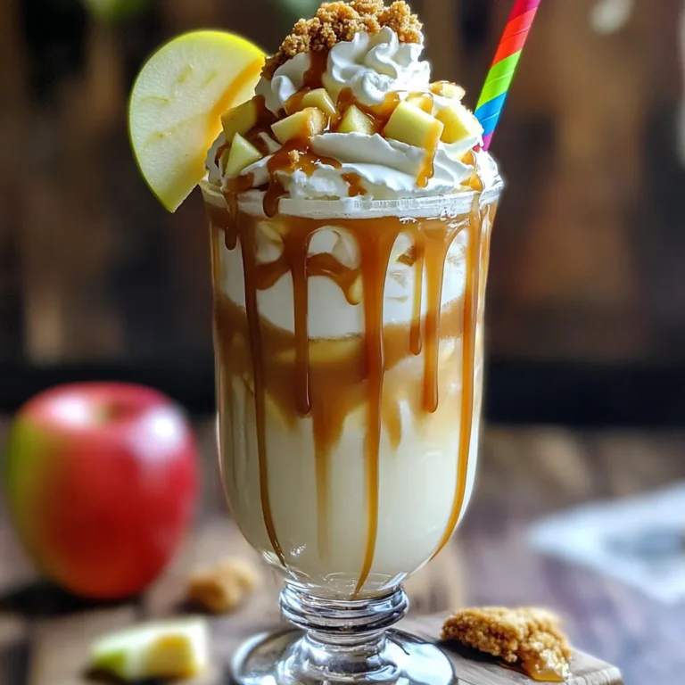 Um einen köstlichen Caramel Apple Milkshake zu machen, brauchst du folgende Zutaten: - 2 Tassen Vanilleeis - 1 Tasse Vollmilch - 1 mittelgroßer Apfel, entkernt und gewürfelt - 3 Esslöffel Karamellsauce, plus extra zum Beträufeln - 1/2 Teelöffel Zimt - Schlagsahne zum Garnieren - Optional: zerstoßene Graham-Cracker zur Dekoration Diese Zutaten machen den Milchshake cremig und süß. Das Vanilleeis sorgt für die Basis, während die Karamellsauce den besonderen Geschmack bringt. Für den besten Geschmack wähle süße Äpfel. Ich empfehle die Sorten Fuji oder Gala. Diese Äpfel sorgen für eine perfekte Balance zwischen Süße und Frische. Du kannst auch andere Äpfel nutzen, aber süße Sorten bringen mehr Genuss. Die Dekoration macht deinen Milchshake besonders ansprechend. Du kannst Schlagsahne auf den Milchshake geben. Das sieht toll aus und schmeckt super. Zerstoßene Graham-Cracker bringen eine knusprige Textur. Ein wenig Karamellsauce oben drauf gibt das i-Tüpfelchen. Denke daran, einen bunten Strohhalm und ein Apfelscheibchen am Glasrand hinzuzufügen. So sieht es noch leckerer aus! Um deinen Caramel Apple Milkshake zuzubereiten, beginne mit einem Mixer. Füge zuerst 2 Tassen Vanilleeis hinzu. Das Eis sorgt für eine cremige Basis. Dann gib 1 Tasse Vollmilch hinzu. Diese sorgt für die flüssige Konsistenz. Jetzt kommt der Hauptakteur: der Apfel. Nimm einen mittelgroßen Apfel, entkerne ihn und würfle ihn. Eine süße Apfelsorte, wie Fuji oder Gala, funktioniert am besten. Füge die Apfelwürfel in den Mixer. Jetzt kommt die Karamellsauce. Verwende 3 Esslöffel und gib sie in den Mixer. Der Zimt, etwa 1/2 Teelöffel, verleiht dem Milchshake einen warmen, würzigen Geschmack. Schließe den Mixer und mixe alles auf hoher Stufe. Mixe, bis die Mischung schön cremig ist. Achte darauf, dass der Apfel gut eingearbeitet ist. Probiere den Milchshake. Wenn du mehr Süße magst, füge etwas Karamellsauce hinzu und mixe erneut. Der Milchshake sollte dick, aber trinkbar sein. Wenn er zu dick ist, füge etwas mehr Vollmilch hinzu. Mixe dann nochmals kurz, um alles zu vermischen. Wenn der Milchshake zu dünn ist, gib mehr Vanilleeis hinzu. Ein guter Trick: Verwende gefrorene Apfelstücke. Diese machen den Shake kälter und dicker. Achte darauf, die Mischung nicht zu lange zu mixen. Zu viel Mixen kann Luft einfüllen und die Konsistenz verändern. Die Präsentation macht den Milchshake besonders. Beginne, indem du etwas Karamellsauce an die Innenwände des Glases träufelst. Das sieht toll aus und schmeckt lecker. Gieße den Milchshake vorsichtig ins Glas. Fülle es bis zum Rand. Oben drauf kommt eine großzügige Portion Schlagsahne. Streue zerstoßene Graham-Cracker darüber für einen knusprigen Biss. Für den letzten Schliff, träufle mehr Karamellsauce über die Schlagsahne. Serviere den Milchshake mit einem bunten Strohhalm. Ein kleines Stück Apfel am Rand des Glases macht das Bild komplett. Wenn du deinen Caramel Apple Milkshake süßer machen willst, füge mehr Karamellsauce hinzu. Ein paar Esslöffel können viel bewirken. Du kannst auch Honig oder Agavendicksaft ausprobieren. So erhältst du eine natürliche Süße. Probiere es aus und finde deinen perfekten Geschmack. Wenn du eine andere Note möchtest, benutze Karamell-Eis statt Vanilleeis. Du kannst auch Mandelmilch oder Hafermilch verwenden. Diese Alternativen geben dem Shake eine andere Tiefe. Für einen extra Kick kannst du einen Schuss Vanilleextrakt hinzufügen. Mischt sich gut mit dem Apfel und dem Karamell. Ein starker Mixer ist wichtig, um eine cremige Textur zu bekommen. Ich empfehle einen Hochleistungsmixer. Dieser kann die Zutaten gut vermischen. Wenn du einen normalen Mixer hast, zerkleinere die Äpfel zuerst. Das hilft, die Mischung leichter zu machen. Achte darauf, dass alles gut püriert ist, bevor du servierst. {{image_4}} Für eine schokoladige Note füge 2 Esslöffel Schokoladensirup hinzu. Das passt perfekt zu den süßen Äpfeln und dem Karamell. Mixe alles zusammen, bis es cremig ist. Du kannst auch Schokoladenspäne oben drauf streuen. Das gibt einen tollen Crunch und sieht schön aus. Um eine vegane Version zu machen, ersetze das Vanilleeis durch veganes Eis. Mandelmilch oder Hafermilch sind die besten Optionen. Verwende eine pflanzliche Karamellsauce. So bleibt der Geschmack großartig und alle können genießen. Auch hier füge die gewürfelten Äpfel und Zimt hinzu. Mache den Milchshake zu einem Dessert! Füge zerbrochene Kekse oder Brownies hinzu. Mixe alles gut durch, um einen leckeren Keks-Milchshake zu kreieren. Du kannst auch die Oberseite mit Keksen dekorieren. So wird dein Milchshake noch verlockender und sättigender. Um Reste des Caramel Apple Milkshake richtig zu lagern, fülle sie in einen luftdichten Behälter. Das verhindert, dass der Milchshake Gerüche aus dem Kühlschrank aufnimmt. Stelle sicher, dass der Behälter gut verschlossen ist. So bleibt der Geschmack frisch. Im Kühlschrank hält der Milchshake bis zu zwei Tage. Nach dieser Zeit kann er an Geschmack verlieren. Rühre den Milchshake vor dem Servieren gut durch. Manchmal setzen sich die Zutaten ab. Ein kurzes Mixen bringt die cremige Konsistenz zurück. Wenn du den Milchshake länger aufbewahren möchtest, kannst du ihn einfrieren. Fülle den Milchshake in einen gefrierfesten Behälter. Lass dabei etwas Platz, da sich die Flüssigkeit beim Gefrieren ausdehnt. Der Milchshake bleibt bis zu einem Monat frisch im Gefrierfach. Wenn du ihn genießen möchtest, lasse ihn über Nacht im Kühlschrank auftauen. So bleibt die Textur angenehm. Ja, du kannst jeden Eisgeschmack verwenden. Schokolade oder Karamell passen gut. Wenn du etwas anderes magst, probiere Erdnussbutter oder Zimt. Diese Geschmäcker geben dem Milchshake einen neuen Dreh. Der Schlüssel ist, die Aromen gut zu kombinieren. Um den Milchshake gesünder zu machen, verwende fettfreie Milch oder pflanzliche Alternativen. Du kannst auch weniger Karamellsauce nehmen. Stattdessen füge mehr frische Äpfel hinzu für Ballaststoffe. Ein wenig Honig kann die Süße erhöhen, ohne extra Zucker zu verwenden. Denke daran, frische Zutaten sind immer besser. Der beste Geschmack für Karamellsauce kommt von hochwertigem Zucker. Verwende braunen Zucker für mehr Tiefe. Auch frische Sahne macht einen großen Unterschied. Achte darauf, die Sauce langsam zu kochen, damit sie perfekt wird. Du kannst auch ein wenig Meersalz hinzufügen. Das verstärkt den Karamellgeschmack und schmeckt köstlich! Der Caramel Apple Milkshake ist einfach zu machen und schmeckt großartig. Wir haben die besten Zutaten, die richtige Zubereitung und kreative Variationen besprochen. Zudem gab es nützliche Tipps zur Lagerung. Der Milchshake ist perfekt für alle, die ein süßes, fruchtiges Getränk mögen. Experimentiere mit deinen Lieblingszutaten, um ihn noch besser zu machen. Mit diesen Anleitungen kannst du schnell viel Freude beim Mixen haben.