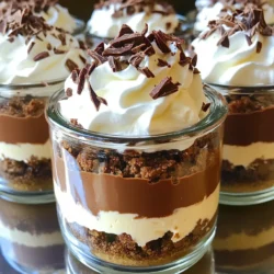 Um die No Bake Mocha Cheesecake Jars zuzubereiten, benötigst du folgende Zutaten: - 225 g Frischkäse, weich - 240 ml Schlagsahne - 60 g Puderzucker - 60 ml stark gebrühter Kaffee, abgekühlt - 2 Esslöffel Kakaopulver - 1 Teelöffel Vanilleextrakt - 120 g Schokoladenkeksbrösel - 2 Esslöffel geschmolzene Butter - Zartbitter-Schokoladenspäne oder Kakaonibs zur Dekoration Die Mengen sind für vier Portionen gedacht. Diese Mengen sorgen für eine schöne Balance zwischen dem cremigen Käse und dem knusprigen Keks. Wenn du mehr machen möchtest, kannst du die Mengen einfach verdoppeln oder verdreifachen. Halte die Verhältnisse gleich. Die Qualität der Zutaten ist wichtig für den Geschmack. Hier sind einige Tipps, die ich empfehle: - Verwende hochwertigen Frischkäse. Er sollte frisch und cremig sein. - Wähle frische Schlagsahne. Diese sollte nicht lange im Kühlschrank stehen. - Nutze echten Vanilleextrakt für mehr Aroma. Künstliche Aromen sind oft weniger intensiv. - Der Kaffee sollte frisch gebrüht sein. So erhältst du den besten Geschmack. - Achte auf gute Schokoladenkekse. Sie geben den Jars einen tollen Crunch. Mit diesen Zutaten und Tipps kannst du leckere und schöne No Bake Mocha Cheesecake Jars machen! Um die Füllung zu machen, nimm eine große Rührschüssel. Verwende einen Handmixer, um den weichen Frischkäse cremig zu schlagen. Dies dauert etwa zwei bis drei Minuten. Gib dann den Puderzucker, das Kakaopulver, den abgekühlten Kaffee und den Vanilleextrakt hinzu. Mische alles gut, bis die Masse fluffig und gleichmäßig ist. Dies sorgt für einen reichen Geschmack. Für die Keksbasis nimm eine separate Schüssel. Vermenge die Schokoladenkeksbrösel mit der geschmolzenen Butter. Rühre, bis die Brösel die Konsistenz von nassem Sand erreichen. Dies gibt der Basis einen tollen Crunch. Du kannst auch mehr oder weniger Butter verwenden, je nach Geschmack. Jetzt kommt der spaßige Teil: das Schichten! Nimm kleine Gläser oder Dessertbecher. Beginne mit einer Schicht der Keksbrösel. Dann füge eine Schicht der Mochafüllung hinzu. Wiederhole dies, bis du das Glas fast voll hast. Beende mit einer Schicht Schlagsahne oder mehr Keksbrösel obenauf. Vergiss nicht, die Desserts mit Zartbitter-Schokoladenspänen oder Kakaonibs zu garnieren. Stelle die Gläser für mindestens zwei Stunden in den Kühlschrank, damit die Füllung fest wird. Um die beste Textur für die Füllung zu erhalten, arbeite mit Raumtemperatur-Frischkäse. Weicher Frischkäse lässt sich leicht mischen und wird cremig. Schlage ihn gut auf, bis er glatt ist. Das sorgt für eine luftige Füllung. Hebe die Schlagsahne vorsichtig unter. So bleibt die Füllung leicht und fluffig. Zu viel Rühren kann die Luft herausnehmen. Die Dekoration macht dein Dessert besonders. Nutze Zartbitter-Schokoladenspäne oder Kakaonibs für einen schönen Look. Diese verleihen dem Dessert auch einen tollen Geschmack. Du kannst auch zusätzliche Schlagsahne obenauf geben. Ein Spritzer Keksbrösel sorgt für einen netten Crunch. Sei kreativ! Bewahre die Cheesecake-Jars immer im Kühlschrank auf. Sie halten sich frisch für bis zu drei Tage. Decke die Gläser gut ab, damit sie nicht austrocknen. Für längere Lagerung kannst du sie einfrieren. Lass sie vor dem Servieren im Kühlschrank auftauen. So bleibt der Geschmack erhalten. {{image_4}} Für die Keksbasis kannst du verschiedene Kekse verwenden. Statt Schokoladenkeksen probiere Butterkekse oder Oreos. Diese bieten einen süßen Kontrast zur cremigen Füllung. Wenn du etwas crunchigeres möchtest, nutze Nusskekse. Diese geben einen tollen Biss. Die Geschmacksrichtung ist anpassbar. Du kannst den Kaffee durch Espresso ersetzen, um einen stärkeren Geschmack zu erzielen. Für eine fruchtige Note füge etwas pürierte Erdbeere hinzu. Auch ein Spritzer Likör wie Amaretto kann das Dessert verfeinern. Kombiniere verschiedene Geschmäcker, um deine eigene Kreation zu schaffen. Für eine vegane Version nutze pflanzlichen Frischkäse und Kokoscreme. Diese Optionen sind leicht erhältlich. Ersetze die Schokoladenkekse durch glutenfreie Kekse aus Mandeln oder Hafer. So bleibt das Dessert für jeden genießbar. Mit diesen Alternativen kannst du jedem eine Freude machen! Um die No Bake Mocha Cheesecake Jars frisch zu halten, decke die Gläser gut ab. Verwende Frischhaltefolie oder einen Deckel. So verhinderst du, dass die Füllung austrocknet. Stelle die Gläser in den Kühlschrank. Das hilft der Füllung, fest zu bleiben und die Aromen zu entfalten. Im Kühlschrank halten sich die Cheesecake-Jars bis zu vier Tage. Nach dieser Zeit kann die Textur leiden. Die Schlagsahne wird nicht mehr so luftig. Die Aromen bleiben zwar, aber die Frische geht verloren. Überprüfe die Jars vor dem Essen immer auf Anzeichen von Verderb. Das Einfrieren der Cheesecake-Jars ist möglich, aber nicht ideal. Der Frischkäse und die Schlagsahne können die Textur verlieren. Wenn du sie dennoch einfrieren möchtest, friere sie in einem luftdichten Behälter ein. Stelle sicher, dass du die Gläser nicht überfüllst. Lass sie vor dem Servieren im Kühlschrank auftauen. Der Geschmack bleibt, aber die Konsistenz kann sich ändern. Ja, du kannst das Rezept im Voraus zubereiten. Die Zubereitung ist einfach und schnell. Mache die Cheesecake-Jars einen Tag vorher. Das gibt den Aromen Zeit, sich zu entwickeln. Stelle die Gläser einfach im Kühlschrank auf. So hast du ein köstliches Dessert bereit, wann immer du es brauchst. Die No Bake Mocha Cheesecake Jars halten sich gut im Kühlschrank. Sie bleiben frisch für etwa 3 bis 5 Tage. Achte darauf, die Gläser gut abzudecken. Dadurch bleibt der Geschmack erhalten und die Füllung bleibt cremig. Wenn du sie länger aufbewahren möchtest, friere sie ein. Es gibt viele Alternativen für Frischkäse. Du kannst Ricotta oder griechischen Joghurt verwenden. Beide sorgen für eine ähnliche Textur. Für eine vegane Option benutze pflanzlichen Frischkäse. Achte darauf, dass die Konsistenz cremig bleibt. So bleibt der Geschmack des Mocha intakt. Um die No Bake Mocha Cheesecake Jars zuzubereiten, braucht man frische Zutaten und klare Schritte. Wir haben die besten Tipps für die perfekte Textur und Dekoration gegeben. Auch Variationen erhöhen den Spaß und passen zu vielen Diäten. Denken Sie daran, die Cheesecake-Jars richtig zu lagern, damit sie lange frisch bleiben. Nutzen Sie die Antworten auf häufige Fragen, um noch besser zu werden. Kochen ist eine Reise, und mit jedem Versuch werden Sie sicherer. Viel Spaß beim Nachmachen!