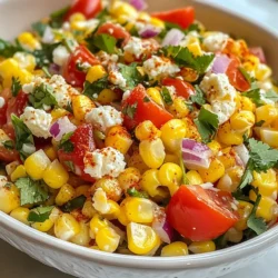 Für einen frisch zubereiteten Mexican Street Corn Salad benötigst du: - 4 frische Maiskolben, gehäutet und gereinigt - 1 rote Paprika, gewürfelt - 1/2 Tasse rote Zwiebel, fein gehackt - 1 Tasse Kirschtomaten, halbiert - 1/2 Tasse Cotija-Käse, zerbröselt - 1/4 Tasse frischer Koriander, gehackt - 2 Esslöffel Mayonnaise - 2 Esslöffel griechischer Joghurt (oder saure Sahne) - 1 Esslöffel Limettensaft - 1 Teelöffel Chilipulver - Salz und Pfeffer nach Geschmack Zuerst bereite alle Zutaten vor. Schäle die Maiskolben und reinige sie gut. Würfle die rote Paprika und hacke die rote Zwiebel. Halbiere die Kirschtomaten. Zerbrösele den Cotija-Käse und hacke den Koriander. Das macht es einfacher, alles schnell zu mischen, wenn du bereit bist. Achte darauf, frischen Mais zu wählen. Er sollte fest und saftig sein. Der Cotija-Käse gibt dem Salat einen tollen Geschmack. Wenn du keinen findest, kannst du Feta verwenden. Für einen extra Kick, verwende frischen Limettensaft. Das macht den Salat frisch und lebendig. Achte darauf, die Gewürze gut anzupassen. Jeder hat einen anderen Geschmack, also schmecke das Dressing gut ab. {{ingredient_image_2}} Zuerst heizen Sie Ihren Grill auf mittelhohe Hitze vor. Legen Sie die frischen Maiskolben direkt auf die Grillroste. Es ist wichtig, die Kolben regelmäßig zu wenden. So bräunen sie gleichmäßig. Grillen Sie den Mais für etwa 10 Minuten, bis er gut durchgegart ist. Nehmen Sie die Kolben vom Grill und lassen Sie sie abkühlen. Sobald der Mais kühl genug ist, um ihn zu halten, nehmen Sie ein scharfes Messer. Schneiden Sie vorsichtig die Körner von den Kolben. Achten Sie darauf, nicht zu viel vom Kolben zu schneiden. Lassen Sie die geschnittenen Körner in einer großen Rührschüssel fallen. Jetzt kommen wir zum spaßigen Teil! Geben Sie die gewürfelte rote Paprika, die fein gehackte rote Zwiebel und die halbierten Kirschtomaten in die Schüssel mit dem Mais. Fügen Sie den zerbröselten Cotija-Käse hinzu. Für das Dressing nehmen Sie eine kleine Schüssel. Vermischen Sie die Mayonnaise, den griechischen Joghurt, den Limettensaft und das Chilipulver. Rühren Sie diese Mischung gut um. Schmecken Sie das Dressing mit Salz und Pfeffer ab. Gießen Sie das Dressing über die Maissalat-Mischung. Rühren Sie vorsichtig um, bis alles gut vermischt ist. Heben Sie den frisch gehackten Koriander unter den Salat. Um den Geschmack zu intensivieren, decken Sie die Schüssel ab. Stellen Sie den Salat für mindestens 30 Minuten in den Kühlschrank, bevor Sie ihn servieren. Um den besten Geschmack zu erzielen, grillen Sie den Mais gut. Der Rauch und die Hitze bringen tolle Aromen. Achten Sie darauf, dass der Mais gleichmäßig bräunt. Wenden Sie die Kolben regelmäßig. Lassen Sie den gegrillten Mais etwas abkühlen, bevor Sie die Körner herausschneiden. So verbrennen Sie sich nicht. Wenn Sie keinen Grill haben, können Sie den Mais auch im Ofen rösten. Heizen Sie Ihren Ofen auf 200 Grad vor. Legen Sie die Kolben auf ein Blech und rösten Sie sie 20 bis 25 Minuten. Drehen Sie sie nach der Hälfte der Zeit um. Dadurch bekommen Sie einen ähnlichen Geschmack wie vom Grill. Servieren Sie den Salat in einer bunten Schüssel. Das macht ihn ansprechend. Garnieren Sie den Salat mit frischem Koriander und einer Prise Chilipulver. Das sieht nicht nur gut aus, sondern bringt auch zusätzlichen Geschmack. Legen Sie Limettenviertel dazu. Jeder kann dann nach Belieben etwas Saft hinzufügen. Pro Tipps Mais perfekt grillen: Achten Sie darauf, die Maiskolben regelmäßig zu wenden, um eine gleichmäßige Bräunung und einen leckeren Grillgeschmack zu erzielen. Frische Zutaten wählen: Verwenden Sie frische und reife Zutaten für den besten Geschmack. Je frischer das Gemüse, desto besser wird der Salat. Variationen ausprobieren: Fügen Sie andere Zutaten wie Avocado oder schwarze Bohnen hinzu, um den Salat noch abwechslungsreicher und nahrhafter zu gestalten. Salat gut kühl stellen: Lassen Sie den Salat vor dem Servieren mindestens 30 Minuten im Kühlschrank stehen, damit sich die Aromen gut entfalten können. {{image_4}} Für eine vegetarische oder vegane Version des Mexican Street Corn Salads können Sie den Cotija-Käse ersetzen. Nutzen Sie stattdessen einen veganen Käse oder einfach mehr Avocado. Avocado bringt eine tolle Cremigkeit. Verwenden Sie pflanzliche Mayonnaise, um das Dressing anzupassen. So bleibt der Salat frisch und köstlich. Fügen Sie dem Salat weitere Zutaten hinzu, um den Geschmack zu intensivieren. Gegrillte Zucchini oder Paprika passen perfekt. Sie können auch schwarze Bohnen für mehr Protein und Textur einbringen. Ein Spritzer scharfer Sauce oder Jalapeños bringt einen zusätzlichen Kick. Experimentieren Sie mit diesen Optionen, um Ihren perfekten Salat zu kreieren. Wenn Sie glutenfrei essen, sind alle Zutaten in diesem Salat sicher. Für eine kohlenhydratarme Diät können Sie den Mais reduzieren und mehr Gemüse hinzufügen. Zucchini oder Blumenkohl bieten tolle Alternativen. Achten Sie darauf, alle Zutaten frisch zu halten, um die besten Ergebnisse zu erzielen. Um den Mexican Street Corn Salad frisch zu halten, bewahre ihn in einem luftdichten Behälter auf. Dies verhindert, dass Luft und Feuchtigkeit den Salat beeinflussen. Du kannst den Salat bis zu drei Tage im Kühlschrank lagern. Stelle sicher, dass du ihn vor dem Servieren gut umrührst, damit sich die Aromen wieder vermischen. Die Haltbarkeit des Salates hängt von den Zutaten ab. Frisches Gemüse hält in der Regel 2 bis 3 Tage gut. Der Cotija-Käse kann die Frische etwas reduzieren, also sei vorsichtig. Wenn du beim Essen einen unangenehmen Geruch oder eine veränderte Farbe bemerkst, wirf den Salat weg. Wenn du Reste hast, kannst du sie kreativ verwenden. Füge den Salat zu Tacos oder als Beilage zu gegrilltem Fleisch hinzu. Du kannst auch einen Wrap machen, indem du Tortillas verwendest. Wenn der Salat etwas trocken ist, füge etwas Limettensaft oder Joghurt hinzu, um ihn wieder frisch zu machen. Mexican Street Corn Salad, auch Elote-Salat genannt, kommt aus Mexiko. Dort ist gegrillter Mais ein beliebtes Straßenessen. Die Frische von Zutaten macht diesen Salat besonders. Oft wird er mit Limette, Käse und Gewürzen serviert. Ja, du kannst den Salat im Voraus machen. Es ist sogar besser, um die Aromen zu vereinen. Bereite ihn bis zu einen Tag vorher vor. Lagere ihn im Kühlschrank. So bleibt der Salat frisch. Um den Salat würziger zu machen, füge mehr Chilipulver hinzu. Du kannst auch frische Jalapeños verwenden. Ein Spritzer scharfe Soße bringt mehr Geschmack. Probiere, die Gewürze nach deinem Geschmack anzupassen. Der Blogbeitrag hat die wichtigsten Punkte für den perfekten Mexican Street Corn Salad abgedeckt. Wir sahen uns die Zutaten, die Zubereitung und viele praktische Tipps an. Der Salat lässt sich leicht anpassen, je nach Diät oder Geschmack. Du kannst ihn gut aufbewahren und schnell wiederverwenden. Probiere verschiedene Varianten aus. Der Salat wird sicher auch bei deinen Freunden beliebt sein. Jetzt bist du bereit, diesen leckeren Salat selbst zu machen!