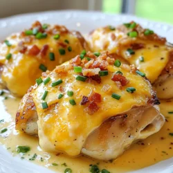 Für dieses köstliche Gericht benötigst du: - 4 Hähnchenschenkel, mit Knochen und Haut - 2 Esslöffel Olivenöl - 1 Packung Ranch-Gewürzmischung - 1 Tasse Frischkäse, weich gemacht - 1/2 Tasse Hühnerbrühe - 1 Tasse geriebener Cheddar-Käse - 1/2 Tasse gekochte Speckstückchen (oder Truthahn-Speck) - 1/4 Tasse gehackte Frühlingszwiebeln - Salz und Pfeffer nach Geschmack Die Ranch-Gewürzmischung ist der Star. Sie gibt dem Gericht viel Geschmack. Olivenöl hilft, das Hähnchen knusprig zu machen. Frischkäse macht die Sauce cremig. Speck fügt einen herzhaften Crunch hinzu. Frühlingszwiebeln bringen Frische und Farbe ins Spiel. Dieses Rezept reicht für vier hungrige Personen. Wenn du mehr Gäste hast, kannst du die Menge einfach verdoppeln. Achte darauf, die Garzeiten zu prüfen, wenn du mehr machst. Die Zutaten sind einfach zu finden und machen das Gericht schnell und lecker. {{ingredient_image_2}} Zuerst nimmst du die Hähnchenschenkel aus dem Kühlschrank. Lass sie kurz auf Zimmertemperatur kommen. So garen sie gleichmäßiger. Danach würze sie mit Salz und Pfeffer. Verwende genug Gewürz, um den Geschmack zu verstärken. Das ist wichtig für das gesamte Gericht. Erhitze das Olivenöl in einer großen Pfanne. Stelle die Hitze auf mittel bis hoch ein. Wenn das Öl heiß ist, lege die Hähnchenschenkel mit der Hautseite nach unten in die Pfanne. Brate sie etwa 5-7 Minuten, bis sie goldbraun sind. Wende die Hähnchenschenkel und brate sie weitere 5 Minuten. Das sorgt für einen schönen Crunch. Streue dann die Ranch-Gewürzmischung gleichmäßig über das Hähnchen. Dies gibt dem Gericht den besonderen Geschmack. Gib den Frischkäse und die Hühnerbrühe in die Pfanne. Rühre vorsichtig, bis alles gut vermischt ist. Die Mischung wird schnell cremig. Reduziere die Hitze auf mittlere bis niedrige Stufe. Decke die Pfanne ab und lasse das Gericht 15-20 Minuten köcheln. Achte darauf, dass das Hähnchen eine Innentemperatur von 75°C erreicht. Entferne den Deckel und streue den geriebenen Cheddar-Käse und die Speckstückchen über das Hähnchen. Decke die Pfanne erneut ab, bis der Käse schmilzt. Garniere das Gericht mit den gehackten Frühlingszwiebeln. So sieht es nicht nur gut aus, es schmeckt auch wunderbar! Die Garzeit für Hähnchenschenkel ist wichtig. Brate sie zuerst 5-7 Minuten mit der Hautseite nach unten. Wende sie und koche sie weitere 5 Minuten. Danach decke die Pfanne ab und lasse sie 15-20 Minuten köcheln. So bleibt das Hähnchen saftig und zart. Die Innentemperatur sollte 75°C (165°F) erreichen. Nutze ein Fleischthermometer, um sicherzugehen. Die Sauce ist das Herzstück dieses Gerichts. Du kannst sie mit mehr Frischkäse oder Hühnerbrühe anpassen. Füge etwas Knoblauchpulver oder Paprika hinzu, wenn du es würziger magst. Für zusätzliche Frische kannst du Zitronensaft oder frische Kräuter wie Petersilie verwenden. Diese kleinen Anpassungen machen einen großen Unterschied im Geschmack. Um die Zubereitung zu erleichtern, bereite die Zutaten im Voraus vor. Schneide die Frühlingszwiebeln und messe die Gewürze ab. Du kannst die Hähnchenschenkel auch am Vortag würzen. So haben sie mehr Geschmack. Wenn du die Sauce magst, bereite sie schon vorher vor. Das spart Zeit und macht das Kochen stressfreier. Pro Tipps Hähnchen marinieren: Lasse die Hähnchenschenkel vor dem Kochen mindestens 30 Minuten in der Ranch-Gewürzmischung marinieren, um den Geschmack zu intensivieren. Die Haut knusprig machen: Um eine besonders knusprige Haut zu erzielen, brate die Hähnchenschenkel zuerst ohne Deckel, bis sie goldbraun sind. Frischkäse richtig verwenden: Stelle sicher, dass der Frischkäse Raumtemperatur hat, bevor du ihn hinzufügst, damit er sich besser in die Sauce einfügt. Abschmecken: Probiere die Sauce vor dem Servieren und passe die Gewürze nach deinem Geschmack an – ein Hauch mehr Salz oder Pfeffer kann den Unterschied machen! {{image_4}} Wenn du Hähnchen nicht magst, probiere andere Proteine. Du kannst Schweinefleisch oder Rindfleisch verwenden. Lachs passt auch gut. Achte darauf, die Garzeit anzupassen. Jedes Protein hat eine andere Kochzeit. So bleibt dein Gericht perfekt zart und saftig. Die Ranch-Gewürzmischung ist klasse, aber du kannst sie anpassen. Magst du es scharf? Füge etwas Cayennepfeffer hinzu. Für einen mediterranen Touch, probiere italienische Kräuter. Du kannst auch Knoblauchpulver oder Paprika verwenden. Experimentiere mit den Gewürzen, um deinen Geschmack zu treffen. Dieses Gericht ist sättigend, aber eine Beilage kann helfen. Blumenkohlreis ist eine tolle, kohlenhydratarme Option. Ein frischer grüner Salat passt auch gut dazu. Du kannst auch Zucchini-Nudeln probieren. Diese Beilagen sind leicht und ergänzen die Aromen perfekt. Um die Reste deines Keto Crack Chicken Thigh Skillet richtig zu lagern, lasse das Gericht zuerst abkühlen. Danach lege es in einen luftdichten Behälter. So bleibt der Geschmack frisch. Du kannst auch die Portionen aufteilen. So kannst du leicht nur das nehmen, was du brauchst. Achte darauf, das Gericht innerhalb von zwei Stunden nach dem Kochen zu lagern. Beim Aufwärmen ist es wichtig, das Gericht gleichmäßig zu erhitzen. Du kannst die Reste in der Mikrowelle oder auf dem Herd erwärmen. Wenn du die Mikrowelle benutzt, decke das Gericht ab, damit es nicht austrocknet. Erwärme es in kurzen Intervallen und rühre zwischendurch um. Auf dem Herd kannst du etwas Hühnerbrühe hinzufügen, um die Sauce cremig zu halten. So bleibt das Gericht saftig und lecker. Im Kühlschrank bleibt dein Keto Crack Chicken Thigh Skillet etwa 3 bis 4 Tage haltbar. Stelle sicher, dass du es in einem luftdichten Behälter aufbewahrst. Im Gefrierschrank kann das Gericht bis zu 3 Monate gelagert werden. Achte darauf, es gut einzupacken, um Gefrierbrand zu vermeiden. Vor dem Servieren solltest du es über Nacht im Kühlschrank auftauen. Dann kannst du es wie gewohnt aufwärmen. Ja, dieses Rezept ist perfekt für die Keto-Diät. Es enthält keine Kohlenhydrate aus Nudeln oder Reis. Stattdessen nutzen wir Hähnchenschenkel, Käse und Speck. Das macht es reich an gesunden Fetten und eiweißhaltig. Diese Zutaten helfen, den Blutzuckerspiegel stabil zu halten. Du kannst dieses Gericht ohne Bedenken in deine Mahlzeiten einbauen. Ja, du kannst den Frischkäse ersetzen. Eine gute Alternative ist Mascarpone oder Ricotta. Beide sind cremig und haben einen ähnlichen Geschmack. Diese Optionen bieten auch gesunde Fette, die gut in die Keto-Diät passen. Wenn du eine milchfreie Option suchst, kannst du auch Cashew-Creme verwenden. Sie gibt der Sauce eine tolle Textur. Zu diesem Gericht passen viele Beilagen. Ein frischer grüner Salat ist immer eine gute Wahl. Er bringt einen schönen Kontrast zur Cremigkeit des Hähnchens. Blumenkohlreis ist eine weitere tolle Ergänzung. Er ist leicht und passt gut zu den Aromen des Gerichts. Du kannst auch gedünstetes Gemüse wie Brokkoli oder Zucchini servieren. Diese Beilagen machen dein Essen bunt und gesund. Das Keto Crack Chicken Thigh Skillet ist einfach und lecker. Wir haben die Hauptzutaten, Gewürze und die Zubereitung Schritt für Schritt besprochen. Mit den Tipps und Tricks kannst du das Gericht perfekt hinbekommen. Variationen geben dir die Freiheit, die Rezepte anzupassen. Achte auch darauf, wie du die Reste lagerst, damit sie frisch bleiben. Dieses Rezept ist nicht nur keto-freundlich, es bietet auch viele Möglichkeiten, deine Küche kreativ zu nutzen. Probiere es aus und genieße die leckeren Ergebnisse!