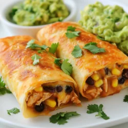 Die Hauptzutaten für Hähnchen-Chimichangas sind einfach zu finden. Hier ist, was du brauchst: - 2 Tassen gekochtes, zerfleddertes Hähnchen - 1 Tasse schwarze Bohnen, abgetropft und gespült - 1 Tasse Maiskörner, frisch oder gefroren - 1 Tasse geriebener Käse (Cheddar oder mexikanische Käsemischung) - 4 große Weizentortillas Diese Zutaten bilden die Basis für die köstliche Füllung der Chimichangas. Du kannst das gekochte Hähnchen selbst zubereiten oder Reste verwenden. Die schwarzen Bohnen und der Mais fügen Textur und Geschmack hinzu. Um den Chimichangas Geschmack zu verleihen, benötigst du einige Gewürze: - 1 Teelöffel Kreuzkümmel - 1 Teelöffel Chili-Pulver - 1/2 Teelöffel Knoblauchpulver - Salz und Pfeffer nach Geschmack Diese Gewürze machen das Gericht lebendig. Kreuzkümmel bringt ein warmes, erdiges Aroma. Chili-Pulver fügt eine angenehme Schärfe hinzu. Knoblauchpulver verstärkt den Geschmack und macht die Füllung unwiderstehlich. Für den perfekten Abschluss kannst du einige Toppings hinzufügen: - Guacamole - Sauerrahm - Salsa - Frischer Koriander Diese Toppings bringen Frische und Cremigkeit. Guacamole ist eine großartige Wahl für einen cremigen Geschmack. Salsa bringt einen zusätzlichen Kick. Du kannst die Toppings nach deinem Geschmack und deiner Vorliebe auswählen. {{ingredient_image_2}} Zuerst bereite ich die Füllung vor. Ich nehme eine große Schüssel. Dort gebe ich 2 Tassen gekochtes, zerfleddertes Hähnchen. Dann füge ich 1 Tasse schwarze Bohnen hinzu. Ich spüle die Bohnen gut ab, damit sie frisch schmecken. Jetzt kommen 1 Tasse Maiskörner dazu. Ich verwende gerne frischen oder gefrorenen Mais. Dann gebe ich 1 Tasse geriebenen Käse in die Schüssel. Cheddar oder mexikanische Käsemischung sind perfekt. Anschließend füge ich 1 Teelöffel Kreuzkümmel und 1 Teelöffel Chili-Pulver hinzu. Ein halber Teelöffel Knoblauchpulver sorgt für zusätzlichen Geschmack. Ich würze mit Salz und Pfeffer nach Geschmack und mische alles gut. Jetzt ist es Zeit, die Tortillas zu wickeln. Ich nehme eine große Weizentortilla und lege sie auf eine saubere Fläche. In die Mitte der Tortilla gebe ich etwa 1 Tasse der Hähnchen-Mischung. Dann klappe ich die Seiten der Tortilla über die Füllung. Ich rolle sie von der Unterseite her auf. So entsteht eine schöne Chimichanga. Ich wiederhole diesen Vorgang mit den restlichen Tortillas und der Füllung. Es ist wichtig, die Tortillas gut zu wickeln, damit die Füllung nicht herausfällt. Jetzt erhitze ich das Öl in einer tiefen Pfanne oder Fritteuse. Ich stelle die Hitze auf mittlere Temperatur, etwa 180°C. Es ist wichtig, genug Öl zu verwenden, um den Boden der Pfanne etwa 2-5 cm hoch zu bedecken. Ich lege die eingerollten Chimichangas vorsichtig mit der Nahtseite nach unten ins heiße Öl. Dabei achte ich darauf, die Pfanne nicht zu überfüllen. Ich frittiere sie 3-4 Minuten pro Seite, bis sie goldbraun sind. Wenn sie fertig sind, nehme ich die Chimichangas aus dem Öl. Ich lege sie auf einen Teller mit Küchenpapier, um überschüssiges Öl abtropfen zu lassen. Dann sind sie bereit zum Servieren! Für die besten Hähnchen-Chimichangas musst du das Öl richtig heiß machen. Ich empfehle, das Öl auf etwa 180°C zu erhitzen. Wenn du einen Holzlöffel ins Öl hältst, sollten kleine Blasen aufsteigen. Dies zeigt, dass das Öl bereit ist. Lege die Chimichangas vorsichtig ins Öl. So werden sie schön knusprig. Frittiere sie 3-4 Minuten pro Seite. Achte darauf, dass du nicht zu viele auf einmal frittierst. Das senkt die Temperatur des Öls und macht die Chimichangas weich. Die Füllung ist der Schlüssel zu leckeren Chimichangas. Du kannst sie ganz nach deinem Geschmack anpassen. Mögen deine Freunde keine Bohnen? Lass sie einfach weg. Du kannst auch anderes Gemüse wie Paprika oder Zucchini hinzufügen. Für mehr Schärfe füge frische Jalapeños hinzu. Wenn du Käse liebst, probiere verschiedene Käsesorten aus. Mozzarella oder Pepperjack bringen neue Geschmäcker. Experimentiere und finde die perfekte Mischung für dich! Ein häufiger Fehler ist, die Tortillas zu überfüllen. Das führt dazu, dass sie beim Frittieren aufplatzen. Verwende etwa eine Tasse der Füllung pro Tortilla. Achte auch darauf, die Chimichangas gut zu verschließen. Die Naht sollte unten liegen. Ein weiterer Fehler ist, das Öl nicht heiß genug zu machen. Dadurch werden die Chimichangas nicht knusprig. Kontrolliere die Temperatur regelmäßig. Mit diesen Tipps wirst du tolle Chimichangas zaubern! Pro Tipps Frisch ist besser: Verwenden Sie frisches Hähnchen und frisches Gemüse, um den Geschmack Ihrer Chimichangas zu intensivieren. Frittieröl richtig wählen: Verwenden Sie Öl mit hohem Rauchpunkt wie Erdnuss- oder Rapsöl, um ein optimales Frittierergebnis zu erzielen. Für die perfekte Füllung: Lassen Sie die Füllung etwas abkühlen, bevor Sie sie in die Tortillas geben, um ein Durchweichen der Tortillas zu vermeiden. Variationen ausprobieren: Experimentieren Sie mit verschiedenen Käsesorten oder fügen Sie jalapeños hinzu, um den Chimichangas eine besondere Note zu verleihen. {{image_4}} Du kannst die Hähnchen-Chimichangas einfach vegetarisch machen. Ersetze das Hähnchen durch 2 Tassen gewürfeltes Gemüse. Zucchini, Paprika und Spinat passen gut. Füge die schwarzen Bohnen und den Mais hinzu. Der Käse bleibt gleich, um den Geschmack zu halten. Wenn du abwechseln möchtest, probiere andere Proteine. Du kannst Rindfleisch oder Schweinefleisch verwenden. Gekochtes oder geräuchertes Fleisch funktioniert sehr gut. Für ein besonderes Aroma verwende auch Fisch oder Garnelen. Denke daran, die Gewürze leicht anzupassen. Um die Chimichangas interessanter zu machen, spiele mit den Gewürzen. Füge mehr Chili-Pulver für Schärfe hinzu. Du kannst auch Paprika oder Oregano verwenden. Experimentiere mit frischen Kräutern wie Koriander oder Basilikum. Diese Variationen bieten dir neue Geschmackserlebnisse. Wenn du Hähnchen-Chimichangas übrig hast, bewahre sie sicher auf. Lege die Reste in einen luftdichten Behälter. Sie bleiben im Kühlschrank bis zu drei Tage frisch. Achte darauf, dass sie gut abgedeckt sind. So bleiben sie nicht nur lecker, sondern auch saftig. Du kannst Chimichangas auch einfrieren. Wickele sie einzeln in Frischhaltefolie. Lege sie danach in einen Gefrierbeutel. So bleiben sie bis zu drei Monate haltbar. Achte darauf, die Luft so gut wie möglich zu entfernen. Das verhindert Frostbildung und hält den Geschmack. Wenn du die Chimichangas wieder aufwärmen willst, gibt es einige gute Methoden. Du kannst sie im Ofen auf 180°C für etwa 15 Minuten erwärmen. So bleiben sie knusprig. Wenn du es schneller magst, benutze die Mikrowelle. Erwärme sie für 1-2 Minuten, aber die Haut wird weich. Für die beste Textur, empfehle ich die Ofenmethode. Um Chimichangas knusprig zu machen, ist heißes Öl der Schlüssel. Erhitze das Öl auf 180°C. Achte darauf, die Chimichangas nicht zu überfüllen. Frittiere sie 3-4 Minuten pro Seite. So werden sie goldbraun und knusprig. Ja, du kannst die Chimichangas auch im Ofen backen. Heize den Ofen auf 200°C vor. Lege die Chimichangas auf ein Backblech und sprühe sie leicht mit Öl ein. Backe sie 20-25 Minuten, bis sie goldbraun sind. Es gibt viele tolle Beilagen für Chimichangas. Probiere Guacamole, Sauerrahm oder frische Salsa. Auch ein einfacher Salat passt gut dazu. Diese Beilagen bringen frische Aromen und einen schönen Kontrast. In diesem Artikel haben wir die wichtigsten Schritte zur Zubereitung von Hähnchen-Chimichangas besprochen. Wir haben die Hauptzutaten, die Zubereitungsweise und nützliche Tipps behandelt. Außerdem hast du erfahren, wie du kreative Variationen erstellen kannst. Schlussendlich sind das die perfekten Optionen für einen leckeren Snack oder eine Mahlzeit. Experimentiere mit den Tipps, um deine eigenen perfekten Chimichangas zu kreieren. Deine Küche wird es dir danken!