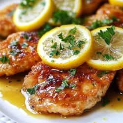 Für ein köstliches Chicken Francese benötigst du folgende Zutaten: - 4 Hähnchenbrustfilets, ohne Haut und Knochen - Salz und Pfeffer, nach Geschmack - 1 Tasse Weizenmehl - 2 große Eier - 2 Esslöffel frischer Zitronensaft - 1 Esslöffel frisch gehackte Petersilie - 1/2 Teelöffel Knoblauchpulver - 1/4 Teelöffel schwarzer Pfeffer - 1/4 Tasse Olivenöl (zum Braten) - 1 Tasse natriumarme Hühnerbrühe - 2 Esslöffel ungesalzene Butter - Zitronenscheiben, zur Dekoration - Zusätzliche gehackte Petersilie, zur Dekoration Frische Zutaten machen den Unterschied. Achte darauf, dass die Hähnchenbrustfilets frisch sind. Sie sollten eine gleichmäßige Farbe haben und gut riechen. Frische Zitronen geben dem Gericht den besten Geschmack. Verwende frische Petersilie, wenn möglich. Dies sorgt für mehr Aroma und Farbe. Wenn du keine Hähnchenbrust hast, kannst du auch Hähnchenschenkel verwenden. Sie sind saftiger und haben viel Geschmack. Für eine glutenfreie Option benutze Mandelmehl oder glutenfreies Mehl. Du kannst auch die Butter durch Olivenöl ersetzen, wenn du eine leichtere Variante möchtest. {{ingredient_image_2}} Zuerst bereiten wir das Hähnchen vor. Nehmen Sie die Hähnchenbrustfilets und legen Sie sie zwischen zwei Frischhaltefolien. Klopfen Sie die Filets vorsichtig mit einem Fleischklopfer. Ziel ist eine gleichmäßige Dicke von etwa 1,5 cm. So garen sie gleichmäßig. Würzen Sie beide Seiten mit Salz und Pfeffer, um den Geschmack zu verbessern. Jetzt richten wir die Panierstation ein. Nehmen Sie eine flache Schüssel und füllen Sie sie mit Weizenmehl. In einer anderen Schüssel verquirlen Sie zwei Eier. Fügen Sie frischen Zitronensaft, Knoblauchpulver, schwarzen Pfeffer und gehackte Petersilie hinzu. Mischen Sie alles gut. Dies wird die Panade für das Hähnchen. Nun kommt der interessante Teil: das Hähnchen panieren. Nehmen Sie ein Hähnchenbrustfilet und wenden Sie es im Mehl. Schütteln Sie das überschüssige Mehl ab. Tauchen Sie das Filet dann in die Eiermischung und lassen Sie den Überschuss abtropfen. Wiederholen Sie dies mit allen Filets. Erhitzen Sie Olivenöl in einer großen Pfanne bei mittlerer Hitze. Sobald das Öl heiß ist, geben Sie die panierten Hähnchenbrüste hinein. Braten Sie sie in Chargen, um Überfüllung zu vermeiden. Garen Sie jede Seite 4-5 Minuten, bis sie goldbraun sind. Nehmen Sie das Hähnchen aus der Pfanne und legen Sie es auf einen Teller mit Küchenpapier. Jetzt machen wir die Soße. Geben Sie die Hühnerbrühe in die gleiche Pfanne. Bringen Sie die Brühe zum Köcheln und lösen Sie die Reste vom Boden. Fügen Sie die ungesalzene Butter hinzu und rühren Sie, bis sie geschmolzen ist. Geben Sie das gegarte Hähnchen zurück in die Pfanne. Lassen Sie es 2-3 Minuten in der Soße simmern, damit die Aromen sich verbinden. Zum Schluss richten Sie das Hähnchen an. Nehmen Sie Servierteller und legen Sie die Hähnchenbrustfilets darauf. Träufeln Sie die Soße darüber. Garnieren Sie mit frischen Zitronenscheiben und zusätzlicher gehackter Petersilie. Servieren Sie das Gericht heiß und genießen Sie es! Um die Panade perfekt zu machen, achte auf die Dicke des Hühnchens. Klopfe die Hähnchenbrustfilets gleichmäßig auf 1,5 cm. Das sorgt für gleichmäßiges Garen. Nutze frisches Mehl für die Panade. Mische die Eier gut mit dem Zitronensaft und der Petersilie. So haftet die Panade besser. Wende das Hühnchen im Mehl und schüttle überschüssiges Mehl ab. So bleibt die Panade knusprig. Ein häufiger Fehler ist, das Hühnchen zu überladen. Brate lieber in kleinen Chargen. Das sorgt für eine gleichmäßige Bräunung. Lass das Öl nicht zu heiß werden, sonst verbrennt die Panade. Achte darauf, die Hähnchenstücke nicht zu lange in der Eimischung zu lassen. Zu viel Flüssigkeit kann die Panade aufweichen. Und vergiss nicht, die Pfanne nach dem Braten gut zu reinigen. So bleibt der Geschmack der Soße rein. Für mehr Geschmack kannst du frische Kräuter verwenden. Petersilie ist eine tolle Wahl. Füge auch etwas Zitrone zur Soße hinzu. Das gibt einen frischen Kick. Anstelle von Wasser kannst du auch Hühnerbrühe verwenden, um die Soße reichhaltiger zu machen. Experimentiere mit Gewürzen wie Paprika oder italienischen Kräutern. So erhält dein Chicken Francese eine persönliche Note. Pro Tipps Hühnchen gleichmäßig klopfen: Durch das Klopfen der Hähnchenbrustfilets auf eine gleichmäßige Dicke stellt man sicher, dass sie gleichmäßig garen und nicht trocken werden. Mehl gut abklopfen: Nachdem Sie das Hühnchen im Mehl gewendet haben, schütteln Sie überschüssiges Mehl ab, um eine knusprige, gleichmäßige Panade zu erhalten. Öl richtig erhitzen: Warten Sie, bis das Olivenöl heiß genug ist, bevor Sie das Hühnchen hinzufügen. Ein heißes Öl sorgt für eine perfekte goldbraune Kruste. Soße nicht überkochen: Achten Sie darauf, die Soße nur leicht köcheln zu lassen, um ihren Geschmack und die Konsistenz zu bewahren. Ein sanftes Simmern ist ideal. {{image_4}} Wenn Sie eine glutenfreie Diät haben, können Sie einfach die Weizenmehl durch glutenfreies Mehl ersetzen. Viele Marken bieten gute Optionen, die sich gut zum Panieren eignen. Achten Sie darauf, dass das glutenfreie Mehl gut haftet. Das gibt Ihnen eine knusprige Textur. Für eine vegetarische Version können Sie Hähnchen durch Auberginen oder Zucchini ersetzen. Schneiden Sie das Gemüse in gleichmäßige Scheiben. Panieren Sie es wie im Rezept beschrieben. Die Aromen von Zitronensaft und Kräutern passen perfekt zu Gemüse. Nutzen Sie saisonale Zutaten, um das Gericht zu variieren. Im Frühling können Sie Spargel oder Erbsen hinzufügen. Im Sommer passen frische Tomaten gut. Im Herbst können Sie Kürbis oder Süßkartoffeln ausprobieren. Diese Zutaten bringen frische Aromen und Farben auf den Teller. Um übrig gebliebenes Chicken Francese richtig zu lagern, lassen Sie es zuerst abkühlen. Wickeln Sie die Hähnchenstücke in Frischhaltefolie oder legen Sie sie in einen luftdichten Behälter. So bleibt das Gericht frisch. Lagern Sie das Hühnchen im Kühlschrank. Es hält sich dort bis zu drei Tage. Wenn Sie Chicken Francese länger aufbewahren möchten, können Sie es einfrieren. Stellen Sie sicher, dass das Gericht vollständig abgekühlt ist. Teilen Sie die Portionen auf und legen Sie sie in Gefrierbeutel. Drücken Sie die Luft heraus, bevor Sie sie schließen. So bleibt der Geschmack gut erhalten. Zum Auftauen legen Sie das Hühnchen einfach über Nacht in den Kühlschrank. Vermeiden Sie das Auftauen in der Mikrowelle, da dies die Textur beeinträchtigen kann. Um das Chicken Francese wieder zu erwärmen, nutzen Sie eine Pfanne oder den Ofen. In einer Pfanne erhitzen Sie etwas Olivenöl bei mittlerer Hitze. Fügen Sie das Hühnchen hinzu und erwärmen Sie es sanft. Im Ofen legen Sie das Hühnchen in eine Auflaufform und decken es mit Aluminiumfolie ab. Erwärmen Sie es bei 180 Grad Celsius für etwa 15-20 Minuten. So bleibt das Hühnchen saftig und lecker. Chicken Francese ist ein leckeres Hühnchengericht. Es besteht aus Hühnchen, das in Mehl und Ei gewendet wird. Dann wird es in Olivenöl gebraten. Die Soße ist eine Mischung aus Hühnerbrühe, Zitronensaft und Butter. Das Gericht hat einen frischen, zitronigen Geschmack und ist einfach zuzubereiten. Viele lieben es wegen seiner knusprigen Kruste und der zarten Textur. Um Chicken Francese gesünder zu machen, können Sie einige einfache Schritte befolgen: - Verwenden Sie weniger Öl beim Braten. - Ersetzen Sie die Butter durch eine leichtere Alternative oder lassen Sie sie ganz weg. - Nutzen Sie Vollkornmehl statt Weizenmehl für mehr Ballaststoffe. - Fügen Sie mehr Gemüse hinzu, um das Gericht ausgewogener zu gestalten. Diese Änderungen helfen, Kalorien zu sparen und den Nährwert zu steigern. Ja, Sie können Chicken Francese im Voraus zubereiten. Sie können das Hühnchen panieren und im Kühlschrank lagern. Braten Sie es einfach kurz vor dem Servieren. Für die Soße können Sie die Brühe und die Butter im Voraus mischen. Erwärmen Sie die Soße, wenn das Hühnchen fertig ist. So sparen Sie Zeit und können das Gericht schnell genießen. Typisch serviert man Chicken Francese mit Beilagen wie: - Knoblauchkartoffelpüree - Gedämpftem Spargel - Pasta in leichter Soße - Frischem Salat Diese Beilagen ergänzen den Geschmack des Hühnchens und machen das Essen rund. Sie bieten eine schöne Balance zu dem reichen, zitronigen Geschmack. Chicken Francese bietet einen klaren und einfachen Weg, um leckeres Hähnchen zuzubereiten. Wir haben die wichtigen Zutaten, die Zubereitung und nützliche Tipps behandelt. Außerdem als Bonus einige Variationen und Aufbewahrungstipps gegeben. Denke daran, frische Zutaten und die richtigen Zubereitungsmethoden zu nutzen. Ob du nach Alternativen suchst oder Fehler vermeiden willst, diese Infos helfen dir weiter. Experimentiere und finde deine Lieblingsversion!