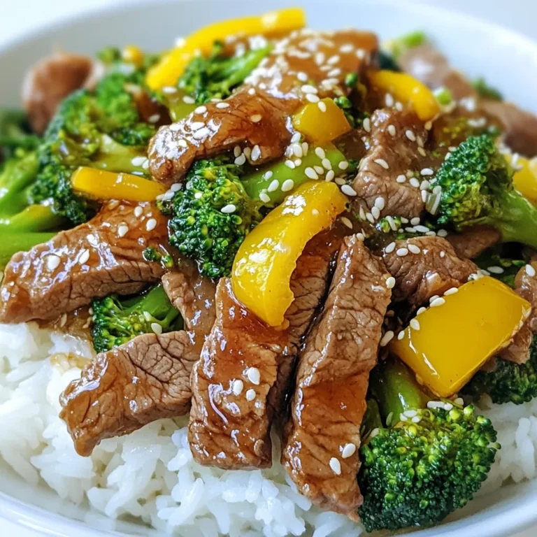 Hier sind die Zutaten, die du für Honig-Knoblauch-Rindfleisch mit Brokkoli brauchst: - 450 g Rinderfilet, hauchdünn geschnitten - 2 Tassen Brokkoliröschen - 1 Tasse Paprika, in Scheiben geschnitten (rot oder gelb) - 4 Knoblauchzehen, fein gehackt - 60 ml Honig - 60 ml Sojasauce (low sodium) - 1 Esslöffel Speisestärke - 1 Esslöffel Sesamöl - 2 Esslöffel Pflanzenöl (zum Braten) - 1 Teelöffel frischer Ingwer, gerieben - 60 ml Wasser - Salz und Pfeffer nach Geschmack - Gekochter weißer oder brauner Reis (zum Servieren) Achte darauf, frische Zutaten zu verwenden. Frisches Gemüse macht einen großen Unterschied im Geschmack. Wähle ein gutes Stück Rinderfilet für zarte Stücke. Die Sojasauce kann auch glutenfrei sein, wenn du das bevorzugst. Wenn du keinen frischen Ingwer hast, kannst du auch Ingwerpulver verwenden, aber frisch ist besser. Du kannst die Paprika durch andere Gemüse ersetzen. Karotten oder Zucchini passen gut. Wenn du es schärfer magst, füge etwas Chili oder Sriracha hinzu. Für eine süßere Note kannst du mehr Honig nutzen. Wenn du die Sauce dicker magst, erhöhe die Speisestärke. {{ingredient_image_2}} Um die Honig-Knoblauch-Sauce zuzubereiten, nehme eine Schüssel. Füge 60 ml Honig, 60 ml Sojasauce, 4 fein gehackte Knoblauchzehen, 1 Teelöffel geriebenen Ingwer und 60 ml Wasser hinzu. Rühre alles gut um. Die Sauce ist jetzt bereit und du kannst sie beiseite stellen. Nimm 450 g Rinderfilet und schneide es hauchdünn. In einer separaten Schüssel mische das geschnittene Fleisch mit 1 Esslöffel Speisestärke, Salz und Pfeffer. Stelle sicher, dass das Rindfleisch gleichmäßig bedeckt ist. Dies gibt dem Fleisch eine schöne Kruste beim Braten. Erhitze 1 Esslöffel Pflanzenöl in einer Pfanne bei mittlerer bis hoher Hitze. Gib das Rindfleisch in einer einzigen Schicht in die Pfanne. Brate es 3-4 Minuten, bis es gebräunt ist. Nimm das Rindfleisch danach heraus und stelle es beiseite. Füge in derselben Pfanne 1 Esslöffel Pflanzenöl hinzu. Gib 2 Tassen Brokkoliröschen und 1 Tasse in Scheiben geschnittene Paprika hinein. Brate das Gemüse 3-5 Minuten an, bis es lebendig und zart-knackig ist. Gib das Rindfleisch zurück in die Pfanne. Gieße die Honig-Knoblauch-Sauce darüber und rühre alles gut um. Lass es 2-3 Minuten köcheln, damit die Sauce eindickt. Jetzt ist dein Gericht fast fertig! Das Rindfleisch sollte bei mittlerer bis hoher Hitze braten. Achte darauf, es in einer einzigen Schicht in die Pfanne zu legen. Brate es etwa 3-4 Minuten, bis es eine schöne braune Farbe hat. Das sorgt für den besten Geschmack und die richtige Textur. Wenn du das Fleisch zu lange brätst, wird es zäh. Um die Sauce dickflüssig zu machen, ist die Speisestärke wichtig. Mische sie gut mit dem Fleisch, bevor du es brätst. Wenn du die Sauce hinzufügst, lasse sie 2-3 Minuten köcheln. Das hilft der Sauce, sich gut zu binden. Rühre dabei die Mischung regelmäßig um, damit sie gleichmäßig eindickt und nicht anbrennt. Wenn du Reste hast, bewahre sie im Kühlschrank auf. Stelle sicher, dass das Gericht vollständig abgekühlt ist, bevor du es in einen luftdichten Behälter gibst. So bleibt es frisch. Du kannst das Gericht auch einfrieren. Teile es in Portionen auf, um es später einfach aufwärmen zu können. Beim Aufwärmen nutze eine Pfanne oder die Mikrowelle, um die Textur zu erhalten. Pro Tipps Fleischvorbereitung: Das Rindfleisch sollte wirklich hauchdünn geschnitten werden, um eine zarte Textur zu gewährleisten. Wenn du es nicht selbst schneiden kannst, frage deinen Metzger nach dünnen Scheiben. Gemüseknackigkeit: Um sicherzustellen, dass das Gemüse knackig bleibt, achte darauf, es nicht zu lange zu braten. Ein kurzer Garprozess hilft, die lebendige Farbe und den Biss zu bewahren. Würze anpassen: Die Menge an Honig und Sojasauce kann je nach Geschmack angepasst werden. Für eine süßere Variante, füge mehr Honig hinzu; für eine salzigere Variante, erhöhe die Sojasauce. Reisvariationen: Serviere das Gericht mit verschiedenen Reisarten, wie braunem oder Jasminreis, um zusätzliche Aromen zu integrieren und die Nährstoffaufnahme zu erhöhen. {{image_4}} Wenn Sie kein Rindfleisch essen möchten, gibt es viele gute Alternativen. Sie können Tofu oder Tempeh verwenden. Diese Proteine nehmen die Aromen der Sauce gut auf. Schneiden Sie den Tofu in Würfel und braten Sie ihn goldbraun an. Tempeh hat einen nussigen Geschmack und passt hervorragend dazu. Diese Alternativen machen das Gericht leicht und gesund. Um das Gericht noch bunter zu machen, fügen Sie mehr Gemüse hinzu. Zucchini, Karotten oder sogar Pilze passen gut dazu. Schneiden Sie das Gemüse in kleine Stücke, damit es schnell gar wird. Sie können auch gefrorenes Gemüse verwenden, wenn frisches nicht verfügbar ist. So bleibt das Gericht einfach und lecker. Für mehr Geschmack können Sie mit Gewürzen experimentieren. Fügen Sie einen Hauch von Chili für etwas Schärfe hinzu. Oder probieren Sie frische Kräuter wie Koriander oder Basilikum. Diese Kräuter geben dem Gericht einen frischen, aromatischen Geschmack. Auch ein Spritzer Limettensaft kann die Aromen verstärken und das Gericht aufpeppen. Du kannst Honig-Knoblauch-Rindfleisch mit Brokkoli bis zu drei Tage im Kühlschrank aufbewahren. Stelle sicher, dass du das Gericht in einem luftdichten Behälter lagerst. So bleibt es frisch und lecker. Lass das Gericht zuerst abkühlen, bevor du es in den Kühlschrank stellst. So vermeidest du Kondenswasser, das die Textur beeinträchtigen kann. Wenn du Rindfleisch mit Brokkoli aufbewahren möchtest, kannst du es auch einfrieren. Teile das Gericht in Portionen auf und lege es in gefriergeeignete Behälter oder Beutel. Achte darauf, so viel Luft wie möglich zu entfernen, um Gefrierbrand zu vermeiden. Das Gericht bleibt bis zu drei Monate im Gefrierfach. Zum Auftauen lege das gefrorene Essen über Nacht in den Kühlschrank. Um das Gericht aufzuwärmen, kannst du es in der Mikrowelle oder in einer Pfanne erhitzen. Wenn du die Mikrowelle verwendest, decke das Gericht mit einem feuchten Papiertuch ab. So bleibt es saftig. In der Pfanne erhitze das Gericht bei mittlerer Hitze. Füge etwas Wasser oder Brühe hinzu, um ein Anhaften zu verhindern. Rühre häufig, bis alles heiß ist. Die Zubereitung dauert insgesamt 30 Minuten. Du benötigst 15 Minuten für die Vorbereitung und 15 Minuten zum Kochen. Das Rindfleisch und das Gemüse lassen sich schnell zubereiten. Diese Zeit ist ideal für ein schnelles Abendessen unter der Woche. Ja, du kannst Sojasauce weglassen. Du kannst stattdessen eine Mischung aus Brühe und Salz verwenden. So erhältst du einen ähnlichen Geschmack. Alternativ kannst du auch Tamari verwenden, falls du glutenfrei kochen möchtest. Experimentiere mit den Gewürzen, um den besten Geschmack zu finden. Gekochter Reis passt perfekt zu Honig-Knoblauch-Rindfleisch mit Brokkoli. Du kannst weißen oder braunen Reis wählen. Auch Quinoa ist eine gute Wahl. Wenn du es bunt magst, serviere das Gericht mit frischem Gemüse oder einem einfachen Salat. Wir haben die wichtigen Zutaten und deren Anpassungen für dein Gericht behandelt. Die Schritt-für-Schritt-Anleitung macht die Zubereitung einfach. Denk an die Garzeiten und die Tipps zur Sauce. Du kannst auch vegetarische Alternativen oder verschiedene Gemüsesorten ausprobieren. Die richtigen Lagerungshinweise helfen dir, das Essen frisch zu halten. Du kannst diese leckere Kombination leicht nach deinem Geschmack anpassen. Viel Spaß beim Kochen!