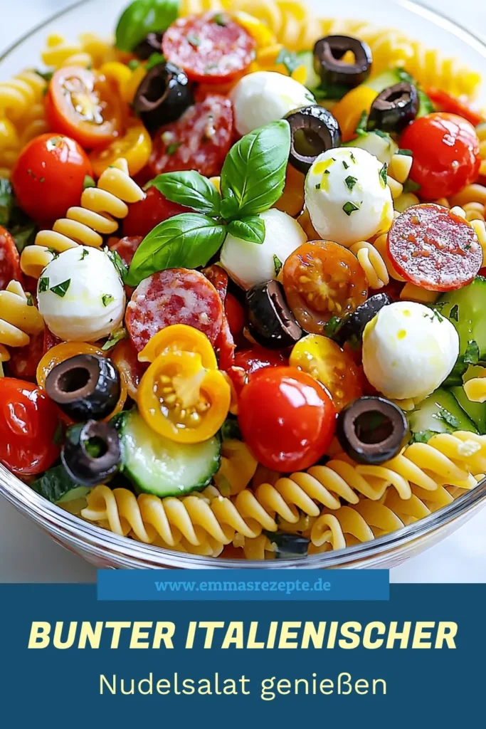 Genießen Sie diesen klassischen italienischen Nudelsalat, der perfekt für jedes Picknick oder BBQ ist! Mit dem Tri-Color-Rotini Rezept, frischen Kirschtomaten, Gurken, Oliven und Mozzarella ist dieser Rezept für Nudelsalat ein wahrer Genuss. Einfach zuzubereiten und voller Geschmack! Speichern Sie dieses Rezept für Ihren nächsten Sommerabend. #italienischernudelsalat #klassischernudelsalat #nudelsalatmitkirschtomaten #tri-colorrotini Rezept