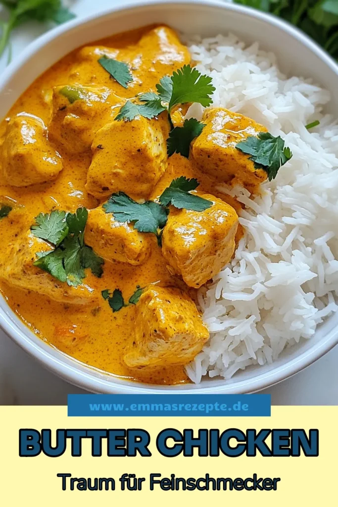 Entdecke unser köstliches Butter Chicken Rezept, das dich in die Welt des indischen Hähnchen Currys entführt! Dieses cremige Butter Chicken vereint zartes Hähnchen in Tomatensauce mit aromatischen Gewürzen, perfekt für Liebhaber scharfer Hähnchengerichte. Bereite es einfach zu Hause zu und serviere es mit Basmati-Reis oder Naan. Probiere es aus und teile deine Ergebnisse! #ButterChickenRezept #IndischesHähnchenCurry #CremigesButterChicken #HähnchenInTomatensauce
