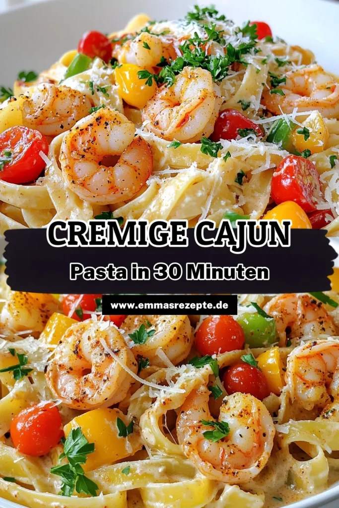 Entdecke das köstliche Rezept für cremige Cajun Garnelen Pasta, das in nur 30 Minuten zubereitet ist! Verwöhne deinen Gaumen mit großen Garnelen, würzigem Cajun-Gewürz und einer herrlichen Sahnesauce, die perfekt zu Fettuccine passt. Ideal für ein schnelles Abendessen oder ein besonderes Highlight! Klicke hier, um das vollständige Rezept zu erkunden und deiner Familie ein unvergessliches Gericht zu servieren. #CajunPasta #GarnelenRezept #LeckeresEssen #SchnelleGerichte