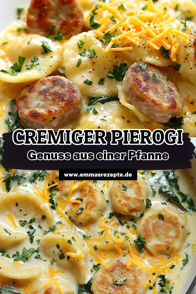 Entdecke unser einfaches Rezept für Ein-Pfannen-Pierogi mit Putenwurst! Diese cremigen Pierogi-Rezepte mit Kartoffel-Käse-Pierogi und frischem Spinat sind perfekt für ein schnelles Abendessen. Mit nur einer Pfanne zubereitet, ist dieses Spinat Pierogi Gericht nicht nur lecker, sondern auch super praktisch. Probiere es heute aus und genieße die Aromen! #EinPfannenPierogi #PutenwurstRezept #CremigePierogi #KartoffelKäsePierogi