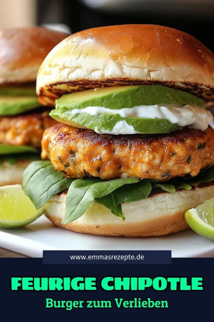 Entdecke unser Rezept für einen feurigen Chipotle-Hühnchen-Burger, der gesund und lecker ist! Dieser Hühnchen Burger kombiniert zartes gemahlenes Hühnchen mit würziger Chipotle-Paprika für ein unvergessliches Geschmackserlebnis. Perfekt für BBQs und einfache Abendessen. Probiere unser gesunde Burger Rezept aus und lasse dich inspirieren! Speichere es für deine nächste Grillparty! #ChipotleBurger #HühnchenBurgerRezept #GesundeBurger #BBQIdeen