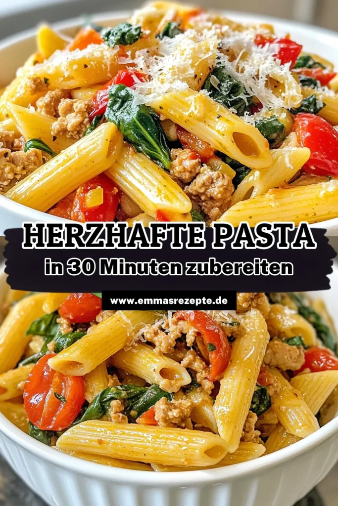 Entdecken Sie dieses köstliche Rezept für herzhafte Pasta mit Hühnerhackfleisch! Perfekt für eine schnelle Mahlzeit, kombiniert diese einfache Pasta die Aromen von frischem Gemüse und saftigem Hähnchen. Ideal für alle Liebhaber italienischer Pasta Gerichte! Bereiten Sie dieses gesundes Hähnchenrezept in weniger als 30 Minuten zu und überraschen Sie Ihre Familie. Jetzt ausprobieren und genießen! #PastaMitHähnchen #EinfachePastaRezepte #GesundesHähnchenrezept #ItalienischePastaGerichte