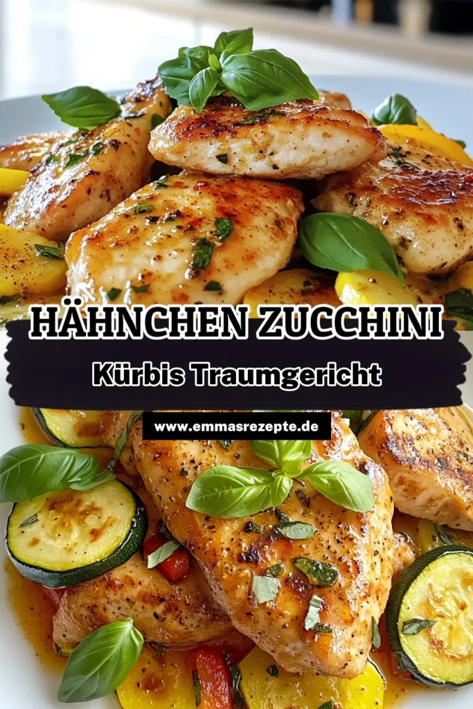 Entdecken Sie unser herzhaftes Hähnchenrezept für ein köstliches Hähnchen mit Zucchini und Kürbisgericht! Dieses gesunde Hähnchenrezept kombiniert zarte Hähnchenbrust, frische Zucchini und gelben Kürbis zu einem aromatischen Zucchini-Basencurry. Schnell und einfach zubereitet, perfekt für eine gesunde Mahlzeit. Speichern Sie dieses Rezept für Ihre nächste Kochsession! #HähnchenmitZucchini #Kürbisgericht #gesundeHähnchenrezepte #ZucchiniBasencurry