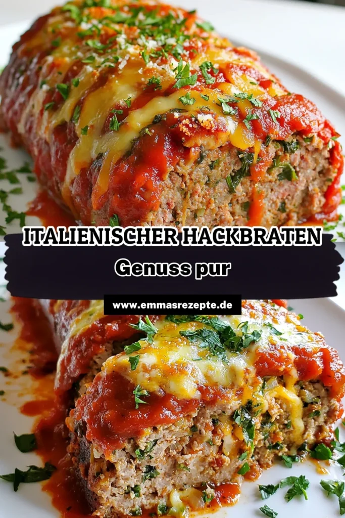 Entdecke dieses herzhafte Hackbraten Rezept mit einem italienischen Twist! Unser gefüllter Hackbraten kombiniert zartes Rinder- und Putenhackfleisch mit köstlichem Mozzarella und zarter Marinara-Sauce. Ideal für ein Familienessen oder wenn du Gäste hast! Probiere jetzt unser einfaches Rezept für einen Hackbraten mit Mozzarella. Lass dich inspirieren und speichere es dir für später! #Hackbraten #ItalienischesEssen #Kochen #Rezeptideen