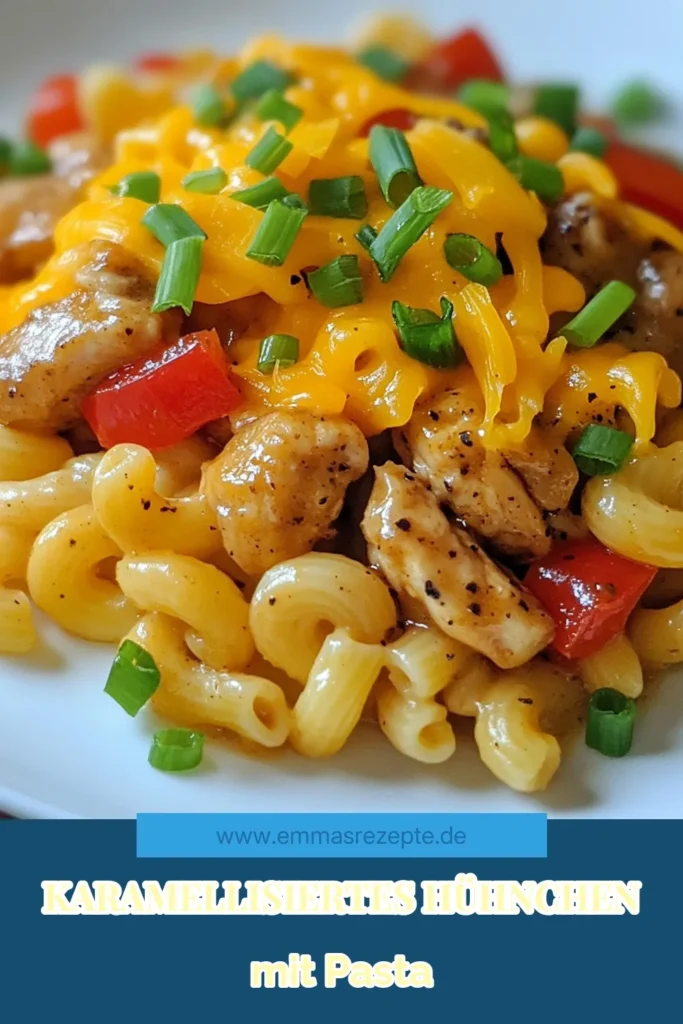 Entdecke das köstliche Honig-Pfeffer-Hühnchen-Rezept für cremige Käse-Makkaroni! Dieses einfache Pasta-Gericht kombiniert herzhaftes Hühnchen mit zartem Cheddar, perfekt für ein schnelles Abendessen. In nur 30 Minuten zauberst du ein unverwechselbares Geschmackserlebnis! Probiere es heute aus und bringe Abwechslung auf deinen Tisch! #HonigPfefferHühnchen #MakkaroniRezept #einfachePastagerichte #KäseMakkaroni