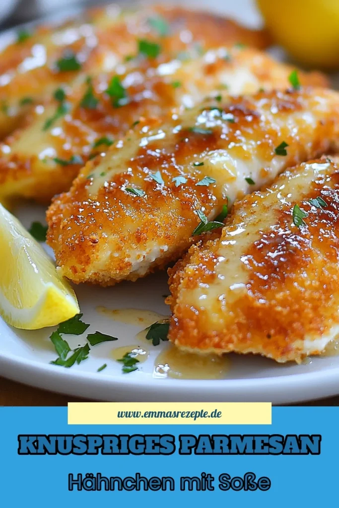 Entdecken Sie das Rezept für Crispy Parmesan Hähnchen mit Knoblauchsoße – ideal für einfache Abendessen Ideen! Dieses knusprige Hähnchenbrust Rezept begeistert mit einer goldbraunen Panade und einer köstlichen Knoblauchsoße. Perfekt für ein italienisches Hähnchen Gericht, das Ihre Familie lieben wird. Holen Sie sich die Zutaten und zaubern Sie ein schnelles, leckeres Abendessen. Speichern Sie das Rezept für später! #CrispyParmesanHähnchen #KnoblauchsoßeRezept #einfachesAbendessen #ItalienischesHähnchenGericht