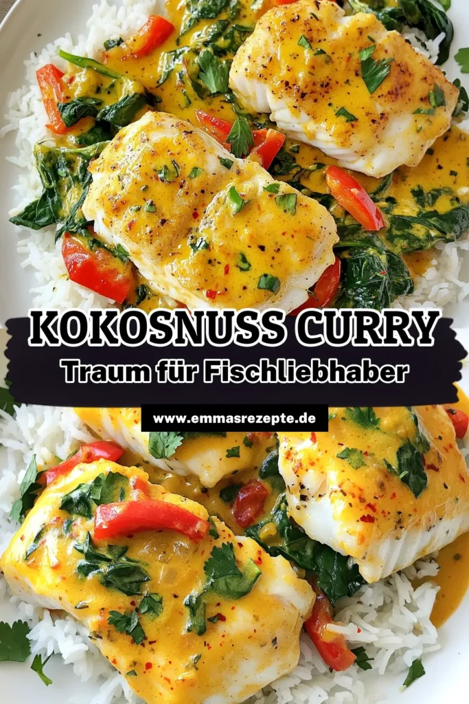 Entdecken Sie unser köstliches Rezept für Kokosnuss-Curry Kabeljau – ein einfaches und gesundes Abendessen voller asiatischer Aromen! Dieser gebackene Kabeljau ist perfekt für schnelle Fischgerichte und benötigt nur 40 Minuten. Mit frischen Zutaten wie Spinat und Paprika wird er zum Genuss. Probieren Sie jetzt unser gebackener Kabeljau Rezept und bringen Sie asiatische Küche in Ihr Zuhause! Speichern Sie es für später! #Kabeljau #Fischgerichte #gesundessen #asiatischeküche