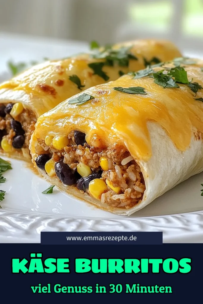 Entdecke die köstlichen Käse-Hähnchen-Burritos, die perfekt für jede Gelegenheit sind! Diese einfachen Burrito-Rezepte kombinieren zartes Hähnchenfleisch mit Reis und Bohnen, all das verpackt in einer großen Tortilla und überzogen mit geschmolzenem Cheddar-Käse. Ideal für ein schnelles Abendessen oder Meal Prep. Probiere sie jetzt aus und lass dich von der mexikanischen Küche verführen! #KäseHähnchenBurritos #BurritosMitReisUndBohnen #EinfacheBurritoRezepte #MexikanischeKüche