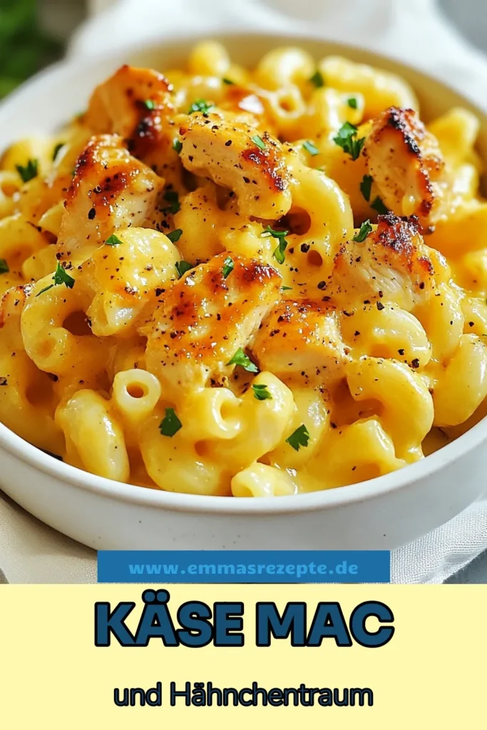 Entdecke unser köstliches Honig-Pfeffer-Hühnchen Macaroni und Käse Rezept! Diese cremige Käsesauce vereint perfekt die Aromen von zartem Hühnchen und würzigem Honig. Ideal für ein einfaches Hühnchen Gericht, das die ganze Familie lieben wird. Lerne, wie du Pasta mit Hühnchen in nur 30 Minuten zubereitest! Probiere dieses Rezept und genieße eine herzhafte Mahlzeit. Speichere es jetzt! #HonigPfefferHühnchen #MacaroniundKäseRezept #einfachesHühnchenGericht #PastaMitHühnchen