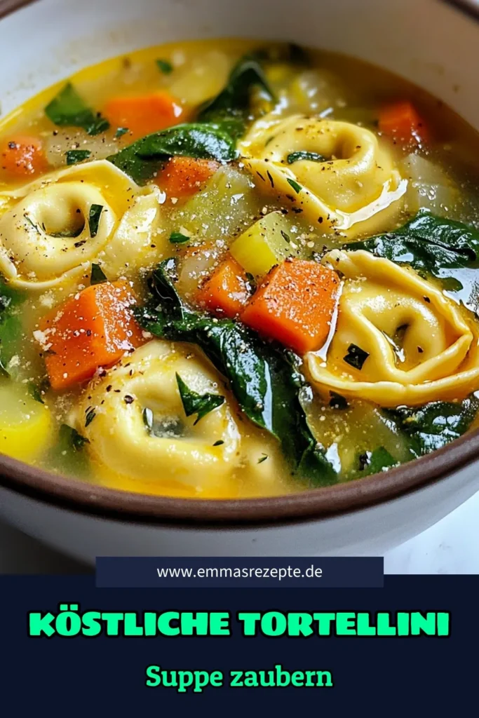 Entdecken Sie das köstliche Rezept für eine gesunde Tortellini Suppe, die perfekt für jede Jahreszeit ist! Diese Gartenfreude Rezept kombiniert frisches Gemüse und aromatische Kräuter in einer herzhaften Gemüsebrühe Suppe. Genießen Sie eine italienische Gemüsesuppe voller Geschmack und Nährstoffe. Ideal für schnelle Gerichte! Speichern Sie dieses Rezept für Ihre nächste Kochsession! #TortelliniSuppe #GartenfreudeRezept #GemüsebrüheSuppe #GesundeSuppeMitTortellini