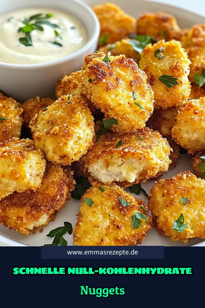 Entdecke die besten Null-Kohlenhydrate Hähnchen-Nuggets! Diese gesunden Hähnchen-Nuggets sind perfekt für alle, die ketogene Hähnchen-Rezepte lieben. Einfach zuzubereiten und glutenfrei, sind sie der perfekte proteinreiche Snack für zwischendurch. Kreiere deine eigene Variante und genieße sie mit einer zuckerfreien Dipsauce. Probiere dieses Rezept jetzt aus und genieße eine leckere Mahlzeit! #NullKohlenhydrate #GesundeNuggets #KetogeneErnährung #ProteinreicheSnacks