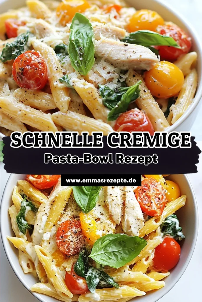 Entdecke unser Rezept für eine Cremige Protein Pasta, die gesund und köstlich ist! Mit Vollkornpasta, zartem Hähnchen mit Ricotta oder einer vegetarischen Proteinoption aus Tofu ist diese gesunde Pasta-Bowl perfekt für jede Mahlzeit. Genieße die Kombination aus Spinat und Cherrytomaten, die deine Geschmacksknospen erfreut. Probiere es aus und teile deine Kreation! #CremigeProteinPasta #VollkornpastaRezept #GesundePastaBowl #HähnchenmitRicotta