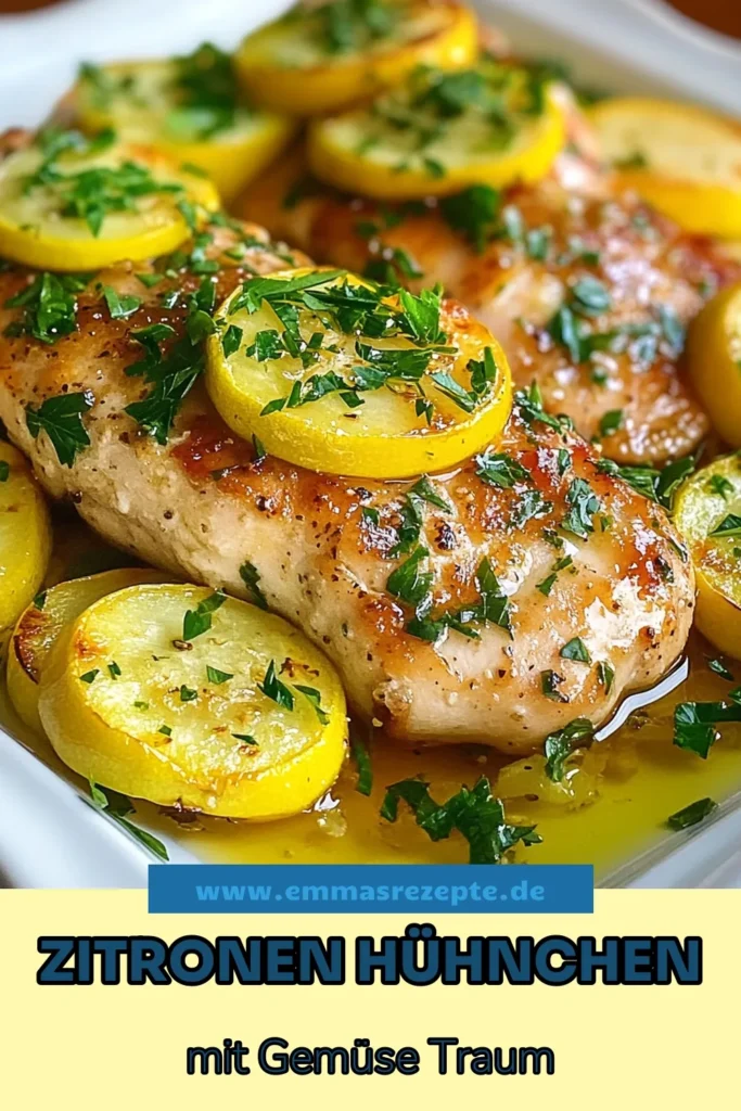 Entdecken Sie unser köstliches Rezept für Zitronen-Kräuter-Hühnchen mit Zucchini und Kürbis! Dieses gesunde Hähnchenrezept kombiniert zartes, mariniertes Hühnchen mit frisch zubereitetem Zucchini-Kürbis-Gemüse. Perfekt für einfache Abendessenrezepte, die der ganzen Familie Freude bereiten. Lassen Sie sich von den Aromen verführen und probieren Sie es heute aus! #GesundeRezepte #HühnchenUndGemüse #EinfacheRezepte #Küchenzauber