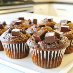 Für die perfekten Bakery Style Double Chocolate Muffins benötigen Sie: - 1 ¾ Tassen Weizenmehl - 1 Tasse Zucker - ½ Tasse ungesüßtes Kakaopulver - 1 Teelöffel Natron - ½ Teelöffel Backpulver - ½ Teelöffel Salz - 2 große Eier - ½ Tasse Pflanzenöl - 1 Teelöffel Vanilleextrakt - 1 Tasse Milch - 1 Tasse halbsüße Schokoladenstückchen Um den Geschmack noch zu verbessern, können Sie hinzufügen: - ½ Tasse gehackte Zartbitterschokolade Diese Zartbitterschokolade bringt extra Schokoladengeschmack. Wenn Sie kein Weizenmehl haben, probieren Sie Mandel- oder Hafermehl. Diese Optionen sind glutenfrei und bieten einen tollen Geschmack. Nutzen Sie für einen milchfreien Muffin Mandelmilch oder Hafermilch als Ersatz. Bei Kakaopulver können Sie auch einen anderen Typ verwenden, wie Carob-Pulver. Achten Sie darauf, den Zucker nach Ihrem Geschmack anzupassen. Die Eier können durch Apfelmus oder Leinsamen ersetzt werden, wenn Sie vegane Muffins machen möchten. So bleibt der Teig feucht und lecker. Zuerst heize ich den Ofen auf 175 °C vor. Dies ist wichtig, damit die Muffins gleichmäßig backen. Dann lege ich ein Muffinblech mit Papierförmchen aus. So lassen sich die Muffins später leicht herausnehmen. In einer großen Schüssel mische ich die trockenen Zutaten. Ich siebe 1 ¾ Tassen Weizenmehl, 1 Tasse Zucker und ½ Tasse ungesüßtes Kakaopulver zusammen. Dazu kommen 1 Teelöffel Natron, ½ Teelöffel Backpulver und ½ Teelöffel Salz. Das Sieben sorgt für eine fluffige Textur. In einer anderen Schüssel gebe ich 2 große Eier, ½ Tasse Pflanzenöl, 1 Teelöffel Vanilleextrakt und 1 Tasse Milch. Ich verquirle alles gut mit einem Schneebesen. Diese Mischung wird später mit den trockenen Zutaten verbunden. Jetzt gieße ich die feuchten Zutaten in die Schüssel mit den trockenen Zutaten. Mit einem Spatel rühre ich vorsichtig um, bis alles verbunden ist. Ein paar Klümpchen sind okay. Dann füge ich 1 Tasse halbsüße Schokoladenstückchen und ½ Tasse gehackte Zartbitterschokolade hinzu. Ich hebe diese vorsichtig unter den Teig. Nun verteile ich den Teig gleichmäßig auf die Muffinförmchen. Ich fülle sie etwa ¾ voll. Die Muffins backe ich für 18-20 Minuten. Ich prüfe mit einem Zahnstocher, ob sie fertig sind. Nach dem Backen lasse ich sie 5 Minuten im Blech abkühlen, bevor ich sie auf ein Kuchengitter lege. So bleiben sie schön fluffig und locker. Um die perfekten Muffins zu backen, heizen Sie Ihren Ofen auf 175 °C vor. Die Backzeit beträgt 18 bis 20 Minuten. Testen Sie die Muffins mit einem Zahnstocher. Wenn er sauber herauskommt, sind sie fertig. Zu langes Backen kann die Muffins trocken machen. Mischen Sie die trockenen Zutaten gut. Dann kombinieren Sie die feuchten Zutaten in einer separaten Schüssel. Gießen Sie die feuchten Zutaten langsam in die trockenen. Rühren Sie nur, bis alles verbunden ist. Ein paar Klümpchen im Teig sind in Ordnung. Übermixen macht die Muffins zäh. Servieren Sie die Muffins warm. Bestäuben Sie sie mit Puderzucker. Für extra Genuss, träufeln Sie geschmolzene Schokolade darüber. Diese Muffins passen gut zu einem Glas Milch oder einer Tasse Kaffee. {{image_4}} Um vegane Double Chocolate Muffins zu machen, ersetzen Sie die Eier. Nutzen Sie stattdessen 1/4 Tasse Apfelmus oder 1 Esslöffel Chiasamen mit 3 Esslöffeln Wasser. Diese Zutaten binden den Teig gut. Verwenden Sie auch Pflanzenmilch und vegane Schokolade. So bleibt der Geschmack reichhaltig und schokoladig. Für glutenfreie Muffins können Sie eine Mischung aus glutenfreiem Mehl nutzen. Schauen Sie nach einer Mischung mit Xanthan, um die Textur zu verbessern. Achten Sie darauf, dass alle anderen Zutaten auch glutenfrei sind. So können Sie diese leckeren Muffins genießen, ohne auf den Genuss zu verzichten. Möchten Sie Ihren Muffins einen zusätzlichen Kick geben? Fügen Sie 1/2 Tasse gehackte Nüsse hinzu. Walnüsse oder Haselnüsse passen gut zu Schokolade. Sie können auch 1/2 Tasse Früchte wie Himbeeren oder Kirschen hinzufügen. Diese bringen frische Aromen und Farbe in die Muffins. Die Lagerung der Muffins ist einfach. Lassen Sie die Muffins zuerst vollständig abkühlen. Danach legen Sie sie in einen luftdichten Behälter. Dies hilft, die Feuchtigkeit zu bewahren. Vermeiden Sie es, sie zu stapeln, damit sie nicht zerdrückt werden. Muffins bleiben so frisch und lecker. Wenn Sie Muffins aufbewahren möchten, können Sie sie einfrieren. Wickeln Sie jeden Muffin in Frischhaltefolie. Legen Sie die gewickelten Muffins in einen Gefrierbeutel. So schützen Sie sie vor Frostschäden. Sie können sie bis zu drei Monate einfrieren. Zum Auftauen lassen Sie die Muffins einfach bei Raumtemperatur stehen. Die Muffins halten sich bei Raumtemperatur etwa drei Tage. In einem luftdichten Behälter bleiben sie frisch. Im Kühlschrank können sie bis zu einer Woche halten. Wenn Sie die Muffins eingefroren haben, sind sie nach dem Auftauen noch so gut wie neu. Genießen Sie jeden Bissen! Um die Muffins saftiger zu machen, füge mehr Öl oder Milch hinzu. Du kannst auch Joghurt verwenden. Dieser macht die Muffins weich und feucht. Zudem hilft es, die Muffins nicht zu lange zu backen. Überprüfe die Muffins nach 18 Minuten. Wenn ein Zahnstocher sauber herauskommt, sind sie fertig. Ja, du kannst das Kakaopulver durch carob oder Schokoladenpulver ersetzen. Beachte, dass der Geschmack leicht anders sein kann. Carob ist süßer und hat eine andere Textur. Wenn du keinen Kakaogeschmack magst, probiere diese Alternativen aus. Die gesamte Vorbereitungszeit beträgt etwa 15 Minuten. Das Mischen der Zutaten geht sehr schnell. Das Backen dauert etwa 18 bis 20 Minuten. Insgesamt sind die Muffins in etwa 35 Minuten fertig. Es ist nicht unbedingt notwendig, aber empfehlenswert. Lass die Muffins 5 Minuten im Blech abkühlen. Danach kannst du sie auf ein Gitter legen. So werden sie gleichmäßig abgekühlt und bleiben fluffig. Ja, du kannst andere Schokoladensorten verwenden. Probier Zartbitter-, Vollmilch- oder weiße Schokolade. Du kannst auch Schokoladenstückchen oder gehackte Schokolade kombinieren. Das gibt den Muffins einen neuen Geschmack und eine schöne Textur. Die Muffins erfordern sorgfältige Vorbereitung und die richtigen Zutaten. Wir haben die Hauptzutaten, Tipps für Variationen und optimale Lagerung besprochen. Denke an die Backzeit und die Temperatur für beste Ergebnisse. Mit diesen Schritten kannst du leckere Muffins zaubern, die jeder liebt. Experimentiere mit neuen Geschmäckern, um deine eigenen Variationen zu kreieren. Backen soll Spaß machen und deine Kreativität wecken. Viel Freude beim Ausprobieren dieser Rezepte!