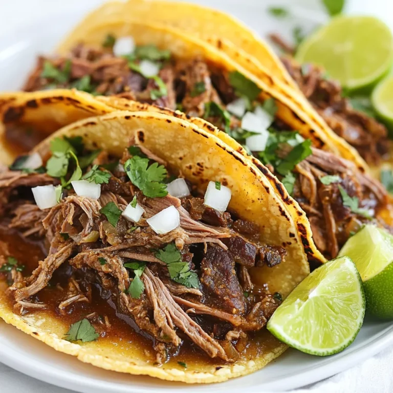 Die Hauptzutaten für Birria Tacos sind einfach und lecker. Du brauchst: - 1 kg Rinder-Chuck-Roast, in Stücke geschnitten - 2 getrocknete Guajillo-Chilis, entkernt - 2 getrocknete Ancho-Chilis, entkernt - 1 mittelgroße Zwiebel, geviertelt - 5 Knoblauchzehen, fein gehackt - 1 Liter Rinderbrühe - Maistortillas Diese Zutaten ergeben eine saftige und würzige Füllung. Das Rindfleisch macht die Tacos herzhaft. Die Chilis bringen eine angenehme Schärfe. Für den perfekten Geschmack benötigst du: - 2 Teelöffel Kreuzkümmel, gemahlen - 2 Teelöffel Oregano - 1 Teelöffel geräuchertes Paprikapulver - Salz und Pfeffer nach Geschmack Diese Gewürze sind entscheidend für die Aromen. Der Kreuzkümmel gibt Tiefe. Oregano und geräuchertes Paprikapulver verleihen eine besondere Note. Um die Birria Tacos optimal zu genießen, empfehle ich folgende Beilagen: - Frischer Koriander, zum Garnieren, gehackt - Gewürfelte Zwiebeln - Limettenviertel Diese frischen Zutaten bringen Farbe und Frische. Limettensaft über die Tacos macht sie lebendig! {{ingredient_image_2}} Zuerst röstet ihr die getrockneten Guajillo- und Ancho-Chilis. Nehmt eine kleine Pfanne und stellt sie bei mittlerer Hitze auf. Rösten die Chilis etwa 2-3 Minuten. Sie sollten duften, aber nicht verbrennen. Danach legt ihr sie in heißes Wasser und lasst sie 15 Minuten einweichen. So werden sie weich. Nach dem Einweichen gut abtropfen lassen. Jetzt kommt der spannende Teil: die Sauce. Gebt die eingeweichten Chilis in einen Mixer. Dazu kommen die geviertelte Zwiebel, der gehackte Knoblauch, Kreuzkümmel, Oregano und geräuchertes Paprikapulver. Fügt 250 ml Rinderbrühe hinzu. Mixen, bis die Sauce glatt ist. Schmeckt mit Salz und Pfeffer ab. Diese Sauce bringt viel Geschmack in die Tacos. In einem großen Topf oder Dutch Oven gebt ihr die Rinderstücke und die gemixte Chili-Sauce hinein. Fügt die restliche Rinderbrühe und den Apfelessig hinzu. Bringt alles bei mittlerer bis hoher Hitze zum Köcheln. Reduziert dann die Hitze und deckt den Topf ab. Lasst das Fleisch 2,5 bis 3 Stunden köcheln. Es sollte zart und leicht auseinanderfallend sein. Wenn das Rindfleisch gar ist, nehmt ihr es aus dem Topf. Zerteilt das Fleisch mit zwei Gabeln. Seid vorsichtig und entfernt feste Teile aus der Brühe. Gebt das zerrissene Fleisch zurück in den Topf. Mischt es mit etwas von der Brühe für mehr Geschmack. Röstet die Maistortillas in einer Pfanne bei mittlerer Hitze. Macht dies auf beiden Seiten. Füllt jede Tortilla mit der zerrissenen Fleischmischung. Garnieren könnt ihr die Tacos mit frisch gehacktem Koriander und gewürfelten Zwiebeln. Limettenviertel dazugeben, um frisch gepressten Saft darüber zu träufeln. So schmecken die Tacos einfach großartig! Die Wahl der Chilis ist entscheidend. Guajillo- und Ancho-Chilis geben den Birria Tacos viel Geschmack. Diese Chilis sind nicht zu scharf, aber sehr aromatisch. Achte darauf, dass die Chilis frisch und nicht brüchig sind. So hast du die beste Qualität. Röste die Chilis kurz in einer Pfanne, um die Aromen zu verstärken. Dies hilft, die natürlichen Öle freizusetzen. Für zarte Tacos ist das richtige Fleisch wichtig. Rinder-Chuck-Roast eignet sich hervorragend. Dieses Fleisch hat genug Fett, um beim Kochen zart zu werden. Koche das Fleisch langsam und bei niedriger Hitze. So wird es weich und saftig. Der Schlüssel ist, das Fleisch mindestens zwei Stunden lang zu köcheln. Dadurch fällt es beim Zerreißen leicht auseinander. Das Rösten der Tortillas ist ein einfacher Schritt, der viel ausmacht. Nutze eine heiße Pfanne und röste die Tortillas leicht auf beiden Seiten. Das gibt ihnen eine knusprige Textur und verhindert, dass sie durchweichen. Du kannst auch etwas Öl verwenden, wenn du magst. Aber oft reicht es, sie einfach trocken zu rösten. So bleibt der Fokus auf der würzigen Füllung. Pro Tipps Chilis richtig rösten: Rösten Sie die Chilis nur kurz, bis sie aromatisch sind. Übermäßiges Rösten kann zu bitterem Geschmack führen. Fleisch zart machen: Lassen Sie das Rindfleisch lange genug köcheln, damit es zart wird und leicht auseinanderfällt. Geduld ist der Schlüssel! Brühe abseihen: Seihen Sie die Brühe nach dem Kochen ab, um eine klare und geschmackvolle Sauce für die Tacos zu erhalten. Aromatisieren Sie die Tortillas: Rösten Sie die Maistortillas leicht, um zusätzlichen Geschmack und eine bessere Textur zu erzielen, bevor Sie sie füllen. {{image_4}} Vegetarische Birria Tacos sind eine tolle Option. Statt Rindfleisch nutzen wir Jackfruit oder Pilze. Diese Zutaten nehmen die Gewürze gut auf. Für den Geschmack röste die Chilis wie im Original. Kombiniere sie mit Gemüsebrühe und frischen Kräutern. So bekommst du eine würzige, fleischlose Füllung. Birria Tacos können auch mit anderen Fleischsorten gemacht werden. Du kannst Hähnchen, Lamm oder Schweinefleisch verwenden. Achte darauf, das Fleisch gut zu würzen. Jedes Fleisch hat seinen eigenen Geschmack. Du kannst die Kochzeit anpassen, um das Fleisch zart zu machen. Probiere es aus und finde deine Lieblingsvariante! Die Birria hat viele regionale Varianten. In Jalisco ist sie sehr bekannt. Dort wird sie oft mit Ziegenfleisch zubereitet. In anderen Regionen nutzen die Köche Rind oder Schwein. Jede Region hat ihre eigenen Geheimnisse und Gewürze. Diese Variationen machen die Birria einzigartig und spannend. Du kannst neue Geschmäcker entdecken! Um die Reste deiner Birria Tacos frisch zu halten, lege sie in einen luftdichten Behälter. Stelle sicher, dass die Tacos gut abgedeckt sind. So bleibt das Fleisch saftig. Ich empfehle, die Füllung und die Tortillas separat zu lagern. So bleibt die Textur der Tortillas besser. Um die Tacos aufzuwärmen, benutze eine Pfanne. Erhitze die Pfanne auf mittlerer Hitze. Lege die Tacos hinein und röste sie leicht an. Dies macht die Tortillas knusprig und das Fleisch warm. Du kannst auch etwas Brühe hinzufügen, um das Fleisch saftig zu halten. Im Kühlschrank bleiben die Reste bis zu drei Tage frisch. Achte darauf, sie schnell zu essen, um den besten Geschmack zu genießen. Wenn du die Reste länger aufbewahren möchtest, friere das Fleisch in einem geeigneten Behälter ein. So bleibt es bis zu drei Monate haltbar. Die besten Beilagen ergänzen den Geschmack der Tacos. Ich empfehle: - Frische Guacamole - Salsa Verde - Gehackte Zwiebeln - Limettenviertel - Mexikanischer Reis Diese Beilagen bringen mehr Geschmack und Textur. Sie machen die Mahlzeit noch köstlicher. Ja, du kannst Birria Tacos im Voraus zubereiten. Das Fleisch bleibt zart und lecker, wenn du es kühl lagerst. - Koche das Fleisch wie im Rezept beschrieben. - Lass das Fleisch abkühlen. - Bewahre es in einem luftdichten Behälter im Kühlschrank auf. Du kannst die Tacos bis zu drei Tage im Voraus zubereiten. Erwärme sie einfach vor dem Servieren. Die richtigen Getränke machen das Essen besser. Hier sind meine Empfehlungen: - Mexikanisches Bier - Agua Fresca - Margarita Diese Getränke ergänzen die Aromen der Tacos. Sie sorgen für ein tolles Geschmackserlebnis. Birria Tacos sind vielseitig und lecker. Wir haben die Hauptzutaten, Gewürze und die Zubereitung behandelt. Du weißt jetzt, welche Chilis und Fleischsorten du wählen solltest, um den besten Geschmack zu erzielen. Ich habe dir auch Tricks für das Rösten von Tortillas gegeben. Außerdem kannst du alternative Rezepte ausprobieren, auch vegetarische Varianten. Vergiss nicht, die Reste richtig zu lagern und aufzuwärmen. Jetzt bist du bereit, deine eigenen Birria Tacos zu kreieren und stolz zu genießen. Viel Spaß beim Kochen!
