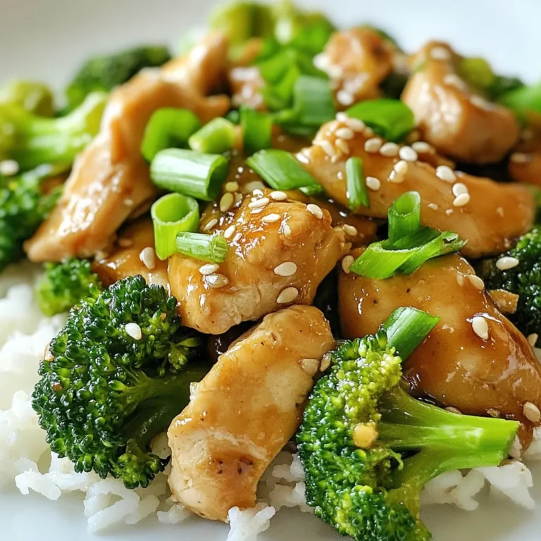 Für dieses einfache Gericht benötigst du nur fünf Zutaten: - 450 g Hühnerbrust, dünn geschnitten - 2 Tassen Brokkoliröschen - 60 ml Sojasauce (low sodium) - 30 ml Sesamöl - 2 Knoblauchzehen, fein gehackt Diese Zutaten sind leicht zu finden. Sie machen dein Gericht schmackhaft und gesund. Wenn du frische Zutaten kaufst, achte auf Folgendes: - Hühnerbrust: Wähle Hühnerbrust mit einer hellen Farbe. Sie sollte fest und feucht aussehen, ohne dunkle Flecken. - Brokkoli: Suche nach frischen Röschen. Sie sollten eine lebendige grüne Farbe haben und fest sein. Vermeide gelbe oder welkende Röschen. - Knoblauch: Wähle feste, trockene Knoblauchzehen. Sie sollten keine grünen Triebe haben, was auf Alter hinweist. - Sojasauce: Nutze Sojasauce mit niedrigem Natriumgehalt. Das ist besser für die Gesundheit. - Sesamöl: Achte darauf, dass das Öl frisch und klar ist. Der Duft sollte nussig und angenehm sein. Frische Zutaten machen den Geschmack deines Gerichts viel besser. Die Nährwerte können dir helfen, das Gericht besser zu verstehen: - Hühnerbrust: Hoch in Protein, niedrig in Fett. Ideal für Muskelaufbau. - Brokkoli: Reich an Vitaminen, Ballaststoffen und Antioxidantien. Gut für die Gesundheit. - Sojasauce: Gibt Geschmack, hat aber auch Natrium. Verwende sie sparsam. - Sesamöl: Enthält gesunde Fette. Gut für Herz und Kreislauf. - Knoblauch: Hat viele gesundheitliche Vorteile, unterstützt das Immunsystem. Die Kombination dieser Zutaten bietet dir ein nahrhaftes und ausgewogenes Gericht. {{ingredient_image_2}} Zuerst schneide 450 g Hühnerbrust in dünne Stücke. Dünne Stücke garen schnell und gleichmäßig. Erhitze dann 15 ml Sesamöl in einer großen Pfanne. Die Pfanne sollte bei mittlerer bis hoher Hitze stehen. Gib das Hühnerfleisch in die Pfanne und brate es 5-7 Minuten. Rühre regelmäßig um. Achte darauf, dass das Huhn goldbraun und durchgegart ist. Nimm das Huhn aus der Pfanne und lege es auf einen Teller. In die gleiche Pfanne gibst du das restliche Sesamöl. Füge die zwei fein gehackten Knoblauchzehen hinzu. Brate den Knoblauch 30 Sekunden lang an. Du wirst merken, dass der Duft des Knoblauchs sich schnell verbreitet. Achte darauf, dass der Knoblauch nicht verbrennt. Jetzt ist es Zeit für den Brokkoli. Füge zwei Tassen Brokkoliröschen in die Pfanne. Brate sie 3-4 Minuten lang. Die Röschen sollen zart, aber knackig bleiben. Wenn der Brokkoli die richtige Konsistenz hat, gib das gebratene Huhn zurück in die Pfanne. Gieße 60 ml Sojasauce darüber. Rühre alles gut um, damit das Huhn und der Brokkoli die Sauce aufnehmen. Brate alle Zutaten zusammen für weitere 2-3 Minuten. So wird alles schön heiß. Du kannst das Gericht jetzt auf einem Bett aus gedämpftem Reis oder Quinoa servieren. Garniere es mit Sesamsamen und geschnittenen Frühlingszwiebeln. Das sieht nicht nur gut aus, es schmeckt auch fantastisch! Die Garzeit für das Huhn beträgt etwa 5-7 Minuten. Achte darauf, dass es goldbraun wird. Brokkoli braucht nur 3-4 Minuten, um zart und knackig zu bleiben. Überprüfe die Farbe des Brokkolis. Er sollte leuchtend grün sein. Wenn das Huhn nicht mehr rosa ist, ist es fertig. Um Überkochen zu vermeiden, reduziere die Hitze, wenn nötig. Rühre das Gemüse regelmäßig um. So gleichmäßig garen sie und bleiben knackig. Achte darauf, die Pfanne nicht zu überfüllen. So hat die Hitze Platz, um das Essen gut zu garen. Um den Geschmack zu verbessern, füge frischen Ingwer hinzu. Ein Teelöffel reicht aus. Du kannst auch die Sojasauce nach deinem Geschmack anpassen. Für mehr Tiefe, probiere dunkle Sojasauce. Ein Spritzer Limettensaft kann dem Gericht Frische verleihen. Experimentiere mit verschiedenen Kräutern, um neue Aromen zu entdecken. Pro Tipps Hühnchen marinieren: Mariniere die Hühnerbrust für mindestens 30 Minuten in der Sojasauce, um den Geschmack zu intensivieren. Brokkoli blanchieren: Blanchiere den Brokkoli kurz in kochendem Wasser, bevor du ihn brätst, um die Farbe und den Nährstoffgehalt zu bewahren. Sesamöl hinzufügen: Füge das Sesamöl erst am Ende des Kochens hinzu, um den aromatischen Geschmack zu erhalten. Variationen ausprobieren: Experimentiere mit anderen Gemüsesorten wie Paprika oder Karotten für mehr Vielfalt und Farbe im Gericht. {{image_4}} Du kannst viele Gemüsesorten in dein Gericht einfügen. Karotten sind eine tolle Wahl. Einfach in dünne Scheiben schneiden und mit dem Brokkoli braten. Paprika bringt Farbe und Süße. Zucchini oder grüne Bohnen passen auch gut. Du kannst sogar Spinat hinzufügen, um mehr Nährstoffe zu bekommen. Denk daran, die Garzeit der Gemüse anzupassen. Falls du kein Huhn magst, gibt es viele Optionen. Tofu ist eine großartige Wahl für Vegetarier. Es nimmt die Aromen gut auf. Garnelen sind eine weitere schnelle und leckere Variante. Auch Rindfleisch kann gut funktionieren. Schneide es in dünne Stücke und brate es ähnlich wie das Huhn. So bleibst du flexibel und kreativ. Um das Gericht schärfer zu machen, füge einfach etwas rote Chiliflocken hinzu. Diese kannst du beim Anbraten des Knoblauchs einstreuen. Für eine süßere Note, gib einen Teelöffel Honig oder braunen Zucker in die Sojasauce. Das verleiht dem Gericht eine schöne Balance. Experimentiere mit verschiedenen Zutaten, um deinen eigenen Geschmack zu finden. Um dein Fünf-Zutaten Huhn Brokkoli Pfanne frisch zu halten, lagere es in einem luftdichten Behälter. So bleibt der Geschmack erhalten. Lass das Gericht zuerst auf Raumtemperatur abkühlen, bevor du es in den Kühlschrank stellst. Dies hilft, die Bildung von Kondenswasser zu vermeiden. Im Kühlschrank hält sich das Gericht bis zu drei Tage. Achte darauf, dass der Behälter gut verschlossen ist. Nach drei Tagen kann das Gericht seinen frischen Geschmack verlieren. Überprüfe immer das Aussehen und den Geruch, bevor du es isst. Du kannst das Gericht auch einfrieren. Teile es in Portionen auf und lege es in gefriergeeignete Behälter. Im Gefrierfach bleibt es bis zu drei Monate gut. Zum Wiederaufwärmen, tau das Gericht über Nacht im Kühlschrank auf. Erhitze es dann in einer Pfanne oder in der Mikrowelle, bis es heiß ist. So bleibt der Geschmack fast wie frisch zubereitet. Um das Rezept anzupassen, verdopple einfach alle Zutaten. Du kannst auch die Menge verdreifachen, wenn du mehr Portionen brauchst. Achte darauf, die Pfanne nicht zu überladen. Brate das Huhn in mehreren Chargen, wenn nötig. So bleibt das Fleisch schön zart und goldbraun. Ja, tiefgefrorenes Gemüse ist eine tolle Option. Es ist praktisch und spart Zeit. Achte darauf, das Gemüse vorher etwas auftauen zu lassen. So garst du es gleichmäßig und verhinderst eine matschige Konsistenz. Die Brokkoliröschen können direkt aus dem Gefrierfach in die Pfanne. Dieses Gericht passt hervorragend zu gedämpftem Reis oder Quinoa. Du kannst auch eine Portion Nudeln oder einen frischen Salat dazu servieren. Diese Beilagen ergänzen die Aromen gut und machen das Essen noch sättigender. Das Rezept ist nicht glutenfrei, da Sojasauce Gluten enthält. Du kannst jedoch glutenfreie Sojasauce verwenden. Diese Variante schmeckt ähnlich und ist gut für glutenfreie Ernährung. Achte darauf, auch andere Zutaten auf Gluten zu prüfen, wenn nötig. In diesem Artikel haben wir die besten Zutaten und deren Nährwerte besprochen. Ich habe eine Schritt-für-Schritt-Anleitung zum Zubereiten von Huhn und Brokkoli gegeben. Wir haben wichtige Tipps zum Kochen und Aufbewahren besprochen. Variationen für mehr Geschmack und Abwechslung wurden auch behandelt. Nutze diese Tipps, um dein Gericht zu verbessern. Experimentiere mit neuen Zutaten und finde deinen eigenen Stil! Deine Küche kann zu einem Ort voller Freude werden.