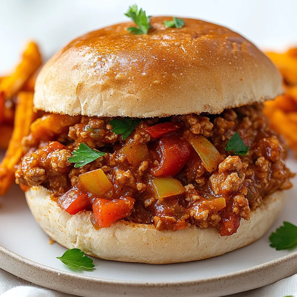 Für die Cajun Chicken Sloppy Joes brauchst du: - 450 g gemahlenes Hühnchen - 1 kleine Zwiebel, fein gehackt - 1 Paprika, fein gehackt (jede Farbe) - 2 Knoblauchzehen, gewürfelt - 1 Esslöffel Cajun-Gewürz - 1 Esslöffel Worcestershire-Sauce - 240 ml gewürfelte Tomaten (aus der Dose oder frisch) - 120 ml Hühnerbrühe - 2 Esslöffel Olivenöl - 4 Vollkorn-Burger-Brötchen - Salz und Pfeffer nach Geschmack - Frische Petersilie, gehackt (zum Garnieren) Diese Zutaten geben dem Gericht seine besondere Note. Das gemahlene Hühnchen sorgt für eine zarte Basis, während die Zwiebeln und Paprika für etwas Süße und Textur sorgen. Cajun-Gewürz ist der Star dieses Rezepts. Es gibt dem Hühnchen seinen einzigartigen Geschmack. Du kannst Cajun-Gewürz leicht selbst machen oder im Laden kaufen. Es enthält oft Paprika, Knoblauchpulver und Zwiebelpulver. Die Worcestershire-Sauce bringt eine tiefe, umami Note in die Mischung. Die gewürfelten Tomaten und Hühnerbrühe sorgen für die perfekte Soßenkonsistenz. Wenn du kein gemahlenes Hühnchen magst, kannst du auch gemahlenes Rindfleisch verwenden. Für eine vegetarische Option nimm gehackte Pilze oder Linsen. Du kannst auch verschiedene Paprika verwenden, um den Geschmack zu variieren. Wenn du es schärfer magst, füge etwas Cayennepfeffer hinzu. Diese Alternativen machen dein Gericht genauso lecker! {{ingredient_image_2}} Die Vorbereitungszeit für die Cajun Chicken Sloppy Joes beträgt etwa 10 Minuten. Die gesamte Kochzeit ist 30 Minuten. So hast du schnell ein leckeres Gericht auf dem Tisch. 1. Öl erhitzen: Erhitze 2 Esslöffel Olivenöl in einer großen Pfanne bei mittlerer Hitze. 2. Gemüse anbraten: Füge 1 kleine Zwiebel und 1 Paprika hinzu. Brate sie etwa 5 Minuten, bis sie weich sind. 3. Knoblauch hinzufügen: Rühre 2 gewürfelte Knoblauchzehen ein und brate sie 1 Minute lang an. 4. Hühnchen kochen: Erhöhe die Hitze auf mittelhoch. Füge 450 g gemahlenes Hühnchen hinzu. Koche es, bis es goldbraun ist, etwa 6-7 Minuten. Teile das Hühnchen mit einem Löffel. 5. Gewürze einrühren: Streue 1 Esslöffel Cajun-Gewürz und 1 Esslöffel Worcestershire-Sauce über die Mischung. Rühre gut um. 6. Tomaten und Brühe: Gieße 240 ml gewürfelte Tomaten und 120 ml Hühnerbrühe hinzu. Vermische alles und lasse es aufkochen. 7. Köcheln lassen: Koche die Mischung 10-12 Minuten lang, bis die Sauce etwas eindickt. 8. Abschmecken: Schmecke mit Salz und Pfeffer ab. Füge bei Bedarf mehr Cajun-Gewürz hinzu. 9. Brötchen rösten: Röste 4 Vollkorn-Burger-Brötchen in einer separaten Pfanne, bis sie goldbraun sind. 10. Servieren: Löffele die Cajun-Hühnchen-Mischung auf die unteren Hälften der Brötchen. Lege die oberen Hälften darauf und garniere mit frischer Petersilie. Beim Zerteilen des Hühnchens ist es wichtig, einen stabilen Löffel zu nutzen. So kannst du das Hühnchen gleichmäßig aufbrechen. Teile es in kleine Stücke, damit es gut mit den anderen Zutaten vermischt wird. Das ergibt einen tollen Geschmack und eine schöne Textur. Um die Sauce für Cajun Chicken Sloppy Joes perfekt zu machen, ist das Kochen der Mischung wichtig. Lasse die Mischung 10-12 Minuten köcheln. Dies hilft, die Aromen zu vereinen und die Sauce dickflüssiger zu machen. Wenn die Sauce zu dünn ist, koche sie einfach länger. Um sie dicker zu machen, kannst du auch etwas mehr Hühnerbrühe oder Tomaten hinzufügen. Serviere die Sloppy Joes in den gerösteten Brötchen. Lege die Hühnchen-Mischung großzügig auf die Brötchen. Garniere die Sloppy Joes mit frischer, gehackter Petersilie. Für einen extra Kick streue zusätzliches Cajun-Gewürz darauf. Eine gute Beilage sind Süßkartoffelpommes. Sie passen gut dazu und sorgen für einen schönen Farbkontrast. Du kannst die Zutaten für mehr Geschmack anpassen. Füge zum Beispiel mehr Cajun-Gewürz hinzu, wenn du es schärfer magst. Auch Jalapeños oder Chipotle können für eine würzige Note sorgen. Für eine cremigere Textur kannst du etwas Frischkäse in die Mischung rühren. Experimentiere mit verschiedenen Paprikasorten für unterschiedliche Geschmäcker. Pro Tipps Hühnchen marinieren: Lass das gemahlene Hühnchen vor dem Kochen mindestens 30 Minuten in Cajun-Gewürz und Worcestershire-Sauce marinieren, um den Geschmack zu intensivieren. Vegetarische Option: Ersetze das gemahlene Hühnchen durch eine Mischung aus schwarzen Bohnen und Linsen für eine schmackhafte vegetarische Variante. Würze anpassen: Füge mehr Cajun-Gewürz oder sogar etwas scharfe Soße hinzu, um den gewünschten Schärfegrad nach deinem Geschmack zu erreichen. Brötchenwahl: Verwende Brioche-Brötchen für eine süßere Note oder glutenfreie Brötchen, um das Gericht für alle Diätbedürfnisse zugänglich zu machen. {{image_4}} Cajun Chicken Sloppy Joes mit Käse sind ein echter Hit. Du kannst einfach deinen Lieblingskäse hinzufügen. Cheddar oder Gouda passen gut. Der Käse schmilzt schön und macht die Sloppy Joes cremig. Um das zu machen, füge den Käse nach dem Kochen hinzu. Lasse ihn kurz schmelzen, bevor du die Brötchen befüllst. Das gibt jedem Bissen einen tollen Geschmack. Für vegane Cajun Chicken Sloppy Joes kannst du gemahlenen Soja oder Linsen verwenden. Diese Optionen sind proteinreich und lecker. Statt Hühnerbrühe nimm Gemüsebrühe. Das gibt dir den gleichen Geschmack ohne tierische Produkte. Verwende auch vegane Burger-Brötchen. Sie sind zart und perfekt für diese Füllung. Mit frischen Kräutern garnieren, um einen frischen Geschmack zu erhalten. Du kannst auch andere Fleischsorten verwenden. Rinderhack oder Truthahn sind gute Alternativen. Rinderhack gibt einen kräftigen Geschmack. Truthahn ist leichter, aber immer noch lecker. Koche es wie das Hühnchen und füge das Cajun-Gewürz hinzu. Du wirst überrascht sein, wie vielseitig diese Sloppy Joes sind. Jeder kann seine eigene Lieblingsversion genießen. Um die Reste deiner Cajun Chicken Sloppy Joes richtig zu lagern, lass sie zuerst abkühlen. Danach fülle die Mischung in einen luftdichten Behälter. Achte darauf, die Brötchen getrennt zu lagern. So bleibt alles frisch und lecker. Wenn du die Reste wieder aufwärmst, nutze eine Pfanne oder die Mikrowelle. In einer Pfanne, erhitze die Mischung bei niedriger Hitze. Rühre gelegentlich um, damit nichts anbrennt. In der Mikrowelle, erwärme die Mischung in kurzen Intervallen. So kannst du die Temperatur besser kontrollieren. Im Kühlschrank bleiben die Reste bis zu drei Tage frisch. Wenn du sie länger aufbewahren möchtest, friere die Mischung ein. Im Gefrierfach halten sich die Sloppy Joes bis zu drei Monate. Vergiss nicht, sie in einem geeigneten Behälter zu lagern. So vermeidest du Gefrierbrand und bewahrst den Geschmack. Cajun-Gewürze sind eine Mischung aus verschiedenen Gewürzen. Sie enthalten oft Paprika, Knoblauchpulver, Zwiebelpulver und Pfeffer. Diese Gewürze bringen viel Geschmack und eine leichte Schärfe. Sie stammen aus der Cajun-Küche in Louisiana. Diese Küche ist bekannt für ihre kräftigen und würzigen Gerichte. Du kannst Cajun-Gewürze in vielen Läden kaufen oder selbst mischen. Sie sind perfekt für Fleisch, Gemüse und sogar Suppen. Ja, du kannst die Sloppy Joes schärfer machen! Füge mehr Cajun-Gewürz hinzu, um die Schärfe zu erhöhen. Du kannst auch etwas Cayennepfeffer oder frische Jalapeños hinzufügen. Diese geben einen zusätzlichen Kick. Probiere es aus und finde die perfekte Schärfe für deinen Geschmack. Achte darauf, die Mischung gut abzuschmecken, bevor du servierst. Zu Cajun Chicken Sloppy Joes passen viele leckere Beilagen. Süßkartoffelpommes sind eine tolle Wahl. Sie ergänzen die Würze der Sloppy Joes. Auch ein einfacher grüner Salat ist frisch und leicht. Du kannst auch Kartoffelsalat oder coleslaw machen. Diese Beilagen bieten einen schönen Kontrast zu den herzhaften Sloppy Joes. Wenn du es noch würziger magst, kannst du zusätzlich Cajun-Gewürz über die Beilagen streuen. Cajun Chicken Sloppy Joes sind lecker und einfach zu machen. Wir haben die Hauptzutaten, Gewürze und Alternativen besprochen. Die Schritt-für-Schritt-Anleitung macht das Kochen leicht. Tipps sorgen für die perfekte Sauce und Präsentation. Variationen bieten neue Geschmäcker, und Lagerung sowie Haltbarkeit sind wichtig für Reste. Denke an die vielen Möglichkeiten. Probiere aus, was dir gefällt. Genuss ist das Ziel.