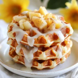 Für diese leckeren Waffel-Donuts brauchst du: - 2 Tassen Weizenmehl - 1 Esslöffel Backpulver - 1 Teelöffel Zimt - 1/2 Teelöffel Muskatnuss - 1/4 Teelöffel Salz - 1/3 Tasse Zucker - 2 große Äpfel, geschält und gewürfelt (idealerweise Granny Smith) - 1 Tasse Buttermilch - 2 große Eier - 1 Teelöffel Vanilleextrakt - 1/3 Tasse ungesalzene Butter, geschmolzen - Pflanzenöl zum Frittieren Diese Zutaten sorgen für einen saftigen und aromatischen Geschmack. Die Äpfel geben Frische, während die Gewürze einen warmen Duft verbreiten. Die Gewürze machen diesen Snack besonders. Zimt und Muskatnuss bringen Wärme und Tiefe. Sie harmonieren gut mit den süßen Äpfeln. Das Backpulver hilft, die Waffel-Donuts luftig zu machen. Salz bringt die Aromen gut zur Geltung. Mit Zucker sorgst du für die richtige Süße. Für die Glasur brauchst du: - 1 Tasse Puderzucker - 2 Esslöffel Milch - 1/2 Teelöffel Vanilleextrakt Diese Zutaten machen die Waffel-Donuts süß und glänzend. Die Glasur rundet das Geschmackserlebnis ab. Sie ist einfach und schnell zu mischen. {{ingredient_image_2}} Um den Teig für die Apfel-Küchlein Waffel-Donuts vorzubereiten, mische zuerst die trockenen Zutaten. Nimm eine große Rührschüssel. Gib 2 Tassen Weizenmehl, 1 Esslöffel Backpulver, 1 Teelöffel Zimt, 1/2 Teelöffel Muskatnuss, 1/4 Teelöffel Salz und 1/3 Tasse Zucker hinein. Vermenge alles gut. In einer anderen Schüssel verquirlst du die feuchten Zutaten. Nimm 1 Tasse Buttermilch, 2 große Eier, 1 Teelöffel Vanilleextrakt und 1/3 Tasse geschmolzene Butter. Rühre alles, bis die Mischung glatt ist. Füge die feuchten Zutaten langsam zu den trockenen hinzu. Mische vorsichtig, bis der Teig gleichmäßig ist. Hebe schließlich die 2 gewürfelten Äpfel unter. Heize dein Waffeleisen gemäß den Anweisungen vor. Fette es leicht mit Kochspray oder etwas Öl ein. Nimm etwa 1/4 Tasse Teig und gib ihn in die Mitte des Waffeleisens. Achte darauf, nicht zu viel Teig zu verwenden. Schließe den Deckel und backe die Waffeln für 3-4 Minuten. Sie sollten goldbraun und knusprig sein. Nimm die Waffeln vorsichtig heraus und lasse sie auf einem Drahtgitter abkühlen. Erhitze in einem tiefen Topf Pflanzenöl auf 350°F (175°C). Lass die abgekühlten Waffel-Donuts vorsichtig ins heiße Öl gleiten. Frittiere sie für etwa 30 Sekunden auf jeder Seite. Sie sollten goldbraun und knusprig sein. Nimm die Donuts aus dem Öl und lasse sie auf Küchenpapier abtropfen. Tauche sie in die vorbereitete Glasur, während sie noch warm sind. Lass die Glasur abtropfen und lege die glasierten Donuts wieder auf das Drahtgitter. Um die perfekte Konsistenz zu erreichen, mischst du die trockenen Zutaten zuerst gut. Das sind Mehl, Zucker, Backpulver und Gewürze. Mische sie in einer großen Schüssel. Dann kommen die feuchten Zutaten. Verquirle Eier, Buttermilch und geschmolzene Butter in einer separaten Schüssel. Gieße die Flüssigkeit langsam in die trockenen Zutaten. Rühre nur so lange, bis alles gleichmäßig vermischt ist. Klumpen sind okay, aber zu viel Rühren macht den Teig zäh. Bevor du den Teig ins Waffeleisen gibst, heize es gut vor. Dies sorgt dafür, dass die Waffeln gleichmäßig garen. Fette das Waffeleisen leicht ein. Verwende Kochspray oder ein wenig Öl. Achte darauf, nicht zu viel Teig einzufüllen. Eine Portion von etwa 1/4 Tasse reicht. Schließe den Deckel und lasse die Waffeln 3-4 Minuten backen. Lass die Waffeln kurz auf einem Drahtgitter abkühlen. So bleiben sie knusprig. Beim Frittieren musst du vorsichtig sein. Erhitze das Öl auf 350°F (175°C). Teste die Temperatur, indem du einen kleinen Teigstück hineingibst. Wenn es blubbert, ist das Öl bereit. Gleite die Waffel-Donuts vorsichtig ins Öl. Frittiere sie 30 Sekunden auf jeder Seite. Achte darauf, sie nicht zu lange zu lassen, sonst werden sie zu dunkel. Lasse die frittierten Donuts auf Küchenpapier abtropfen. So entfernst du überschüssiges Öl und hältst sie knusprig. Pro Tipps Äpfel auswählen: Verwenden Sie Granny Smith Äpfel für die beste Kombination aus Süße und Säure. Teig nicht übermixen: Mischen Sie die Zutaten nur, bis sie gerade verbunden sind, um zähe Waffeln zu vermeiden. Öltemperatur prüfen: Verwenden Sie ein Küchenthermometer, um sicherzustellen, dass das Öl die richtige Temperatur hat, bevor Sie frittieren. Glasur anpassen: Fügen Sie mehr Milch hinzu, um die Glasur dünnflüssiger zu machen, oder mehr Puderzucker, um sie dicker zu machen. {{image_4}} Sie können verschiedene Apfelsorten für die Waffel-Donuts nutzen. Granny Smith ist sauer und knusprig. Sie gibt einen tollen Geschmack. Aber auch andere Äpfel wie Braeburn oder Honeycrisp sind gut. Diese Äpfel sind süßer und sorgen für einen anderen Geschmack. Experimentieren Sie mit verschiedenen Sorten, um Ihre perfekte Mischung zu finden. Für eine glutenfreie Option verwenden Sie einfach glutenfreies Mehl. Es gibt viele gute Sorten. Sie können auch eine Mischung aus Mandelmehl und Reis- oder Hafermehl nutzen. Achten Sie darauf, dass alle anderen Zutaten ebenfalls glutenfrei sind. So können alle genießen, auch die mit Glutenunverträglichkeit. Verleihen Sie Ihren Waffel-Donuts zusätzlichen Geschmack! Fügen Sie gehackte Nüsse wie Walnüsse oder Pekannüsse hinzu. Diese geben einen schönen Crunch. Schokoladenstückchen sind eine weitere tolle Idee. Sie schmelzen beim Backen und sorgen für ein süßes, schokoladiges Erlebnis. Sie können auch Zimt oder Muskatnuss für mehr Aroma verwenden. Seien Sie kreativ! Um die Frische Ihrer Apfel-Küchlein Waffel-Donuts zu bewahren, lagern Sie sie in einem luftdichten Behälter. Das schützt sie vor Feuchtigkeit und hält sie knusprig. Stellen Sie sicher, dass die Donuts vollständig abgekühlt sind, bevor Sie sie einlagern. So bleibt der Geschmack erhalten. Lagern Sie sie bei Raumtemperatur und genießen Sie sie innerhalb von 2-3 Tagen. Wenn Sie die Waffel-Donuts länger aufbewahren möchten, können Sie sie einfrieren. Lassen Sie sie zuerst abkühlen und wickeln Sie sie dann in Frischhaltefolie. Legen Sie die eingewickelten Donuts in einen Gefrierbeutel und entfernen Sie so viel Luft wie möglich. Sie können sie bis zu 2 Monate im Gefrierfach aufbewahren. Zum Auftauen legen Sie die Donuts einfach bei Raumtemperatur für etwa 1 Stunde. Um die Waffel-Donuts wieder aufzuwärmen, können Sie den Backofen oder die Mikrowelle verwenden. Für den Ofen heizen Sie ihn auf 180°C vor. Legen Sie die Donuts auf ein Backblech und backen Sie sie für etwa 5-10 Minuten. Sie werden wieder knusprig und warm. Wenn Sie die Mikrowelle nutzen, erwärmen Sie die Donuts für 15-20 Sekunden. Dies ist schneller, kann jedoch die Knusprigkeit beeinträchtigen. Du kannst die Waffel-Donuts bis zu drei Tage aufbewahren. Lege sie in einen luftdichten Behälter. So bleiben sie frisch und lecker. Wenn du sie länger aufbewahren möchtest, friere sie ein. Das geht einfach und schnell. Achte darauf, sie gut zu verpacken. So vermeidest du Gefrierbrand. Ja, die Glasur lässt sich leicht anpassen. Du kannst zum Beispiel Schokoladenglasur statt Puderzucker verwenden. Füge einfach geschmolzene Schokolade hinzu. Für einen fruchtigen Touch, versuche Fruchtsirup. Du kannst auch Nüsse oder Kokosraspel in die Glasur einarbeiten. Sei kreativ und finde deinen eigenen Geschmack! Diese Waffel-Donuts sind eher ein Genuss als ein gesundes Snack. Sie enthalten Zucker und Butter. Aber die Äpfel bringen Vitamine und Ballaststoffe. Du kannst die Zuckermenge reduzieren, um sie etwas gesünder zu machen. Nutze auch Vollkornmehl für mehr Nährstoffe. So hast du einen leckeren, aber etwas gesünderen Donut! Die Zutaten und Schritte für Apfel-Küchlein Waffel-Donuts sind einfach. Wir haben die Hauptzutaten, Gewürze und die Glasur behandelt. Schritt für Schritt konnte jeder leicht folgen. Tipps und Tricks helfen, die besten Ergebnisse zu erzielen. Variationen bieten viele Möglichkeiten zur Anpassung. Und gutes Lagern hilft, die Leckereien frisch zu halten. Letztendlich sind diese Waffel-Donuts ein Genuss, den du teilen kannst. Probier sie unbedingt aus und entwickle deine eigenen Rezepte!