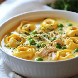 Für die Chicken Tortellini Suppe brauchst du: - 2 Esslöffel Olivenöl - 1 mittelgroße Zwiebel, gewürfelt - 2 Knoblauchzehen, fein gehackt - 2 mittelgroße Karotten, in Scheiben geschnitten - 2 Selleriestangen, gewürfelt - 6 Tassen Hühnerbrühe - 2 Tassen gekochtes Hähnchen, zerpflückt - 1 Paket (9 oz) Käse-Tortellini - 1 Tasse Schlagsahne - 1 Tasse gefrorene Erbsen - 1 Teelöffel getrocknete italienische Kräuter (Oregano, Basilikum, Thymian) - Salz und Pfeffer nach Geschmack - Frische Petersilie, gehackt (zum Garnieren) Wenn du frische Zutaten wählst, achte auf die Farbe und den Duft. Die Zwiebel sollte fest sein und keine Flecken haben. Karotten und Sellerie müssen knackig sein. Wenn du frisches Hähnchen kaufst, wähle das, das eine helle Farbe hat und gut riecht. Achte darauf, dass die Kräuter frisch und grün sind. Das macht deine Suppe noch schmackhafter. Ich empfehle, Olivenöl von Marken wie Bertolli oder Filippo Berio zu verwenden. Diese haben einen tollen Geschmack. Für die Hühnerbrühe sind Marken wie Swanson oder Knorr eine gute Wahl. Sie sind leicht zu finden und schmecken gut. Wenn es um Tortellini geht, schau dir die Produkte von Rana oder Buitoni an. Diese Marken bieten frische und gefrorene Optionen, die perfekt für die Suppe sind. {{ingredient_image_2}} Um die Hähnchen-Tortellini-Suppe zuzubereiten, folge diesen einfachen Schritten: 1. Erhitze 2 Esslöffel Olivenöl in einem großen Topf bei mittlerer Hitze. 2. Füge 1 gewürfelte Zwiebel hinzu und brate sie 3-4 Minuten, bis sie glasig wird. 3. Gib 2 fein gehackte Knoblauchzehen, 2 in Scheiben geschnittene Karotten und 2 gewürfelte Selleriestangen dazu und brate alles 5 Minuten. 4. Gieße 6 Tassen Hühnerbrühe in den Topf und bringe die Mischung zum Köcheln. 5. Gib 2 Tassen zerpflücktes Hähnchen und 1 Paket Käse-Tortellini (9 oz) in den Topf. Koche sie nach Packungsanweisung (etwa 3-5 Minuten). 6. Rühre 1 Tasse Schlagsahne und 1 Tasse gefrorene Erbsen ein und koche 2-3 Minuten weiter. 7. Würze die Suppe mit 1 Teelöffel getrockneten italienischen Kräutern, Salz und Pfeffer. 8. Nimm den Topf vom Herd und lass die Suppe einige Minuten ruhen, bevor du sie servierst. Koche die Tortellini genau nach Packungsanweisung. Überkoche sie nicht, sonst werden sie matschig. Achte darauf, sie zu probieren, um die perfekte Konsistenz zu erreichen. Ich empfehle, die Tortellini in der Brühe zu kochen, damit sie den Geschmack aufnehmen. Serviere die Suppe heiß in tiefen Tellern oder Schüsseln. Garniere sie mit frisch gehackter Petersilie für einen frischen Look. Du kannst auch etwas geriebenen Parmesan darüber streuen. Dies verleiht der Suppe eine zusätzliche Geschmacksnote. Ein häufiger Fehler ist, die Zwiebeln zu lange zu braten. Sie sollten nur glasig sein. Wenn sie zu braun werden, schmeckt die Suppe bitter. Achte darauf, den Knoblauch nicht zu verbrennen. Füge ihn erst hinzu, wenn die Zwiebeln weich sind. Ein weiterer Fehler ist, die Tortellini zu lange zu kochen. Sie sollten al dente sein, also bissfest. Überprüfe die Packungsanweisung, um die richtige Zeit zu finden. Wenn du die Tortellini zu lange kochst, werden sie matschig. Du kannst das Rezept leicht anpassen. Probiere verschiedene Gemüsesorten. Paprika, Zucchini oder Spinat passen gut. Wenn du es schärfer magst, füge etwas Cayennepfeffer hinzu. Für einen anderen Geschmack kannst du die Brühe wechseln. Nutze Gemüsebrühe für eine vegane Option. Du kannst auch frische Kräuter statt getrockneter verwenden. Basilikum und Thymian bringen tolle Aromen. Um Zeit zu sparen, bereite die Zutaten vorher vor. Schneide das Gemüse am Vorabend. Du kannst auch vorgekochtes Hähnchen verwenden. Das spart viel Zeit beim Kochen. Ein weiterer Tipp ist, die Tortellini in der Brühe zu garen. So brauchst du keinen extra Topf. Achte darauf, die Erbsen zum Schluss hinzuzufügen, damit sie frisch bleiben. Mit diesen Tipps wird deine Chicken Tortellini Soup noch besser und einfacher zu machen. Pro Tipps Frische Kräuter hinzufügen: Frische Kräuter wie Basilikum oder Petersilie kurz vor dem Servieren einrühren, um das Aroma zu intensivieren. Variieren Sie das Gemüse: Fügen Sie zusätzliches Gemüse wie Spinat oder Zucchini hinzu, um die Nährstoffe zu erhöhen und die Suppe abwechslungsreicher zu gestalten. Für mehr Geschmack: Rösten Sie die Zwiebel und den Knoblauch an, bevor Sie die Brühe hinzufügen, um die Aromen zu vertiefen. Die richtige Tortellini-Wahl: Verwenden Sie frische statt gefrorene Tortellini für eine zartere Textur und intensiveren Geschmack. {{image_4}} Wenn du eine vegetarische Variante magst, gibt es viele einfache Anpassungen. Du kannst Fleisch durch mehr Gemüse ersetzen. Verwende statt Hähnchen zum Beispiel Zucchini, Paprika oder Spinat. Diese Gemüse geben der Suppe einen frischen Geschmack. Statt Hühnerbrühe kannst du auch Gemüsebrühe nehmen. Sie sorgt für einen tollen Geschmack ohne Fleisch. Es gibt viele leckere Einlagen, die du hinzufügen kannst. Kichererbsen sind eine großartige Proteinquelle. Du kannst auch gebratene Pilze oder Brokkoli hinzufügen. Für etwas Schärfe kannst du rote Pfefferflocken verwenden. Das gibt der Suppe einen netten Kick. Käsewürfel oder ein bisschen Pesto sind ebenfalls tolle Ergänzungen. Die Brühe spielt eine wichtige Rolle im Geschmack. Neben Hühner- oder Gemüsebrühe kannst du auch Rinderbrühe nutzen. Sie hat einen reichhaltigen Geschmack. Für die Gewürze sind italienische Kräuter eine gute Wahl. Du kannst Oregano, Basilikum oder Thymian verwenden. Ein Spritzer Zitronensaft kann auch helfen, die Aromen zu heben. Experimentiere mit verschiedenen Gewürzen, um deine persönliche Note zu finden. Um die Hähnchen-Tortellini-Suppe richtig zu lagern, lasse sie zuerst abkühlen. Fülle die Suppe dann in luftdichte Behälter. Du kannst sie im Kühlschrank für bis zu drei Tage aufbewahren. Wenn du die Suppe länger aufbewahren möchtest, friere sie ein. Achte darauf, die Suppe in Portionen zu teilen. So kannst du nur das auftauen, was du brauchst. Beim Aufwärmen der Suppe ist es wichtig, die Hitze niedrig zu halten. Erhitze die Suppe langsam in einem Topf. Füge einen Spritzer Wasser oder Brühe hinzu, wenn die Suppe zu dick wird. Rühre gut um, um die Tortellini gleichmäßig zu erwärmen. Du kannst die Suppe auch in der Mikrowelle erhitzen. Verwende eine mikrowellengeeignete Schüssel und decke sie ab, um Spritzer zu vermeiden. Die Haltbarkeit der Zutaten variiert. Gekochtes Hähnchen bleibt im Kühlschrank etwa drei bis vier Tage frisch. Frische Tortellini sollten innerhalb von zwei Tagen verwendet werden. Die Schlagsahne im Kühlschrank hat oft eine Haltbarkeit von ein bis zwei Wochen. Achte immer auf das Haltbarkeitsdatum auf den Verpackungen. So vermeidest du den Verzehr abgelaufener Produkte. Die Zubereitung der Chicken Tortellini Soup dauert insgesamt etwa 35 Minuten. Die Vorbereitungszeit beträgt 15 Minuten. Das Kochen selbst nimmt die restlichen 20 Minuten in Anspruch. Diese Zeit reicht aus, um eine leckere und cremige Suppe zu zaubern. Ja, du kannst frische Tortellini verwenden. Sie garen schneller als gefrorene. Achte darauf, die Garzeit auf der Packung zu prüfen. Meistens dauert es nur 2-3 Minuten, bis sie fertig sind. So sparst du etwas Zeit und erhältst eine tolle Textur. Zu dieser Suppe passen viele Beilagen. Du kannst frisches Brot oder Brötchen dazu reichen. Ein einfacher grüner Salat ist auch eine gute Wahl. Diese Optionen ergänzen die Suppe gut und machen die Mahlzeit rundum lecker. Ja, die Chicken Tortellini Soup kann gesund sein. Sie enthält viel Gemüse wie Karotten und Sellerie. Das gekochte Hähnchen bietet eine gute Proteinquelle. Achte aber auf die Menge der Schlagsahne. Du kannst sie auch durch eine leichtere Alternative ersetzen, um die Suppe gesünder zu machen. Um die Suppe würziger zu machen, füge mehr Gewürze hinzu. Du kannst auch frische Kräuter verwenden, wie Basilikum oder Petersilie. Chili-Flocken geben einen tollen Schärfe-Kick. Ein Spritzer Zitronensaft kann den Geschmack ebenfalls aufpeppen. Probiere es aus und finde deine perfekte Würze! In diesem Artikel haben wir die besten Zutaten, die Zubereitung und tolle Tipps für Chicken Tortellini Soup behandelt. Du hast erfahren, wie du frische Zutaten auswählst und häufige Fehler vermeidest. Denk daran, dass du das Rezept anpassen kannst, um es nach deinem Geschmack zu ändern. Richtig lagern und aufwärmen hilft, die Suppe frisch zu halten. Mit diesen Ideen bist du bereit, eine leckere Suppe zu zaubern. Deine Küche wird bald duften!