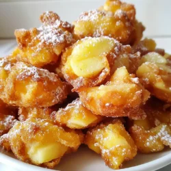 Für die perfekten Air Fryer Apple Fritters benötigst du folgende Zutaten: - 2 mittelgroße Äpfel (Granny Smith oder Honeycrisp), geschält und gewürfelt - 1 Tasse Weizenmehl - 1/2 Tasse Zucker - 1/2 Teelöffel Zimt - 1/4 Teelöffel Muskatnuss - 1 Teelöffel Backpulver - 1/4 Teelöffel Salz - 1/2 Tasse Milch - 1 großes Ei - 1 Teelöffel Vanilleextrakt - 1/4 Tasse gehackte Walnüsse (optional) - Kochspray für das Frittieren in der Heißluftfritteuse - Puderzucker zum Bestäuben Die Wahl der Äpfel ist wichtig. Granny Smith sind sauer und knackig. Sie geben den Fritters einen tollen Geschmack. Honeycrisp sind süß und saftig. Diese Äpfel halten beim Frittieren ihre Form. Du kannst auch andere Sorten ausprobieren, aber achte darauf, dass sie fest sind. Weiche Äpfel geben nicht den besten Biss. Du kannst die Fritters nach deinem Geschmack anpassen. Füge z.B. eine Prise Ingwer hinzu. Das gibt einen warmen, würzigen Geschmack. Du kannst auch Rosinen oder Cranberries für mehr Süße verwenden. Für einen besonderen Crunch sind gehackte Walnüsse eine tolle Wahl. Sie fügen Textur und Tiefe hinzu. Sei kreativ und finde deine Lieblingskombination! {{ingredient_image_2}} Zuerst brauchst du zwei mittelgroße Äpfel. Ich empfehle Granny Smith oder Honeycrisp. Diese Äpfel sind frisch und knackig. Schäle die Äpfel und schneide sie in kleine Würfel. Stelle sicher, dass du alle Zutaten bereit hast. So wird der Kochprozess schnell und einfach. In einer mittelgroßen Schüssel vermischst du die trockenen Zutaten. Nimm 1 Tasse Weizenmehl, 1/2 Tasse Zucker, 1/2 Teelöffel Zimt, 1/4 Teelöffel Muskatnuss, 1 Teelöffel Backpulver und 1/4 Teelöffel Salz. Mische alles gut, bis es gleichmäßig aussieht. Dies sorgt für einen tollen Geschmack in den Fritters. In einer separaten Schüssel vermischst du die gewürfelten Äpfel, 1/2 Tasse Milch, 1 großes Ei und 1 Teelöffel Vanilleextrakt. Rühre alles gut um, sodass die Äpfel gleichmäßig überzogen sind. Jetzt kannst du die trockenen Zutaten nach und nach in die feuchte Mischung einrühren. Rühre nur so lange, bis alles gut vermischt ist. Wenn du magst, füge 1/4 Tasse gehackte Walnüsse hinzu. Das gibt einen tollen Crunch. Um den perfekten Teig für die Fritters zu erhalten, sollten die Zutaten gut gemischt sein. Mische zuerst die trockenen Zutaten in einer Schüssel. Das sorgt dafür, dass der Zimt und das Backpulver gleichmäßig verteilt sind. Wenn du die feuchten Zutaten hinzufügst, rühre nur so lange, bis alles kombiniert ist. Ein zu langes Rühren macht den Teig zäh. Kleine Klumpen sind in Ordnung, denn sie helfen, die Fritters locker zu halten. Die ideale Temperatur für die Heißluftfritteuse liegt bei 175 °C. Bei dieser Temperatur frittieren die Fritters gleichmäßig und werden goldbraun. Frittiere sie 8-10 Minuten lang und wende sie nach der Hälfte der Zeit. So werden sie von allen Seiten knusprig. Jeder Air Fryer kann leicht anders sein, also schau immer nach, wie deine Fritters aussehen. Serviere die Fritters warm und bestäube sie mit Puderzucker. Für einen besonderen Genuss kannst du sie mit einem Klecks Vanilleeis oder Sahne ergänzen. Lege ein paar frische Apfelscheiben auf den Teller, um das Gericht schön zu garnieren. So wird es nicht nur lecker, sondern sieht auch toll aus! Profi Tipps Äpfel wählen: Verwenden Sie feste Äpfel wie Granny Smith oder Honeycrisp, um sicherzustellen, dass Ihre Fritters Knusprigkeit und Geschmack erhalten. Teig nicht übermixen: Rühren Sie den Teig nur so lange, bis die Zutaten gerade kombiniert sind, um zähe Fritters zu vermeiden. Die richtige Temperatur: Stellen Sie sicher, dass Ihre Heißluftfritteuse richtig vorgeheizt ist, um gleichmäßiges Garen und eine perfekte goldene Farbe zu erreichen. Puderzucker bestäuben: Bestäuben Sie die warmen Fritters kurz vor dem Servieren mit Puderzucker für ein ansprechendes Aussehen und zusätzlichen Geschmack. {{image_4}} Sie können die Fritters leicht anpassen. Versuchen Sie, Birnen oder Kirschen hinzuzufügen. Diese Früchte bringen neue Geschmäcker. Kombinieren Sie Äpfel mit Blaubeeren für einen fruchtigen Twist. Verwenden Sie frische oder gefrorene Früchte. Achten Sie darauf, die Früchte klein zu schneiden. So backen sie gleichmäßig und schmecken besser. Möchten Sie glutenfreie Fritters? Ersetzen Sie Weizenmehl durch Mandel- oder Hafermehl. Diese Mehle ergeben ebenfalls einen guten Teig. Für eine vegane Variante nutzen Sie Pflanzenmilch und einen Leinsamen-Ei-Ersatz. Mischen Sie einen Esslöffel Leinsamen mit drei Esslöffeln Wasser. Lassen Sie es für fünf Minuten ruhen. Sie können auch Apfelmus als Ei-Ersatz verwenden. Toppings machen Fritters noch leckerer. Probieren Sie Zimt-Zucker für eine süße Note. Eine einfache Glasur aus Puderzucker und Wasser passt ebenfalls gut. Für eine Schokoladenglasur schmelzen Sie dunkle Schokolade und tröpfeln sie über die warmen Fritters. Frische Sahne und ein Klecks Vanilleeis machen das Dessert perfekt. Garnieren Sie mit Nüssen oder Kokosraspeln für zusätzlichen Crunch. Wenn Sie Fritters übrig haben, lassen Sie sie zuerst auf einem Kuchengitter abkühlen. Legen Sie sie dann in einen luftdichten Behälter. So bleiben sie frisch und lecker. Achten Sie darauf, dass sie nicht übereinander liegen, um ein Zusammenkleben zu vermeiden. Um die Fritters aufzuwärmen, verwenden Sie den Air Fryer. Stellen Sie ihn auf 160 °C (320 °F) ein. Erwärmen Sie die Fritters für 3-5 Minuten. So werden sie wieder knusprig und warm. Alternativ können Sie auch einen Toasterofen nutzen. Im Kühlschrank halten sich die Fritters etwa 3-4 Tage. Wenn Sie sie länger aufbewahren möchten, frieren Sie sie ein. Wickeln Sie jede Fritter in Frischhaltefolie und legen Sie sie in einen Gefrierbeutel. So bleiben sie bis zu 2 Monate frisch. Wenn Sie bereit sind, sie zu essen, tauen Sie sie einfach im Kühlschrank auf und wärmen Sie sie auf. Ja, du kannst auch andere Äpfel verwenden. Äpfel wie Fuji oder Gala sind süß und lecker. Sie geben den Fritters einen anderen Geschmack. Experimentiere mit verschiedenen Sorten. Das macht die Fritters spannend und neu. Achte darauf, dass die Äpfel frisch sind. So bleiben die Fritters saftig und schmackhaft. Die Zubereitung dauert insgesamt etwa 25 Minuten. Du brauchst 15 Minuten für die Vorbereitung. Das Frittieren dauert 8 bis 10 Minuten. Achte darauf, die Fritters nach der Hälfte der Zeit zu wenden. So werden sie gleichmäßig goldbraun. Stelle sicher, dass der Air Fryer gut vorgeheizt ist. Das sorgt für die beste Textur. Air Fryer Apple Fritters sind eine bessere Wahl als frittierte. Sie enthalten weniger Fett und Kalorien. Die Äpfel liefern Vitamine und Ballaststoffe. Das macht sie etwas gesünder. Du kannst auch die Zuckermenge reduzieren. So kannst du die Fritters noch gesünder machen. Achte jedoch auf die Portionen. Auch gesunde Snacks können zu viel werden. Zusammenfassend haben wir die besten Zutaten besprochen, die du brauchst, um köstliche Apfel-Fritters zuzubereiten. Wir haben uns angesehen, wie du eigene Variationen zubereiten kannst, vom Teigmischen bis zum Servieren. Mit unseren Tipps gelingt dir der perfekte Fritter, egal ob du glutenfrei oder vegan zubereitest. Denk daran, die Fritters richtig zu lagern und aufzuwärmen, um den besten Geschmack zu genießen. Ich bin mir sicher, du wirst viel Freude beim Ausprobieren dieser Rezepte haben!