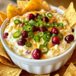 Für deinen Cranberry-Jalapeño-Dip brauchst du: - 1 Tasse frische Cranberries (oder gefrorene) - 1 Jalapeño, entkernt und fein gehackt - 1/2 Tasse Frischkäse, weich gemacht - 1/2 Tasse saure Sahne - 1/4 Tasse Mayonnaise - 1 Esslöffel frischer Limettensaft - 1 Teelöffel Knoblauchpulver - Salz und Pfeffer nach Geschmack - 1/4 Tasse Frühlingszwiebeln, gehackt (zur Garnitur) - Tortilla-Chips oder Cracker zum Servieren Die Maße sind einfach und praktisch. Hier sind die Angaben: - 1 Tasse entspricht etwa 240 ml. - 1 Esslöffel sind etwa 15 ml. - 1 Teelöffel sind etwa 5 ml. Diese Maße helfen dir, die Zutaten genau abzumessen. Für die Zubereitung des Dips brauchst du: - Eine Küchenmaschine oder einen Mixer - Eine Rührschüssel - Einen Handmixer oder eine Gabel - Einen Löffel zum Mischen - Frischhaltefolie - Eine Servierschüssel Mit diesen Utensilien wird die Zubereitung schnell und einfach. Bereite alles vor, damit du gleich loslegen kannst! {{ingredient_image_2}} Zuerst waschen Sie die Cranberries gut. Verwenden Sie kaltes Wasser. Achten Sie darauf, beschädigte Beeren zu entfernen. Wenn Sie gefrorene Cranberries nutzen, lassen Sie sie vorher auftauen und gut abtropfen. Jetzt sind sie bereit für die Verarbeitung. Nehmen Sie eine Küchenmaschine. Geben Sie die Cranberries und den gehackten Jalapeño hinein. Pulsieren Sie die Mischung fünf bis sieben Mal. Sie sollte grob vermischt sein, aber nicht püriert. Nehmen Sie eine große Rührschüssel. Geben Sie den weichen Frischkäse hinein. Fügen Sie die saure Sahne, Mayonnaise, Limettensaft und Knoblauchpulver hinzu. Würzen Sie mit Salz und Pfeffer. Jetzt schlagen Sie die Mischung mit einem Handmixer oder einer Gabel. Sie sollte glatt und cremig sein. Fügen Sie die Cranberry-Jalapeño-Mischung hinzu. Vermengen Sie alles gut. Probieren Sie die Mischung. Passen Sie nach Bedarf die Würze an. Jetzt geben Sie den Dip in eine Servierschüssel. Decken Sie die Schüssel mit Frischhaltefolie ab. Stellen Sie sie für mindestens 30 Minuten in den Kühlschrank. So können sich die Aromen vermischen. Vor dem Servieren garnieren Sie den Dip mit gehackten Frühlingszwiebeln. Servieren Sie den Dip mit Tortilla-Chips oder Crackern. Genießen Sie diesen leckeren und frischen Dip! Um die perfekte Konsistenz für deinen Cranberry-Jalapeño-Dip zu erreichen, achte auf die richtige Mischung. Pulsieren die Cranberries und Jalapeños in der Küchenmaschine, aber püriere sie nicht zu fein. Du willst eine grobe Textur. Die Kombination aus Frischkäse, saurer Sahne und Mayonnaise sorgt für die cremige Basis. Wenn du mehr Frische möchtest, füge etwas mehr Limettensaft hinzu. Du kannst den Dip nach deinem Geschmack anpassen. Wenn du es schärfer magst, füge mehr Jalapeños hinzu oder verwende die Samen. Für eine süßere Note kannst du einen Löffel Honig oder einen Spritzer Ahornsirup einrühren. Wenn du Kräuter liebst, probiere frische Koriander- oder Petersilienblätter. Sie bringen Farbe und Geschmack. Ein häufiger Fehler ist, die Cranberries nicht richtig vorzubereiten. Achte darauf, alle beschädigten Beeren zu entfernen. Dies verbessert den Geschmack. Auch das Kühlen des Dips ist wichtig. Lass ihn mindestens 30 Minuten im Kühlschrank. So verbinden sich die Aromen besser. Zuletzt, sei vorsichtig mit dem Salz. Es ist besser, nach und nach zu würzen. Pro Tipps Frische Zutaten verwenden: Frische Cranberries sorgen für einen intensiveren Geschmack. Achten Sie darauf, diese gut abzuspülen und beschädigte Beeren zu entfernen. Würze anpassen: Probieren Sie den Dip nach der Zubereitung und passen Sie die Gewürze nach Ihrem Geschmack mit mehr Salz, Pfeffer oder Limettensaft an. Kühlen für besseren Geschmack: Lassen Sie den Dip mindestens 30 Minuten im Kühlschrank ruhen, damit sich die Aromen gut vermischen können und intensiver werden. Variationen ausprobieren: Fügen Sie zusätzliche Zutaten wie gehackte Nüsse oder Käse hinzu, um eine interessante Textur und Geschmack zu erzielen. {{image_4}} Wenn Sie eine vegetarische oder vegane Option suchen, ist das kein Problem. Sie können den Frischkäse durch eine vegane Frischkäse-Alternative ersetzen. Diese gibt es in vielen Geschäften. Verwenden Sie auch eine pflanzliche saure Sahne oder Joghurt. Diese Optionen funktionieren gut und schmecken lecker. Sie erhalten einen Dip, der allen gefällt und dabei noch gesund ist. Um dem Dip einen Kick zu geben, können Sie mehr Jalapeños hinzufügen. Für eine süßere Note probieren Sie etwas Honig oder Agavendicksaft. Diese Zutaten bringen einen schönen Kontrast zu den Cranberries. Ein Spritzer Limettensaft verstärkt die Frische des Dips. Experimentieren Sie mit verschiedenen Gewürzen, wie Cayennepfeffer oder Kreuzkümmel, um neue Geschmäcker zu entdecken. Dieser Dip ist perfekt für viele Anlässe. Sie können ihn zu Partys, Grillabenden oder Feiertagsfeiern servieren. Für eine festliche Präsentation richten Sie den Dip in einer schönen Schüssel an. Fügen Sie bunte Tortilla-Chips oder Cracker hinzu. Garnieren Sie den Dip mit ganzen Cranberries oder frischen Kräutern. So wird Ihr Dip nicht nur lecker, sondern sieht auch toll aus! Um deinen Cranberry-Jalapeño-Dip frisch zu halten, lege ihn in einen luftdichten Behälter. So bleibt er kühl und schmeckt länger gut. Du solltest den Dip innerhalb von drei bis fünf Tagen nach der Zubereitung essen. Wenn du mehr Dip gemacht hast, kannst du ihn auch einfrieren. Fülle den Dip in einen gefrierfesten Behälter. Achte darauf, etwas Platz zu lassen, da sich die Mischung ausdehnt. Der Dip hält sich im Gefrierfach bis zu drei Monate. Um den Dip frisch zu machen, lasse ihn kurz bei Raumtemperatur stehen. So kann er auf Zimmertemperatur kommen. Du kannst ihn auch in der Mikrowelle leicht erwärmen. Rühre den Dip gut um und prüfe den Geschmack. Eventuell musst du etwas Limettensaft oder Gewürze hinzufügen. Ja, gefrorene Cranberries sind eine gute Wahl. Achte darauf, sie vorher aufzutauen. Spüle sie gut ab und lasse sie abtropfen. So bleiben die Aromen frisch und der Dip wird cremig. Du kannst den Dip bis zu zwei Tage im Voraus machen. Stelle sicher, dass du ihn gut abdeckst. Kühle den Dip im Kühlschrank, damit die Aromen sich entfalten können. Vor dem Servieren einfach nochmals umrühren. Wenn du keinen Frischkäse magst, probiere griechischen Joghurt oder Cashewcreme. Beide geben eine ähnliche Cremigkeit. Du kannst auch Ricotta nutzen, um einen anderen Geschmack zu erzielen. In diesem Artikel haben wir die wichtigsten Zutaten für deinen Cranberry-Dip behandelt. Wir gingen auf Maßeinheiten und wertvolle Utensilien ein. Die Schritt-für-Schritt-Anleitung hilft dir, die Cranberries richtig zuzubereiten und den Dip perfekt zu mixen. Tipps zur Konsistenz und Anpassungen geben dir die Freiheit, zu experimentieren. Auch die Lagerungshinweise sorgen dafür, dass dein Dip frisch bleibt. Denke daran, Freude beim Zubereiten zu haben und deinen eigenen Stil zu finden. So wird jeder Dip zu etwas Besonderem.