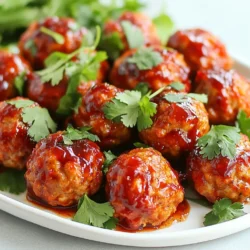 Für die Fleischbällchen brauchst du: - 450 g Rinderhackfleisch (oder Putenhackfleisch) - 125 g Semmelbrösel - 60 g fein gehackte Zwiebel - 2 Knoblauchzehen, gehackt - 1 großes Ei - 1 Teelöffel Salz - 1/2 Teelöffel schwarzer Pfeffer - 1/4 Teelöffel getrockneter Thymian - 1/4 Tasse frische Petersilie, gehackt Diese Zutaten sorgen für einen tollen Geschmack und eine gute Textur. Achte darauf, das Hackfleisch nicht zu stark zu bearbeiten. So bleiben die Fleischbällchen zart und saftig. Für die Soße benötigst du: - 240 g Cranberrysoße (selbstgemacht oder gekauft) - 120 g Barbecuesoße (deine Lieblingsmarke) Die Kombination aus Cranberry- und Barbecuesoße gibt den Fleischbällchen eine süß-saure Note. Diese Soße ist einfach zuzubereiten und macht alles noch besser. Du kannst die Fleischbällchen mit frischen Korianderblättern garnieren. Diese geben nicht nur Farbe, sondern auch extra Geschmack. Die Garnierung macht das Gericht besonders einladend und schön. {{ingredient_image_2}} Um die perfekten Fleischbällchen zu machen, beginnen wir mit den Zutaten. Nimm eine große Rührschüssel. Gib das Rinderhackfleisch, die Semmelbrösel, die Zwiebel, den Knoblauch, das Ei, das Salz, den Pfeffer, den Thymian und die Petersilie hinein. Mische alles vorsichtig mit deinen Händen. Achte darauf, nicht zu stark zu drücken. So bleiben die Fleischbällchen zart und saftig. Jetzt ist es Zeit, die Mischung zu formen. Nimm eine kleine Menge der Mischung. Rolle sie zwischen deinen Händen zu einer Kugel, die etwa 2,5 cm groß ist. Lege die geformten Fleischbällchen auf ein Backblech oder einen Teller. Wiederhole diesen Schritt, bis die gesamte Mischung aufgebraucht ist. In einer separaten Schüssel mischst du die Cranberrysoße mit der Barbecuesoße. Rühre gut um, bis alles gleichmäßig vermischt ist. Diese Soße wird den Fleischbällchen viel Geschmack geben. Jetzt kommt der wichtigste Teil: das Garen. Lege die geformten Fleischbällchen gleichmäßig auf den Boden des Crockpots. Gieße die Soße über die Fleischbällchen. Achte darauf, dass sie gut bedeckt sind. Setze den Deckel auf den Crockpot. Du kannst die Fleischbällchen entweder auf niedriger Stufe für 6-7 Stunden oder auf hoher Stufe für 3-4 Stunden garen. Wenn sie fertig sind, sind sie zart und voller Geschmack. Rühre die Fleischbällchen vorsichtig in der Soße um, bevor du sie servierst. Um perfekte Fleischbällchen zu machen, achte darauf, die Mischung nicht zu stark zu bearbeiten. Zu viel Rühren macht sie fest. Mische nur, bis alles zusammen ist. Die richtige Größe ist auch wichtig. Forme die Bällchen etwa 2,5 cm groß. So garen sie gleichmäßig und bleiben saftig. Die Soße macht den Unterschied! Du kannst die Cranberrysoße selbst machen oder eine gekaufte verwenden. Kombiniere sie mit verschiedenen Barbecuesoßen. Probiere eine rauchige oder süßere Variante. Füge etwas Chili oder Honig hinzu, um den Geschmack zu ändern. So kannst du die Soße ganz nach deinem Geschmack anpassen. Diese Fleischbällchen sind toll für Meal-Prep! Koche eine große Menge und teile sie in Portionen auf. So hast du einfache Mahlzeiten für die Woche. Serviere sie mit Reis, Pasta oder einem Salat. Du kannst die Bällchen auch in Wraps füllen oder als Snack mitnehmen. Sie sind vielseitig und lecker! Pro Tipps Die richtige Fleischsorte wählen: Du kannst zwischen Rinderhackfleisch und Putenhackfleisch wählen. Putenhackfleisch macht die Bällchen leichter, während Rinderhack mehr Geschmack bietet. Semmelbrösel für die Konsistenz: Verwende frische Semmelbrösel anstelle von trockenen, um die Fleischbällchen saftiger zu machen. Du kannst auch Panko für extra Knusprigkeit verwenden. Soßenkombination anpassen: Experimentiere mit verschiedenen Barbecuesoßen, um den Geschmack anzupassen. Eine rauchige Variante kann den Bällchen eine besondere Note verleihen. Garnierung für den letzten Schliff: Frische Korianderblätter sind nicht nur dekorativ, sondern fügen auch eine frische Note hinzu. Du kannst auch gehackte Frühlingszwiebeln verwenden. {{image_4}} Für Omas Crockpot Cranberry-Fleischbällchen kannst du verschiedene Fleischsorten nutzen. Rinderhackfleisch ist klassisch, aber Putenhackfleisch ist eine tolle, leichtere Wahl. Du kannst auch gemischtes Hackfleisch verwenden. Es bietet einen interessanten Geschmack. Je nach Vorliebe kannst du auch Schweinefleisch probieren. Jedes Fleisch bringt seinen eigenen Charakter in das Gericht. Wenn du eine pflanzliche Variante möchtest, gibt es viele Möglichkeiten. Du kannst pflanzliches Hackfleisch verwenden, das die gleiche Konsistenz bietet. Auch Linsen sind eine gute Wahl. Koche sie zuerst, und püriere sie dann. Füge die Semmelbrösel, Zwiebeln und Gewürze hinzu, wie im Originalrezept. So hast du schnell leckere vegane Fleischbällchen. Die Aromen können variieren, um neue Geschmäcker zu entdecken. Du kannst die Cranberrysoße mit anderen Zutaten mischen. Probiere Ananassaft für eine süßere Note. Für mehr Schärfe füge etwas Chili oder scharfe Soße hinzu. Diese kleinen Anpassungen machen das Gericht noch spannender. Experimentiere mit frischen Kräutern wie Basilikum oder Koriander für einen frischen Kick. Um die Fleischbällchen frisch zu halten, lege sie in einen luftdichten Behälter. So bleiben sie bis zu drei Tage im Kühlschrank gut. Achte darauf, die Soße über die Fleischbällchen zu gießen. So bleiben sie saftig und lecker. Wenn du mehr Fleischbällchen zubereitest, ist das Einfrieren eine gute Idee. Lass sie zuerst ganz abkühlen. Dann lege sie in einen Gefrierbeutel oder einen luftdichten Behälter. Du kannst sie bis zu drei Monate einfrieren. Denk daran, die Soße separat einzufrieren, um die besten Aromen zu bewahren. Um die Reste aufzuwärmen, nimm die Fleischbällchen aus dem Kühlschrank oder dem Gefrierfach. Wenn sie gefroren sind, lasse sie zuerst im Kühlschrank über Nacht auftauen. Du kannst sie dann in einem Topf oder in der Mikrowelle erwärmen. Achte darauf, dass die Soße gleichmäßig verteilt ist. So bleiben die Fleischbällchen zart und voller Geschmack. Du kannst die Fleischbällchen im Kühlschrank bis zu fünf Tage aufbewahren. Stelle sicher, dass sie in einem luftdichten Behälter sind. So bleiben sie frisch und lecker. Wenn du sie länger aufbewahren möchtest, friere sie ein. Im Gefrierschrank halten sie bis zu drei Monate. Ja, du kannst die Soße ganz leicht ändern. Probiere verschiedene Barbecuesoßen oder füge Gewürze hinzu. Du kannst auch etwas Honig für mehr Süße oder Chili für Schärfe verwenden. Sei kreativ und finde die perfekte Mischung für deinen Geschmack. Serviere die Fleischbällchen auf einer großen Platte. Garniere sie mit frischem Koriander für Farbe und Geschmack. Verwende Zahnstocher, damit jeder leicht zugreifen kann. Diese Methode macht sie perfekt für Partys oder Familienessen. Die Zutaten für die Fleischbällchen und die Soße sind die Grundlage des Rezepts. In der Schritt-für-Schritt-Anleitung habe ich erklärt, wie man die Fleischbällchen zubereitet und im Crockpot garen kann. Tipps und Tricks helfen, perfekte Ergebnisse zu erzielen. Ich habe auch Variationen für verschiedene Geschmäcker vorgestellt. Lagerinformationen zeigen, wie man die Reste richtig aufbewahrt. Schlussendlich kann jeder mit den richtigen Zutaten und einfachen Schritten leckere Fleischbällchen machen. Viel Spaß beim Ausprobieren!